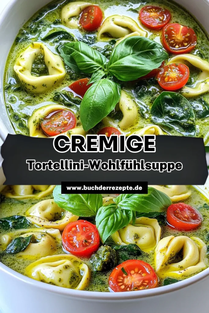 Entdecke die cremige Pesto Tortellini-Suppe, die dein Herz im Sturm erobern wird! Mit einfacher Zubereitung in nur 30 Minuten und köstlichen Zutaten wie frischem Basilikumpesto und Käse-Tortellini ist diese Suppe perfekt für jede Gelegenheit. Lass dich von den Aromen verführen und klicke auf den Link, um die vollständige Anleitung und Tipps für eine ansprechende Präsentation zu entdecken. Hol dir das Rezept jetzt! #PastaLover #Suppe #Kochrezepte #SchnelleKüche