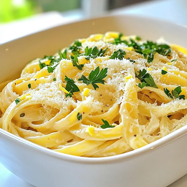 Für die cremige Knoblauch-Parmesan-Pasta brauchst du folgende Zutaten: - 225 g Fettuccine oder Pasta nach Wahl - 960 ml Gemüsebrühe - 1 Esslöffel Olivenöl - 4 Zehen Knoblauch, fein gehackt - 240 ml Sahne - 150 g frisch geriebener Parmesan Diese Hauptzutaten machen die Pasta einfach und lecker. Die Fettuccine sorgt für eine tolle Textur, während die Gemüsebrühe den Geschmack hebt. Der Knoblauch gibt der Sauce ein intensives Aroma, und der Parmesan sorgt für die Cremigkeit. Um den Geschmack zu perfektionieren, füge diese Gewürze hinzu: - 1 Teelöffel italienische Gewürzmischung - Salz und schwarzer Pfeffer, nach Geschmack Die italienische Gewürzmischung bringt die Aromen zusammen. Salz und Pfeffer verleihen der Pasta das gewisse Etwas. Diese Gewürze sind einfach, aber sie machen einen großen Unterschied. Um das Gericht zu verfeinern, kannst du diese Garnierungen und Zutaten verwenden: - 125 ml frisch gehackte Petersilie, zum Garnieren - Schale von 1 Zitrone (optional) Die Petersilie gibt Farbe und Frische. Die Zitronenschale bringt eine spritzige Note, die die Cremigkeit ausgleicht. Du kannst sie nach Belieben hinzufügen, um dein Gericht noch besser zu machen. Zuerst sammeln Sie alle Zutaten. Sie brauchen Fettuccine, Gemüsebrühe, Olivenöl, Knoblauch, Sahne und Parmesan. Vergessen Sie nicht die italienische Gewürzmischung, Salz, Pfeffer und frische Petersilie. Diese Zutaten sind wichtig für den vollen Geschmack. Hacken Sie den Knoblauch fein, damit er gut duftet. Bereiten Sie auch eine große Schüssel für die fertige Pasta vor. Erhitzen Sie das Olivenöl in einem großen Topf bei mittlerer Hitze. Fügen Sie den gehackten Knoblauch hinzu. Braten Sie ihn für circa eine Minute an, bis er aromatisch ist, aber nicht braun wird. Gießen Sie dann die Gemüsebrühe in den Topf und bringen Sie sie leicht zum Kochen. Geben Sie die Fettuccine in den Topf. Rühren Sie sie gelegentlich um. Kochen Sie die Pasta für etwa 8-10 Minuten, bis sie al dente ist. Sobald die Pasta gekocht ist, senken Sie die Hitze auf niedrig. Rühren Sie die Sahne und den frisch geriebenen Parmesan ein. Mischen Sie alles gut, bis der Käse schmilzt und die Sauce cremig wird. Würzen Sie die Pasta mit der italienischen Gewürzmischung, Salz und Pfeffer nach Geschmack. Für einen Frischekick können Sie auch die Zitronenschale hinzufügen. Lassen Sie die Pasta kurz ruhen, damit sie eindickt. Servieren Sie sie dann in Schalen, garniert mit frischer Petersilie. Um die perfekte Konsistenz für deine Pasta zu erzielen, achte auf die Kochzeit. Koche die Fettuccine bis sie al dente sind. Das heißt, sie sind weich, aber haben noch Biss. Nach dem Kochen wird die Sauce dicker, wenn sie etwas ruht. Halte die Hitze niedrig, wenn du die Sahne und den Käse hinzufügst. So bleibt die Sauce schön cremig. Du kannst den Geschmack deiner Pasta leicht verbessern. Füge mehr Knoblauch hinzu, wenn du den herzhaften Geschmack magst. Eine Prise rote Paprika bringt etwas Schärfe. Frische Kräuter wie Basilikum oder Thymian können auch gut passen. Wenn du es frisch magst, nutze die Zitronenschale. Sie gibt einen tollen Kick. Um eine gesunde Variante zu machen, benutze Vollkorn-Pasta. Sie hat mehr Ballaststoffe und ist besser für die Verdauung. Ersetze die Sahne durch griechischen Joghurt oder eine pflanzliche Alternative. Das macht das Gericht leichter. Füge mehr Gemüse wie Spinat oder Brokkoli hinzu, um es nährstoffreicher zu machen. So bleibt alles lecker und gesund. {{image_4}} Du kannst viele verschiedene Pasta-Sorten für dieses Rezept verwenden. Fettuccine ist toll, aber auch Spaghetti oder Penne funktionieren gut. Diese Sorten nehmen die Sauce gut auf. Wenn du Lust auf etwas anderes hast, probiere auch Vollkorn- oder glutenfreie Pasta. Sie geben deinem Gericht einen neuen Twist. Um dein Gericht nahrhafter zu machen, kannst du Protein hinzufügen. Gegrilltes Hähnchen oder Garnelen sind eine gute Wahl. Beide passen gut zur cremigen Sauce. Du kannst auch gebratene Pilze oder Tofu verwenden, wenn du etwas Vegetarisches willst. Brate das Protein einfach in der Pfanne an und mische es dann unter die Pasta. Wenn du eine vegetarische oder vegane Option suchst, lass die Sahne weg und benutze pflanzliche Alternativen. Mandel- oder Hafercreme sind tolle Optionen. Für den Parmesan kannst du Hefeflocken verwenden, die einen ähnlichen Geschmack geben. Mit frischen Kräutern kannst du auch die Aromen verstärken. Diese Anpassungen sorgen dafür, dass jeder dein leckeres Gericht genießen kann. Wenn du Reste von der cremigen Knoblauch-Parmesan-Pasta hast, lagere sie in einem luftdichten Behälter. So bleiben die Aromen frisch. Stelle sicher, dass die Pasta abgekühlt ist, bevor du sie in den Kühlschrank stellst. Reste halten sich bis zu drei Tage. Du kannst die Pasta auch einfrieren. Teile sie in Portionen und lege sie in gefriergeeignete Behälter oder Beutel. Vermeide es, die Sauce und die Pasta getrennt zu lagern. So bleibt die cremige Textur besser erhalten. Die gefrorene Pasta hält bis zu drei Monate. Um die Pasta wieder aufzuwärmen, benutze eine Pfanne bei mittlerer Hitze. Füge etwas Wasser oder Brühe hinzu, um die Sauce geschmeidig zu machen. Rühre die Pasta gut um, bis sie warm ist. Alternativ kannst du die Pasta in der Mikrowelle aufwärmen. Decke sie ab und erwärme sie in kurzen Intervallen, um ein Überkochen zu vermeiden. Die Reste dieser Pasta sind bis zu drei Tage im Kühlschrank frisch. Bewahren Sie die Pasta in einem luftdichten Behälter auf. So bleibt der Geschmack erhalten. Wenn Sie Reste haben, die Sie nicht gleich essen, können Sie sie auch einfrieren. Die Textur kann sich jedoch verändern. Ja, Sie können andere Käsesorten ausprobieren. Mozzarella oder Gouda geben eine andere Note. Achten Sie darauf, dass der Käse gut schmilzt. Das sorgt für eine cremige Sauce. Mischen Sie diese Käsesorten mit Parmesan für einen reichhaltigen Geschmack. Ja, Sie können jede Pasta-Sorte verwenden. Penne oder Spaghetti funktionieren gut. Passen Sie die Kochzeit an die Pasta an. Achten Sie darauf, die Sauce gut mit der Pasta zu vermengen. So bleibt jeder Bissen köstlich und cremig. In diesem Artikel haben wir die Schlüsselzutaten für eine großartige Pasta erkundet. Die Schritt-für-Schritt-Anleitung zeigt, wie leicht du die perfekte Sauce zubereiten kannst. Tipps helfen dir, die Konsistenz und den Geschmack zu verbessern. Du kannst viele Variationen ausprobieren, sogar gesunde Optionen. Zum Schluss habe ich Lagerungshinweise gegeben, damit du Reste sinnvoll nutzen kannst. Denke daran, dass Pasta vielseitig ist. Persönliche Anpassungen machen dein Gericht noch besser. Jetzt bist du bereit, dein Pasta-Abenteuer zu starten!