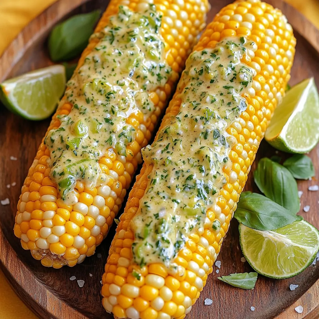 Die Hauptzutaten für dieses Rezept sind einfach und frisch. Du brauchst: - 4 frische Maiskolben, enthäutet - 120 g ungesalzene Butter, weich - 4 Knoblauchzehen, fein gehackt - 2 Esslöffel frische Petersilie, gehackt - 1 Esslöffel frisches Basilikum, gehackt - 1 Teelöffel Meersalz - 1/2 Teelöffel schwarzer Pfeffer - 1/2 Teelöffel Paprika (optional für einen rauchigen Geschmack) - Frische Limettenschnitze zum Servieren Diese Zutaten machen den Mais süß und würzig. Die frische Butter bringt reichhaltigen Geschmack. Die Gewürze und Kräuter sind der Schlüssel zu diesem Rezept. - Knoblauch gibt einen starken, herzhaften Geschmack. - Petersilie bringt Frische und Farbe. - Basilikum fügt eine süße Note hinzu. - Meersalz hebt die Aromen hervor. - Schwarzer Pfeffer gibt einen leichten Kick. Jede Zutat hat ihren Platz und trägt zum Gesamtgeschmack bei. Falls du keine bestimmten Zutaten hast, gibt es Alternativen: - Du kannst gefrorenen Mais verwenden, wenn frischer nicht verfügbar ist. - Statt ungesalzener Butter kannst du auch gesalzene Butter verwenden. Reduziere dann das Meersalz. - Wenn du keinen frischen Knoblauch hast, nimm Knoblauchpulver. - Für eine andere Kräuternote, probiere Thymian oder Oregano. Diese Alternativen funktionieren gut und machen das Rezept flexibel. So kannst du es an deinen Kühlschrank anpassen. Um den Mais zuzubereiten, beginne mit einem großen Topf. Fülle ihn mit Wasser und füge etwas Salz hinzu. Bringe das Wasser zum Kochen. Wenn das Wasser kocht, lege die frischen, enthäuteten Maiskolben vorsichtig hinein. Koche sie für 8 bis 10 Minuten. Die Maiskolben sind fertig, wenn sie zart sind. Danach nimm sie aus dem Wasser und lasse sie abtropfen. Lass sie kurz abkühlen, damit du sie anfassen kannst. Jetzt ist es Zeit, die Knoblauch-Kräuterbutter zu machen. Nimm eine Rührschüssel und füge die weiche ungesalzene Butter hinzu. Hacke die 4 Knoblauchzehen fein und gib sie zur Butter. Füge auch die gehackte Petersilie und das Basilikum hinzu. Streue das Meersalz, den schwarzen Pfeffer und die Paprika hinein. Mische alles gut. Rühre so lange, bis die Butter gleichmäßig gewürzt ist. Der Duft wird fantastisch sein! Sobald der Mais abgekühlt ist, kannst du ihn anrichten. Nimm einen Pinsel oder ein Buttermesser. Verteile die Knoblauch-Kräuterbutter großzügig auf den warmen Maiskolben. Achte darauf, dass alle Seiten gut bedeckt sind. Serviere die Maiskolben heiß. Ein Spritzer frisch gepresster Limette bringt einen tollen Geschmack. Du kannst die Kolben auf einem Holzbrett oder auf Tellern anrichten. Garniere sie mit zusätzlichen Kräutern und Limettenschnitzen. Die Kochzeit für Maiskolben ist einfach. Kochen Sie die Kolben 8-10 Minuten in gesalzenem Wasser. Achten Sie darauf, dass das Wasser sprudelt, bevor Sie den Mais hinzufügen. So bleibt der Geschmack frisch und süß. Nach dem Kochen, testen Sie mit einer Gabel, ob der Mais zart ist. Wenn er weich ist, ist er fertig. Die Kräuterbutter kann leicht variiert werden. Fügen Sie zum Beispiel frischen Schnittlauch oder Thymian hinzu. Auch eine Prise Chili-Flocken macht die Butter schärfer. Sie können die Butter auch mit Zitronenschale oder geräuchertem Paprika anpassen. Experimentieren Sie mit verschiedenen Kräutern, um Ihren eigenen Geschmack zu finden. Servieren Sie die Maiskolben heiß auf einem Holzbrett. Garnieren Sie sie mit frischen Kräutern und Limettenschnitzen. Dies sieht nicht nur schön aus, sondern bringt auch zusätzlichen Geschmack. Verwenden Sie einen Buttermesser, um die Kräuterbutter gleichmäßig zu verteilen. So genießen alle den vollen Genuss der Knoblauch-Kräuterbutter. {{image_4}} Gegrillter Knoblauch-Kräuter-Mais bringt den Sommer auf den Tisch. Grillen macht den Mais süß und rauchig. Um diese Variante zu machen, grillen Sie die vorgeschnittenen Maiskolben für etwa 10 Minuten. Drehen Sie sie oft, damit sie überall gleichmäßig garen. Bestreichen Sie den Mais nach dem Grillen mit der Knoblauch-Kräuterbutter. Der Grill gibt dem Gericht einen besonderen Geschmack. Für die Liebhaber von Schärfe ist die pikante Version perfekt. Fügen Sie einfach einen Teelöffel Chili-Flocken zur Kräuterbutter hinzu. So erhalten Sie einen tollen Kick. Die Schärfe passt gut zur Süße des Maises. Sie können auch frische Jalapeños hinzufügen, wenn Sie es noch schärfer mögen. Servieren Sie den pikanten Mais mit Limettensaft für einen frischen Kontrast. Für eine vegane Option ersetzen Sie die Butter durch pflanzliche Margarine. Die restlichen Kräuter und Gewürze bleiben gleich. Diese Kräuterbutter passt hervorragend zum Mais und bleibt cremig. Sie können auch Nüsse oder Samen hinzufügen, um mehr Geschmack und Textur zu bekommen. Diese vegane Variante ist lecker und gesund. Wenn du noch Reste von deinem Knoblauch Kräuterbutter Maiskolben hast, ist es wichtig, sie richtig zu lagern. Lass die Maiskolben zuerst auf Raumtemperatur abkühlen. Wickel sie dann fest in Frischhaltefolie oder lege sie in einen luftdichten Behälter. So bleiben sie frisch und lecker. Die Knoblauch Kräuterbutter ist sehr vielseitig. Du kannst sie nicht nur für Maiskolben verwenden. Streiche sie auf Brot oder verwende sie zum Braten von Gemüse. Sie gibt jedem Gericht einen tollen Geschmack. Du kannst auch kleine Portionen der Butter in Eiswürfelformen einfrieren. So hast du immer etwas zur Hand. Im Kühlschrank bleibt die Knoblauch Kräuterbutter etwa 1 Woche frisch. Achte darauf, dass sie immer gut verpackt ist. Wenn du sie länger aufbewahren möchtest, friere sie ein. Im Gefrierfach hält sie bis zu 3 Monate. So hast du immer einen leckeren Vorrat für deine nächsten Grillabende. Maiskolben sollten etwa 8-10 Minuten gekocht werden. Du erkennst, dass sie fertig sind, wenn sie zart sind. Achte darauf, das Wasser gut zu salzen. Das hilft, den Geschmack zu verbessern. Wenn du die Kolben in kochendes Wasser gibst, achte darauf, sie gleichmäßig zu kochen. So werden sie überall zart und köstlich. Ja, gefrorene Maiskolben sind auch gut. Du musst sie nicht auftauen, bevor du sie kochst. Koche sie einfach etwas länger, etwa 10-12 Minuten. Achte darauf, dass du genug Wasser im Topf hast, damit der Dampf die Kolben gut durchgaren kann. Die beste Methode zur Aufbewahrung ist ein luftdichter Behälter. Du kannst die Butter im Kühlschrank lagern. So bleibt sie bis zu einer Woche frisch. Du kannst die Butter auch einfrieren, um sie länger zu halten. Stelle sicher, dass du sie in Portionen aufteilst, damit du immer die richtige Menge zur Hand hast. Wir haben die Hauptzutaten für die Knoblauch-Kräuterbutter und deren Zubereitung ausführlich behandelt. Tipps zur perfekten Kochzeit und Varianten wie gegrillter Mais bringen Abwechslung in dein Gericht. Auch die Aufbewahrung und Verwendung von Resten sind wichtig. Denke daran, Kreativität zu zeigen und eigene Variationen auszuprobieren. So machst du jedes Mal ein leckeres Erlebnis. Experimentiere mit den Kräutern, um deinen Geschmack zu treffen. Viel Spaß beim Kochen und Genießen!