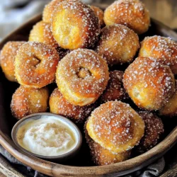 Um die Zimtzucker-Prezelbissen zu machen, brauchst du folgende Hauptzutaten: - 1 Tasse warmes Wasser (43°C - 46°C) - 2 Esslöffel Zucker - 1 Päckchen (2 1/4 Teelöffel) aktive Trockenhefe - 2 1/2 Tassen Weizenmehl (Typ 550) - 1 Teelöffel Salz - 1/4 Tasse Natron - 1/4 Tasse ungesalzene Butter, geschmolzen Diese Zutaten sind wichtig. Das warme Wasser hilft der Hefe zu arbeiten. Zucker nährt die Hefe und sorgt für einen schönen Geschmack. Das Mehl gibt dem Teig Struktur. Für die süße Zimt-Zucker-Mischung benötigst du: - 1/2 Tasse Zucker (zum Wenden) - 2 Teelöffel gemahlener Zimt - Grobes Meersalz zum Bestreuen Die Zimt-Zucker-Mischung macht die Brezeln besonders lecker. Das grobe Meersalz gibt einen tollen Kontrast zur Süße. Wenn du keine der Hauptzutaten hast, gibt es Alternativen: - Anstelle von Weizenmehl kannst du Dinkelmehl verwenden. - Verwende Honig oder Ahornsirup statt Zucker für eine andere Süße. - Anstelle von ungesalzener Butter kann auch Kokosöl genutzt werden. Diese Alternativen bringen neue Geschmäcker in deine Brezeln. Experimentiere, um deine perfekte Mischung zu finden! Um den perfekten Teig für die Zimt-Zucker-Prezelbissen zu machen, fange mit warmem Wasser an. Die Temperatur sollte zwischen 43°C und 46°C liegen. Mische dann 2 Esslöffel Zucker und 1 Päckchen Hefe mit dem Wasser. Lass diese Mischung etwa 5 Minuten ruhen, bis sie schäumt. Das zeigt dir, dass die Hefe aktiv ist. Gib nun 2 1/2 Tassen Weizenmehl und 1 Teelöffel Salz dazu. Vermenge alles gut, bis ein Teig entsteht. Knete den Teig auf einer bemehlten Fläche für etwa 5 Minuten. Der Teig soll weich und elastisch sein. Danach lege ihn in eine gefettete Schüssel. Decke die Schüssel mit einem feuchten Tuch ab. Lass den Teig an einem warmen Ort für etwa 1 Stunde ruhen, bis er doppelt so groß ist. In einem großen Topf bringst du 10 Tassen Wasser zum Kochen. Füge 1/4 Tasse Natron hinzu. Drücke den aufgegangenen Teig vorsichtig zusammen und teile ihn in 8 Stücke. Rolle jedes Stück zu einem langen Strang, etwa 1,5 cm dick. Schneide diese Stränge in kleine Stücke, etwa 1-2 Zoll lang. Gib die Prezelbissen vorsichtig in das kochende Wasser. Blanchiere sie für 30 Sekunden. Verwende einen Schaumlöffel, um sie herauszunehmen, und lege sie auf ein Backblech. Heize deinen Ofen auf 232°C (450°F) vor. Bestreiche die Oberseite der Blanchierten Prezelbissen mit geschmolzener Butter. Bestreue sie anschließend mit grobem Meersalz. Backe die Prezelbissen für 10-12 Minuten, bis sie goldbraun sind. Wenn sie fertig sind, vermische in einer kleinen Schüssel 1/2 Tasse Zucker mit 2 Teelöffeln Zimt. Wende die heißen Prezelbissen sofort in dieser Mischung. Jetzt sind sie bereit zum Genießen! Um den perfekten Teig zu machen, achte auf die Hefe. Sie muss frisch sein. Verwende warmes Wasser, ideal zwischen 43°C und 46°C. Das aktiviert die Hefe gut. Lass die Mischung schäumen. Das zeigt dir, dass die Hefe aktiv ist. Knete den Teig für fünf Minuten. So wird er geschmeidig und elastisch. Decke den Teig mit einem feuchten Tuch ab. Lass ihn an einem warmen Ort aufgehen. Beim Blanchieren der Prezelbissen ist das Natronwasser wichtig. Es gibt den Bissen ihre goldbraune Farbe. Bring zehn Tassen Wasser zum Kochen, dann das Natron hinzufügen. Blanchiere die Bissen nur 30 Sekunden. So bleiben sie weich und lecker. Benutze einen Schaumlöffel, um die Bissen herauszunehmen. Platziere sie vorsichtig auf dem Backblech, damit sie nicht aneinanderkleben. Die Zimt-Zucker-Beschichtung macht die Prezelbissen besonders lecker. Mische 1/2 Tasse Zucker mit 2 Teelöffeln Zimt. Wende die heißen Prezelbissen sofort nach dem Backen in der Mischung. Das sorgt für den besten Geschmack. Du kannst auch etwas Vanille oder Muskatnuss hinzufügen, um neue Aromen zu entdecken. Für eine besondere Note, serviere sie mit einem Dip aus Frischkäse oder Schokolade. {{image_4}} Du kannst einige Zutaten ersetzen, um gesündere Zimt-Zucker-Prezelbissen zu machen. Hier sind einige Ideen: - Vollkornmehl: Verwende Vollkornmehl statt Weizenmehl. Es ist nahrhafter. - Honig oder Agavendicksaft: Nutze Honig oder Agavendicksaft anstelle von Zucker. Das gibt einen süßen Geschmack. - Olivenöl: Ersetze die Butter durch Olivenöl. So wird es gesünder und bleibt saftig. Diese Alternativen machen die Prezelbissen nahrhafter, ohne den Geschmack zu verlieren. Zimt-Zucker-Prezelbissen sind vielseitig. Hier sind einige leckere Abwandlungen: - Karamell: Füge Karamellsauce nach dem Backen hinzu. Das macht sie süßer. - Schokolade: Tauche die fertigen Bissen in geschmolzene Schokolade. Das ist ein wahrer Genuss. - Nüsse oder Mandeln: Streue gehackte Nüsse oder Mandeln über die Zimt-Zucker-Mischung. Das sorgt für Crunch. Diese Abwandlungen lassen sich leicht umsetzen und bringen neuen Geschmack. Du kannst die Aromen der Prezelbissen erweitern. Probiere diese Kombinationen: - Vanille: Füge etwas Vanilleextrakt in den Teig hinzu. Das gibt eine schöne Note. - Kardamom: Mische Kardamom mit dem Zimt für einen besonderen Geschmack. - Zitrusfrüchte: Reibe etwas Zitronen- oder Orangenschale in den Teig. Das macht sie frisch und fruchtig. Mit diesen Kombinationen entdeckst du neue Geschmäcker und machst deine Prezelbissen noch interessanter. Bewahre die Prezelbissen in einem luftdichten Behälter auf. Das hält sie frisch und weich. Lege ein Stück Küchenpapier in den Behälter. So bleibt die Feuchtigkeit erhalten. Stelle den Behälter an einen kühlen Ort, aber nicht im Kühlschrank. Der Kühlschrank kann die Prezelbissen schnell austrocknen. Um die Prezelbissen aufzuwärmen, heize den Ofen auf 180°C vor. Lege die Prezelbissen auf ein Backblech. Decke sie mit Aluminiumfolie ab. So bleiben sie zart. Backe sie 5-7 Minuten. Du kannst sie auch in der Mikrowelle erwärmen. Lege sie für etwa 15-20 Sekunden in die Mikrowelle. Das ist schnell und einfach. Die Prezelbissen sind bei richtiger Lagerung etwa 3-4 Tage haltbar. Wenn du sie länger aufbewahren möchtest, friere sie ein. Wickele jede Prezelbiss in Frischhaltefolie ein. Lege sie dann in einen Gefrierbeutel. So bleiben sie bis zu einem Monat frisch. Wenn du sie essen möchtest, lass sie über Nacht im Kühlschrank auftauen. Zimtzucker-Prezelbissen sind frisch am besten. Du kannst sie in einem luftdichten Behälter lagern. So bleiben sie 2-3 Tage frisch. Bei Raumtemperatur bleiben sie weich. Wenn du sie länger aufbewahren willst, friere sie ein. So halten sie bis zu 3 Monate. Zum Auftauen lege sie einfach für einige Minuten bei Zimmertemperatur. Ja, du kannst den Teig im Voraus machen. Bereite den Teig bis zur ersten Ruhezeit vor. Dann stelle ihn in den Kühlschrank. So kannst du ihn bis zu 24 Stunden aufbewahren. Lass ihn vor der Verwendung auf Zimmertemperatur kommen. So wird der Teig wieder aktiv und lässt sich gut verarbeiten. Zimtzucker-Prezelbissen findest du in vielen Bäckereien oder Cafés. Manche Supermärkte bieten sie ebenfalls an. Wenn du sie frisch genießen willst, ist es am besten, sie selbst zu machen. So kannst du sicher sein, dass sie frisch und köstlich sind. Zusammenfassend haben wir die Zutaten, die Zubereitung und die Lagerung der Zimtzucker-Soft-Prezelbissen besprochen. Mit unseren Tipps gelingt dir der perfekte Teig und das Blanchieren. Du kannst auch kreative Variationen ausprobieren, um den Geschmack zu verändern. Denke an die Aufbewahrung, damit die Prezelbissen frisch bleiben. Nutze diese Informationen, um deine eigenen köstlichen Prezelbissen zu machen und Freude beim Backen zu haben!