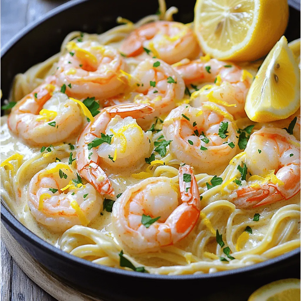 - 450 g große Garnelen - 240 ml Schlagsahne - 50 g geriebener Parmesan Die Garnelen sind der Star dieses Gerichts. Verwende große, frische Garnelen für den besten Geschmack. Die Schlagsahne macht die Sauce reichhaltig und cremig. Parmesan fügt einen tollen Käsegeschmack hinzu. - 2 Esslöffel Olivenöl - 5 Knoblauchzehen - Salz und Pfeffer Olivenöl ist ideal zum Braten. Es gibt einen feinen Geschmack. Knoblauch macht das Gericht aromatisch und lecker. Vergiss nicht, Salz und Pfeffer für den perfekten Geschmack hinzuzufügen. - 1 Esslöffel Zitronenschale - 2 Esslöffel Zitronensaft - ¼ Tasse frische Petersilie Zitronenschale und Zitronensaft bringen Frische ins Gericht. Petersilie sorgt für Farbe und einen frischen Geschmack. Diese Zutaten machen die Sauce lebendig und helfen, die Aromen zu heben. Erhitze zuerst das Olivenöl in einer großen Pfanne bei mittlerer Hitze. Füge dann den fein gehackten Knoblauch hinzu. Brate ihn etwa eine Minute an, bis er duftet. Achte darauf, dass er nicht braun wird. Jetzt gib die Garnelen in die Pfanne. Würze sie mit Salz, Pfeffer und optional roten Pfefferflocken für etwas Schärfe. Koche die Garnelen für zwei bis drei Minuten. Sie sind fertig, wenn sie rosa und opak sind. Nimm die Garnelen aus der Pfanne und lege sie beiseite. Reduziere nun die Hitze in der gleichen Pfanne auf niedrig. Gieße die Schlagsahne dazu und rühre gut um. Jetzt ist es Zeit, die Zitronenschale und den Zitronensaft hineinzurühren. Mische alles gut, bis es gleichmäßig ist. Füge dann nach und nach den geriebenen Parmesan hinzu. Rühre ständig, bis der Käse schmilzt und die Sauce schön cremig wird. Gib die gekochten Garnelen zurück in die Pfanne. Wende sie in der cremigen Sauce, um sie gut zu bedecken. Lasse alles bei niedriger Hitze für zwei bis drei Minuten erwärmen. Jetzt ist der perfekte Moment, um die Sauce abzuschmecken. Füge bei Bedarf mehr Salz, Pfeffer oder Zitronensaft hinzu. Serviere die cremigen Zitronen-Knoblauch-Garnelen über gekochter Pasta oder Reis. Garniere das Gericht mit frischer Petersilie für einen schönen Look. Um die perfekten Garnelen zu kochen, achte auf die Garzeit und Temperatur. Garnelen brauchen nur 2-3 Minuten, bis sie rosa sind. Zu lange Kochen macht sie zäh. Verwende frische Garnelen für den besten Geschmack. Du kannst auch zusätzliche Gewürze wie Paprika oder Kräuter hinzufügen. Diese bringen mehr Geschmack und Tiefe ins Gericht. Wenn du keine Schlagsahne magst, kannst du auch griechischen Joghurt verwenden. Er gibt eine tolle Cremigkeit. Um die Konsistenz zu verbessern, füge etwas Pastawasser hinzu. Es hilft, die Sauce besser zu binden. Rühre den Parmesan gut ein, damit er gleichmäßig schmilzt. So wird die Sauce gleichmäßig cremig und voller Geschmack. Für Beilagen passen gekochte Pasta oder Reis sehr gut. Diese nehmen die Sauce gut auf und machen das Gericht sättigender. Serviere die Garnelen in einer flachen Schüssel. Garniere sie mit frischer Petersilie und einer Zitronenscheibe. Das sieht nicht nur schön aus, sondern bietet auch einen frischen Geschmack. {{image_4}} Gemüse bringt Farbe und Geschmack in die cremige Zitronen-Knoblauch-Garnelen-Pfanne. Es macht das Gericht nährstoffreicher. Sie können zum Beispiel folgende Gemüse hinzufügen: - Spinat - Brokkoli - Paprika - Zucchini Braten Sie das Gemüse einfach zusammen mit dem Knoblauch an. So bleibt es knackig und frisch. Achten Sie darauf, das Gemüse nicht zu lange zu garen. Es sollte lebendig und bunt bleiben. Für eine glutenfreie Variante der Pfanne wählen Sie glutenfreie Pasta oder Reis. Es gibt viele Marken, die köstliche Alternativen bieten. Quinoa oder Zoodles (Zucchini-Nudeln) sind ebenfalls tolle Optionen. Diese sorgen für einen gesunden Twist und passen gut zur cremigen Sauce. Wenn Sie es gerne scharf mögen, probieren Sie verschiedene Pfeffersorten aus. Einige gute Optionen sind: - Jalapeños - Cayennepfeffer - Chilipulver Für eine mildere Version lassen Sie die roten Pfefferflocken einfach weg. Sie können auch frische Kräuter wie Basilikum oder Koriander verwenden. Diese verleihen dem Gericht eine frische Note, ohne die Schärfe zu erhöhen. Um Reste der cremigen Zitronen-Knoblauch-Garnelen-Pfanne gut zu lagern, beachten Sie diese Tipps: - Lassen Sie das Gericht zuerst abkühlen. - Füllen Sie die Garnelen in einen luftdichten Behälter. - Lagern Sie sie im Kühlschrank für bis zu drei Tage. - Sie können die Garnelen auch einfrieren. Legen Sie sie in einen gefrierfesten Behälter. So bleiben sie bis zu drei Monate frisch. Für die Wiedererwärmung gibt es zwei gute Methoden: 1. Mikrowelle: - Stellen Sie die Garnelen in eine mikrowellengeeignete Schüssel. - Decken Sie die Schüssel leicht mit einem Deckel oder einem feuchten Papiertuch ab. - Erwärmen Sie sie in Intervallen von 30 Sekunden, bis sie warm sind. 2. Herd: - Erhitzen Sie eine Pfanne bei mittlerer Hitze. - Fügen Sie einen kleinen Schuss Wasser oder Brühe hinzu, um die Sauce feucht zu halten. - Geben Sie die Garnelen in die Pfanne und erhitzen Sie sie 3-5 Minuten. Wählen Sie die Methode, die Ihnen am besten gefällt. So bleibt der Geschmack der Garnelen frisch und lecker! Um die Garnelen perfekt zu machen, achten Sie auf die Garzeit. Garnelen brauchen nur 2-3 Minuten, um zu garen. Sie sind fertig, wenn sie rosa und opak sind. Überkochen Sie sie nicht, sonst werden sie gummiartig. Stellen Sie sicher, die Pfanne auf mittlerer Hitze zu halten. So braten die Garnelen gleichmäßig und erhalten eine schöne Textur. Ja, Sie können die Sauce im Voraus zubereiten. Kochen Sie sie einfach bis zum Punkt, an dem Sie den Parmesan hinzufügen. Lassen Sie die Sauce abkühlen und bewahren Sie sie in einem luftdichten Behälter im Kühlschrank auf. Sie bleibt dort etwa 3 Tage frisch. Wenn Sie bereit sind, sie zu verwenden, wärmen Sie sie bei niedriger Hitze auf und fügen Sie den Parmesan hinzu. Eine Portion der cremigen Zitronen-Knoblauch-Garnelen-Pfanne hat ungefähr 450 Kalorien. Diese Zahl kann je nach Portion und Beilagen variieren. Insgesamt ergibt das Rezept vier Portionen. Denken Sie daran, dass die Kalorienanzahl höher sein kann, wenn Sie mehr Öl oder Parmesan verwenden. In diesem Blogbeitrag haben wir die Zutaten, Zubereitung und Tipps für cremige Zitronen-Knoblauch-Garnelen behandelt. Du hast gelernt, wie du perfekte Garnelen zubereitest und eine leckere Sauce machst. Variationen wie vegane Optionen und glutenfreie Alternativen sind ebenfalls besprochen. Mit diesen Infos kannst du das Gericht ganz nach deinem Geschmack anpassen. Experimentiere ruhig und finde deine persönliche Lieblingsversion. Gute Küche macht Spaß und bringt Freude!