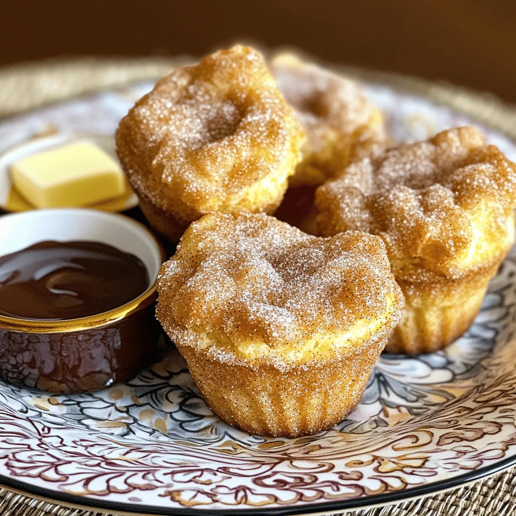 Für die Zimt-Zucker Churro Muffins benötigen Sie: - 1 ½ Tassen Allzweckmehl - 1 Tasse Kristallzucker - 2 Teelöffel Backpulver - ½ Teelöffel Salz - 1 Teelöffel gemahlener Zimt (plus mehr zum Bestreuen) - ½ Tasse ungesalzene Butter, geschmolzen - 2 große Eier - 1 Teelöffel Vanilleextrakt - ¾ Tasse Milch - ½ Tasse brauner Zucker, gepackt Diese Zutaten bilden die Basis für die leckeren Muffins. Die ungesalzene Butter bringt einen reichhaltigen Geschmack und sorgt für eine feuchte Textur. Die Eier helfen, die Muffins zu binden und geben Struktur. Der gemahlene Zimt sorgt für das charakteristische Aroma und die Süße. Der braune Zucker fügt eine Karamellnote hinzu und macht die Muffins besonders lecker. - Wählen Sie frisches Allzweckmehl für die beste Textur. - Verwenden Sie hochwertigen Zimt für einen intensiven Geschmack. - Achten Sie darauf, dass die Butter ungesalzen ist, um den Zuckergeschmack nicht zu stören. - Frische Eier sorgen für eine bessere Bindung im Teig. Indem Sie diese Tipps befolgen, können Sie sicherstellen, dass Ihre Muffins perfekt gelingen! Zuerst heize deinen Ofen auf 175°C vor. Nimm ein Muffinblech und lege es mit Papierförmchen aus. Alternativ kannst du es leicht einfetten. So kleben die Muffins nicht fest. In einer großen Schüssel vermischst du das Mehl, den Kristallzucker, das Backpulver, das Salz und den gemahlenen Zimt. In einer anderen Schüssel schlage die geschmolzene Butter, die Eier, den Vanilleextrakt und die Milch gut zusammen. Gieße die flüssigen Zutaten in die trockenen. Mische vorsichtig, bis alles gerade so vermengt ist. Es ist okay, wenn einige Klümpchen bleiben. Für die Füllung mische den braunen Zucker mit einem weiteren Teelöffel Zimt in einer kleinen Schüssel. Fülle jedes Muffinförmchen mit etwa 2 Esslöffeln Teig. Gib dann einen Teelöffel der Zimt-Zucker-Mischung in die Mitte. Decke die Füllung mit einem weiteren Esslöffel Teig ab. Wiederhole dies für alle Formen. Jetzt kommen die Muffins in den Ofen! Backe sie für 18 bis 20 Minuten. Sie sind fertig, wenn die Oberseiten goldbraun sind und ein Zahnstocher sauber herauskommt. Während die Muffins backen, bereite das Zimt-Zucker-Topping vor. Mische ¼ Tasse Kristallzucker mit 1 Esslöffel Zimt in einer kleinen Schüssel. Nach dem Backen nimm die Muffins aus dem Ofen. Lass sie für 5 Minuten in der Form abkühlen. Übertrage sie dann auf ein Kuchengitter. Während sie noch warm sind, bestreiche die Oberseiten mit geschmolzener Butter. Tauche sie dann in die Zimt-Zucker-Mischung, um sie zu beschichten. Um perfekte Zimt-Zucker Churro Muffins zu backen, gibt es einige häufige Fehler. Der größte Fehler ist, den Teig zu übermischen. Mische die Zutaten nur, bis sie gerade verbunden sind. Einige Klümpchen sind in Ordnung. Achte auch darauf, die Muffins nicht zu lange zu backen. Sie sollten goldbraun sein, aber nicht trocken. Ein Zahnstocher sollte sauber herauskommen, wenn du ihn in die Mitte steckst. Du kannst dein Churro Muffin-Rezept leicht anpassen. Füge Schokoladenstückchen hinzu, um einen süßen Twist zu erhalten. Wenn du es lieber fruchtig magst, probiere zerdrückte Bananen oder Apfelstückchen. Du kannst auch mit verschiedenen Gewürzen experimentieren, wie Muskatnuss oder Ingwer. Für eine schokoladige Note, ersetze einen Teil des Zuckers durch Kakaopulver. Serviere die Muffins warm auf einem schönen Teller. Bestäube sie mit zusätzlichem Zimt-Zucker für einen tollen Look. Eine Beilage aus Schokoladen- oder Karamellsauce zum Dippen macht sie noch besser. Du kannst auch frische Früchte oder Schlagsahne dazugeben. Diese Muffins sind perfekt für Feiern oder als süßer Snack. Sie sehen toll aus und schmecken fantastisch! {{image_4}} Schokoladenstückchen machen diese Muffins noch besser. Fügen Sie etwa ½ Tasse Schokoladenstückchen zum Teig hinzu. Die Schokolade schmilzt beim Backen und macht die Muffins schön saftig. Sie können Zartbitter- oder Milchschokolade verwenden. Geben Sie die Stückchen einfach zu den trockenen Zutaten, bevor Sie die flüssigen Zutaten hinzufügen. Für eine vegetarische Version verwenden Sie pflanzliche Butter und pflanzliche Milch. So bleibt das Rezept leicht und lecker. Wenn Sie glutenfrei backen möchten, ersetzen Sie das Allzweckmehl durch eine glutenfreie Mehlmischung. Achten Sie darauf, dass das Backpulver auch glutenfrei ist. Die Muffins werden trotzdem fluffig und köstlich. Das Zimt-Zucker-Topping ist klassisch, aber Sie können auch kreativ werden. Versuchen Sie, etwas Kakao zum Zucker zu geben, um eine schokoladige Note zu erzielen. Sie können auch Puderzucker verwenden, um einen süßen Glanz zu erhalten. Für einen gesunden Twist verwenden Sie Kokoszucker anstelle von Kristallzucker. So erhalten Sie ein tolles Aroma und einen anderen Geschmack. Um die Zimt-Zucker Churro Muffins frisch zu halten, lege sie in einen luftdichten Behälter. Stelle sicher, dass sie vollständig abgekühlt sind, bevor du sie lagerst. So vermeidest du Feuchtigkeit. Du kannst auch einen Kuchenschutz verwenden. Dieser hält die Muffins weich und lecker. Diese Muffins halten sich bei Raumtemperatur etwa 3 bis 4 Tage. Sie bleiben frisch, solange du sie gut lagerst. Im Kühlschrank halten sie etwa eine Woche. Achte darauf, dass sie nicht austrocknen. Der Kühlschrank kann die Textur manchmal verändern. Wenn du die Muffins länger aufbewahren möchtest, friere sie ein. Wickel jeden Muffin in Frischhaltefolie ein. Lege sie dann in einen Gefrierbeutel. So bleiben sie bis zu drei Monate frisch. Zum Aufwärmen nimm einen Muffin heraus und lasse ihn bei Raumtemperatur auftauen. Du kannst ihn auch in der Mikrowelle für 10 bis 15 Sekunden aufwärmen. Das macht ihn wieder weich und lecker. Sie können die Muffins bis zu fünf Tage aufbewahren. Lagern Sie sie in einem luftdichten Behälter. So bleiben sie frisch und lecker. Wenn Sie die Muffins länger aufbewahren möchten, frieren Sie sie ein. Das hilft, den Geschmack zu bewahren. Ja, Sie können die Muffins im Voraus zubereiten. Bereiten Sie den Teig bis zum Füllen vor und lagern Sie ihn im Kühlschrank. Vor dem Backen lassen Sie den Teig etwa 30 Minuten bei Raumtemperatur. So backen die Muffins gleichmäßig und gut. Sie können verschiedene Alternativen zur Milch verwenden. Mandelmilch, Sojamilch oder Hafermilch sind gute Optionen. Diese Alternativen geben den Muffins einen besonderen Geschmack. Achten Sie darauf, ungesüßte Varianten zu wählen, um den Zuckergehalt zu kontrollieren. Die Zimt-Zucker Churro Muffins sind eine köstliche Wahl für jeden Anlass. Wir haben die besten Zutaten besprochen und wie sie den Geschmack verbessern. Die Schritt-für-Schritt-Anleitung macht das Backen einfach. Mit unseren Tipps vermeiden Sie häufige Fehler und können sogar Variationen ausprobieren. Denken Sie daran, Muffins richtig zu lagern, um die Frische zu bewahren. Genießen Sie die Vielfalt und Kreativität beim Backen dieser leckeren Muffins!