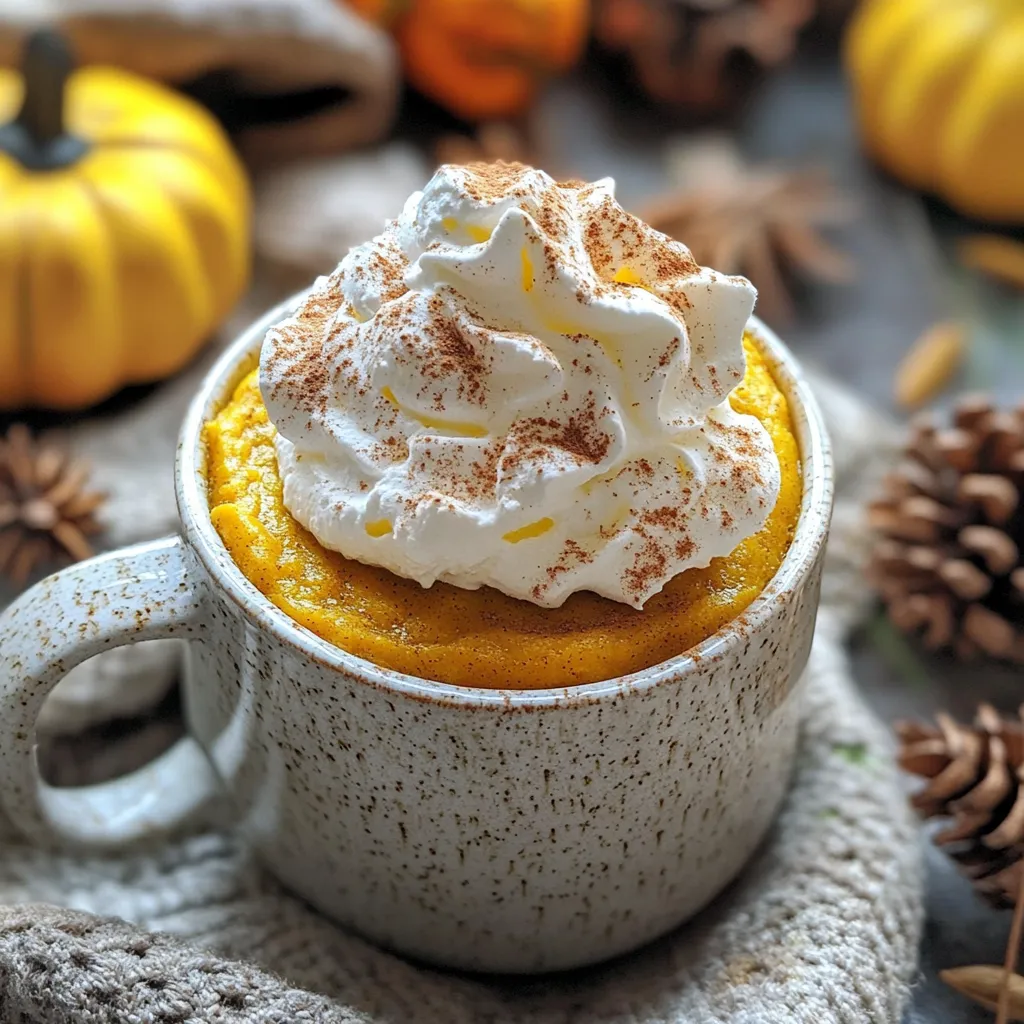 Für deinen Kürbis-Gewürz-Latte Tassenkuchen brauchst du: - 4 Esslöffel Weizenmehl - 2 Esslöffel Zucker - 1/8 Teelöffel Backpulver - 1/8 Teelöffel Natron - 1/4 Teelöffel Kürbisgewürz - 1/4 Tasse Kürbispüree aus der Dose - 2 Esslöffel Milch (oder eine pflanzliche Alternative) - 1 Esslöffel Pflanzenöl - 1/4 Teelöffel Vanilleextrakt - Optional: Schlagsahne zum Garnieren - Optional: ein Hauch Zimt zur Dekoration Achte darauf, frisches Kürbispüree zu verwenden. Dies gibt dem Kuchen einen intensiven Geschmack. Die Gewürze sind wichtig. Sie bringen die herbstliche Note. Wenn du keinen Zucker magst, kannst du Süßstoff statt Zucker nehmen. Du kannst das Weizenmehl durch Mandelmehl ersetzen, um glutenfrei zu sein. Für eine vegane Option, nutze pflanzliche Milch und lass die Schlagsahne weg oder ersetze sie durch Kokoscreme. Füge Nüsse oder Schokoladenstückchen hinzu, um den Kuchen noch interessanter zu machen. Beginne mit einer mikrowellengeeigneten Tasse. Gib 4 Esslöffel Weizenmehl und 2 Esslöffel Zucker hinein. Füge 1/8 Teelöffel Backpulver, 1/8 Teelöffel Natron und 1/4 Teelöffel Kürbisgewürz hinzu. Nutze einen kleinen Schneebesen, um alles gut zu vermischen. Achte darauf, dass keine Klumpen bleiben. Dies ist wichtig für einen gleichmäßigen Kuchen. Jetzt kommen die feuchten Zutaten. Füge 1/4 Tasse Kürbispüree aus der Dose dazu. Gib 2 Esslöffel Milch, 1 Esslöffel Pflanzenöl und 1/4 Teelöffel Vanilleextrakt hinzu. Rühre alles gründlich um, bis der Teig glatt ist. Überprüfe, ob keine Klumpen mehr vorhanden sind. Ein glatter Teig sorgt für einen leckeren Tassenkuchen. Stelle die Tasse in die Mikrowelle. Erhitze sie auf hoher Stufe für etwa 1 Minute und 30 Sekunden. Die Zeit kann je nach Mikrowelle variieren. Überprüfe nach der Zeit, ob der Kuchen fest ist. Wenn er noch feucht ist, erhitze ihn in 10- bis 15-Sekunden-Intervallen. Nach dem Garen, nimm die Tasse vorsichtig heraus. Lass den Kuchen 1-2 Minuten abkühlen. Garnier ihn nach Wunsch mit Schlagsahne und einem Hauch Zimt. So wird er besonders lecker! Die Mikrowelle macht das Backen schnell und einfach. Achte darauf, die Tasse bei voller Leistung zu nutzen. Wenn dein Kuchen anfängt zu sprudeln, stoppe die Mikrowelle sofort. So vermeidest du ein Überlaufen. Überprüfe nach 1 Minute und 30 Sekunden, ob der Kuchen fest ist. Wenn nicht, erwärme ihn in kurzen Intervallen von 10 bis 15 Sekunden. Ein häufiger Fehler ist, die Tasse überzufüllen. Halte genug Platz, damit der Kuchen aufgehen kann. Mische die Zutaten gut, um Klumpen zu vermeiden. Wenn du das Kürbispüree hinzufügst, achte darauf, dass es gleichmäßig verteilt ist. Das sorgt für einen gleichmäßigen Geschmack. Lass den Kuchen nach dem Garen kurz abkühlen. So verbrennst du dir nicht die Zunge beim ersten Bissen. Um den Geschmack zu verbessern, kannst du mehr Gewürz hinzufügen. Ein wenig Muskatnuss oder zusätzlicher Zimt bringt mehr Aroma. Probiere auch andere Milchalternativen aus, wie Hafer- oder Mandelmilch. Diese können dem Kuchen einen neuen Twist geben. Eine Prise Salz verstärkt die Süße und das Aroma. Zum Abschluss kannst du mit Schlagsahne und einer Zimtbestäubung kreativ werden. Diese Toppings machen deinen Kuchen noch leckerer. {{image_4}} Eine leckere Variante ist der Kürbis-Gewürz-Latte mit Schokolade. Fügen Sie einfach zwei Esslöffel Kakaopulver zu den trockenen Zutaten hinzu. Die Schokolade ergänzt den Kürbis und gibt dem Kuchen eine süße Note. Der Geschmack wird reichhaltiger und intensiver. Diese Mischung ist perfekt für Schokoladenliebhaber. Wenn Sie eine vegane oder glutenfreie Option wünschen, können Sie einige einfache Änderungen vornehmen. Verwenden Sie glutenfreies Mehl anstelle von Weizenmehl. Für die vegane Version ersetzen Sie die Milch durch eine pflanzliche Milch, wie Mandel- oder Hafermilch. Diese Anpassungen machen das Rezept für jeden zugänglich. Um den Tassenkuchen zu verfeinern, können Sie verschiedene Toppings ausprobieren. Garnieren Sie ihn mit Schlagsahne und einem Hauch Zimt für das klassische Gefühl. Fügen Sie auch gehackte Nüsse oder Kakaonibs hinzu, um zusätzlichen Crunch zu bieten. Ein Spritzer Karamellsauce macht den Kuchen noch verlockender. Wenn du deinen Kürbis-Gewürz-Latte Tassenkuchen nicht sofort essen möchtest, lass ihn abkühlen. Nach dem Abkühlen kannst du ihn abdecken oder in einen Behälter legen. Stelle sicher, dass der Kuchen gut abgedeckt ist. So bleibt er frisch. Du kannst ihn für bis zu zwei Tage im Kühlschrank aufbewahren. Reste sind einfach zu lagern. Verwende einen luftdichten Behälter. So bleibt der Kuchen saftig und lecker. Du kannst auch Frischhaltefolie nutzen. Achte darauf, dass keine Luft eindringt. Wenn du den Kuchen länger aufbewahren möchtest, kannst du ihn auch einfrieren. Wickele ihn gut ein und lege ihn in den Gefrierschrank. Er hält sich dort bis zu einem Monat. Um deinen Tassenkuchen wieder warm zu machen, benutze die Mikrowelle. Lege den Kuchen auf einen mikrowellengeeigneten Teller. Erwärme ihn für 10 bis 15 Sekunden. Überprüfe, ob er warm genug ist. Wenn nicht, erwärme ihn in kurzen Intervallen. So wird er nicht zu heiß. Du kannst ihn auch im Ofen aufwärmen. Stelle ihn bei 150 Grad Celsius für etwa 5 bis 10 Minuten hinein. So bleibt er schön weich. Um einen fluffigen Tassenkuchen zu bekommen, achte auf die richtige Mischung. Mische die trockenen Zutaten gut, bevor du die feuchten hinzufügst. Wenn du die Milch und das Öl hinzufügst, rühre sanft, damit der Teig nicht zu fest wird. Backpulver und Natron sind wichtig, um den Kuchen aufgehen zu lassen. Wenn der Teig zu lange gerührt wird, kann er zäh werden. Ja, du kannst viele verschiedene Aromen probieren. Füge etwas Kakaopulver für Schokolade hinzu. Du kannst auch Zimt, Muskatnuss oder sogar einen Löffel Erdnussbutter verwenden. Wenn du magst, probiere auch Nüsse oder Schokoladenstückchen. Sei kreativ und finde deinen eigenen Lieblingsgeschmack. Die Zubereitung dauert nur fünf Minuten. Du benötigst etwa eine Minute und dreißig Sekunden in der Mikrowelle. Überprüfe den Kuchen nach dieser Zeit. Je nach Mikrowelle kann die Zeit variieren. Wenn er nicht ganz durch ist, erwärme ihn in kurzen Intervallen. So hast du schnell einen leckeren Snack! Zusammenfassend haben wir die Zutaten und deren Anpassungen für den Tassenkuchen besprochen. Deine Schritt-für-Schritt-Anleitung hilft dir, den perfekten Kuchen in der Mikrowelle zu machen. Tipps und Tricks zeigen dir, wie du Fehler vermeidest und den Geschmack verbesserst. Variationen bieten dir spannende neue Ideen. Für die Lagerung und häufige Fragen haben wir klare Hinweise gegeben. Diese Informationen helfen dir, den besten Tassenkuchen zu kreieren und zu genießen. Viel Spaß beim Ausprobieren!