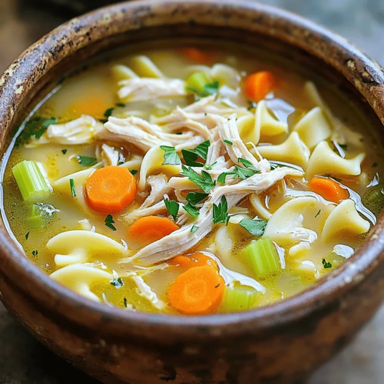 - 450g Hähnchenbrustfilets ohne Knochen und Haut - 1 mittelgroße Zwiebel, gewürfelt - 2 Knoblauchzehen, fein gehackt - 3 Karotten, in Scheiben geschnitten - 2 Stangen Sellerie, in Scheiben geschnitten - 225g Eiernudeln - 240ml Schlagsahne Die Hauptzutaten sind die Basis für die cremige Hühner-Nudelsuppe. Das Hähnchen gibt der Suppe den herzhaften Geschmack. Zwiebeln, Karotten und Sellerie sorgen für Frische und einen tollen Biss. Eiernudeln machen die Suppe sättigend und lecker. Die Schlagsahne verleiht der Suppe eine cremige Textur, die das Gericht besonders macht. - 1,5 Liter natriumreduzierte Hühnerbrühe - 1 Teelöffel getrockneter Thymian - 1 Teelöffel getrocknete Petersilie - 1 Lorbeerblatt - Salz und Pfeffer nach Geschmack Die Gewürze sind der Schlüssel zu einem vollen Geschmack. Thymian bringt ein warmes Aroma. Petersilie fügt eine frische Note hinzu. Das Lorbeerblatt gibt zusätzliche Tiefe. Die natriumreduzierte Hühnerbrühe sorgt dafür, dass die Suppe nicht zu salzig ist. So kannst du den echten Geschmack der Zutaten genießen. Zuerst würze ich die Hähnchenbrustfilets mit Salz und Pfeffer. Dann stelle ich den Instant Pot auf 'Sauté'-Modus. Ich füge einen Schuss Olivenöl hinzu. Das Hähnchen brate ich von beiden Seiten etwa 2-3 Minuten an, bis es goldbraun ist. Danach nehme ich das Hähnchen heraus und lege es beiseite. Jetzt kommt das Gemüse. Ich füge die gewürfelte Zwiebel, den gehackten Knoblauch, die Karotten und den Sellerie in den Topf. Ich lasse das Gemüse etwa 5 Minuten sautieren, bis es weich wird. Es gibt nichts Besseres, als den Duft von frischem Gemüse in der Küche! Dann ist es Zeit für die Brühe. Ich gebe den getrockneten Thymian, die getrocknete Petersilie und das Lorbeerblatt dazu. Alles gut vermischen! Die Hühnerbrühe gieße ich in den Topf und kratze den Boden ab. Das lockert die angebratenen Stücke. Jetzt lege ich das Hähnchen zurück in den Topf. Ich schließe den Deckel und stelle den Instant Pot auf 'Manual' für 10 Minuten bei hohem Druck ein. Nach dem Kochen lasse ich den Druck vorsichtig ab. Wenn es sicher ist, öffne ich den Deckel. Um die beste Konsistenz zu erreichen, ist die Sahne wichtig. Sie gibt der Suppe eine schöne Cremigkeit. Wenn du es etwas leichter magst, reduziere die Menge an Sahne. Du kannst auch ein wenig mehr Brühe hinzufügen, wenn die Suppe zu dick erscheint. Gewürze wie Thymian und Petersilie verbessern den Geschmack. Füge sie nach dem Kochen hinzu, damit sie frisch bleiben. Der Instant Pot macht das Kochen einfach. Stelle den Sauté-Modus auf hohe Hitze ein, um das Hähnchen gut anzubraten. Dies bringt mehr Geschmack in die Suppe. Nach dem Kochen musst du den Druck ablassen. Die Schnellablass-Methode ist sicher und schnell. Warte immer, bis der Druck ganz weg ist, bevor du den Deckel öffnest. Ein häufiger Fehler ist, das Hähnchen nicht richtig zu würzen. Salz und Pfeffer sind wichtig, um den Geschmack zu heben. Achte darauf, die Brühe gut abzukratzen, damit nichts am Boden kleben bleibt. Wenn du die Eiernudeln zu lange kochst, werden sie matschig. Füge sie erst kurz vor dem Servieren hinzu. So bleiben sie al dente und lecker. {{image_4}} Wenn du keine Karotten oder Sellerie hast, gibt es viele Alternativen. Du kannst zum Beispiel Erbsen, Paprika oder Spinat verwenden. Diese Gemüsesorten bringen Farbe und Geschmack in die Suppe. Wenn du die Erbsen hinzufügst, warte bis zum Ende, damit sie knackig bleiben. Paprika gibt einen süßeren Geschmack. Spinat ist eine gesunde Option, die schnell gar wird. Hast du noch Reste von anderen Nudeln? Nutze sie! Du kannst Spaghetti, Makkaroni oder sogar Reisnudeln verwenden. Achte darauf, die Kochzeit anzupassen. Diese Nudeln können die Suppe ganz anders machen. Sie bringen neue Texturen und Geschmäcker. Es ist eine kreative Lösung, um Lebensmittelverschwendung zu vermeiden. Für alle, die glutenfrei leben, gibt es tolle Optionen. Du kannst glutenfreie Nudeln verwenden, die in jedem Geschäft erhältlich sind. Achte darauf, eine glutenfreie Hühnerbrühe zu wählen. Diese Brühen sind oft genauso schmackhaft. Sie sorgen dafür, dass deine Suppe lecker bleibt. So kannst du die Cremige Hühner-Nudelsuppe genießen, ohne auf Geschmack zu verzichten. Die Suppe bleibt im Kühlschrank etwa drei bis vier Tage frisch. Lagern Sie die Suppe in einem luftdichten Behälter. So bleibt der Geschmack erhalten. Achten Sie darauf, die Suppe vollständig abkühlen zu lassen, bevor Sie sie in den Kühlschrank stellen. Um die Qualität zu bewahren, frieren Sie die Suppe in Portionen ein. Verwenden Sie gefriergeeignete Behälter. Lassen Sie dabei etwas Platz, da sich die Suppe beim Gefrieren ausdehnt. Sie können die Suppe bis zu drei Monate einfrieren. Um die beste Textur zu erhalten, fügen Sie die Nudeln erst nach dem Auftauen hinzu. Die beste Methode, um die Creme zu bewahren, ist sanftes Erwärmen. Nutzen Sie den Herd oder die Mikrowelle. Erhitzen Sie die Suppe bei niedriger Hitze. Rühren Sie gelegentlich um, um ein Anbrennen zu vermeiden. Fügen Sie bei Bedarf etwas Brühe oder Wasser hinzu, um die Konsistenz anzupassen. Die Zubereitung dauert etwa 10 Minuten. Der Kochprozess im Instant Pot benötigt 10 Minuten unter hohem Druck. Wenn man die Zeit für das Sautieren der Zutaten hinzuzählt, beträgt die Gesamtzeit etwa 30 Minuten. So hast du schnell eine warme und leckere Suppe auf dem Tisch. Ja, gefrorenes Hähnchen kann genutzt werden. Achte darauf, dass du die Garzeit anpasst. Wenn das Hähnchen gefroren ist, koche es für 15 Minuten unter Druck. So bleibt das Fleisch zart und saftig. Das Sautieren entfällt, aber du kannst die anderen Zutaten wie gewohnt hinzufügen. Es gibt mehrere Alternativen zur Schlagsahne. Du kannst griechischen Joghurt verwenden, um die Suppe cremig zu machen. Auch Kokosmilch ist eine gute Option für einen anderen Geschmack. Für eine leichtere Version kannst du fettarme Milch oder Pflanzenmilch nehmen. Diese Optionen sind gesünder und passen gut zu den Aromen. Die Hühner-Nudelsuppe im Instant Pot ist einfach und lecker. Wir haben frische Hähnchenbrust, Gemüse, Gewürze und Brühe verwendet. Die Schritt-für-Schritt-Anleitung zeigt, wie man alles perfekt zubereitet. Tipps helfen, die ideale Konsistenz und verschiedene Variationen zu finden. Vergiss nicht, die Suppe richtig aufzubewahren, um den besten Geschmack zu garantieren. So kannst du immer eine warme Schale Suppe genießen. Probiere es selbst aus und genieße die Vielfalt!