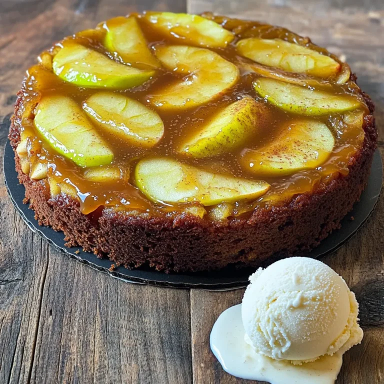 Für die Karamell-Apfel-Umdrehtorte brauchst du folgende Zutaten: - 3 mittelgroße Äpfel, geschält, entkernt und in Scheiben geschnitten - 1 Tasse brauner Zucker - 1/2 Tasse ungesalzene Butter - 1 Teelöffel Zimt - 1 Teelöffel Vanilleextrakt - 1 Tasse Weizenmehl (Allzweckmehl) - 1 Teelöffel Backpulver - 1/2 Teelöffel Natron - 1/4 Teelöffel Salz - 2 große Eier - 1/2 Tasse Kristallzucker - 1/2 Tasse Milch Diese Zutaten geben der Torte ihren besonderen Geschmack. Der braune Zucker und die Butter sorgen für die köstliche Karamellschicht. Die Äpfel machen den Kuchen saftig. Um die besten Äpfel für deine Torte zu wählen, achte auf folgende Punkte: - Wähle festere Sorten wie Granny Smith oder Braeburn. - Achte darauf, dass die Äpfel keine Druckstellen oder braune Flecken haben. - Frische Äpfel sind entscheidend für einen guten Geschmack. Feste Äpfel halten beim Backen ihre Form und geben der Torte eine tolle Textur. Diese Utensilien helfen dir bei der Zubereitung: - Eine runde 23 cm (9 Zoll) Kuchenform - Ein Schneidebrett und ein scharfes Messer - Ein Topf zum Schmelzen der Butter - Eine Rührschüssel - Ein Handmixer oder Schneebesen - Ein Messbecher und Messlöffel Mit diesen Tools machst du die Zubereitung einfach und schnell. Sie helfen dir, die Zutaten gut zu vermischen und die Torte perfekt zu backen. Heize zuerst den Ofen auf 175°C vor. Das sorgt dafür, dass der Kuchen gleichmäßig backt. Fette dann eine runde 23 cm Kuchenform ein. Du kannst Butter oder Öl verwenden. Stelle die Form beiseite, während du die Karamellsauce machst. In einem Topf schmelze die Butter bei mittlerer Hitze. Achte darauf, dass sie nicht verbrennt. Füge den braunen Zucker hinzu. Rühre die Mischung gut um, bis sie glatt und sprudelnd wird. Das dauert ein paar Minuten. Wenn die Karamellsauce fertig ist, gieße sie in die vorbereitete Kuchenform. Ordne die Apfelscheiben gleichmäßig über dem Karamell. Ein bisschen Zimt darüber streuen, gibt dem Kuchen ein tolles Aroma. In einer großen Schüssel schlage den Kristallzucker und die restliche Butter zusammen. Das sollte fluffig werden. Füge die Eier einzeln hinzu und schlage sie gut unter. Rühre dann den Vanilleextrakt ein. In einer anderen Schüssel mische das Mehl, Backpulver, Natron und Salz. Füge die trockenen Zutaten schrittweise zur feuchten Mischung hinzu. Wechsle dabei mit der Milch. Mische alles gut, bis es gerade so verbunden ist. Löffle den Kuchenteig vorsichtig über die Äpfel und das Karamell in der Form. Backe den Kuchen 30-35 Minuten. Prüfe mit einem Zahnstocher, ob er fertig ist. Wenn der Zahnstocher sauber herauskommt, ist der Kuchen bereit. Lass ihn etwa 10 Minuten in der Form abkühlen, bevor du ihn auf einen Servierteller stürzt. Hebe die Form vorsichtig an, um das Karamell-Apfeltopping zu zeigen. Um die perfekte Textur zu erreichen, sollten Sie die Äpfel richtig schneiden. Verwenden Sie dünne Scheiben. So garen sie gleichmäßig und bleiben saftig. Achten Sie darauf, frische Äpfel zu wählen. Sie geben der Torte mehr Geschmack. Der Zimt verstärkt das Aroma und passt gut zu Äpfeln. Mischen Sie ihn gut mit dem Karamell. Das sorgt für ein harmonisches Geschmackserlebnis. Ein häufiger Fehler ist das Übermixen des Teigs. Mischen Sie nur, bis alle Zutaten gerade so verbunden sind. So bleibt der Kuchen leicht und fluffig. Ein anderer Fehler ist, die Karamellsauce zu lange zu kochen. Sie sollte sprudelnd, aber nicht verbrannt sein. Achten Sie darauf, die Kuchenform gut einzufetten. So lässt sich die Torte leichter stürzen. Um Karamell richtig zu machen, schmelzen Sie die Butter zuerst. Fügen Sie dann den braunen Zucker hinzu. Rühren Sie die Mischung gut um, bis sie sprudelt. Lassen Sie das Karamell nicht zu lange kochen, um ein Verbrennen zu vermeiden. Gießen Sie es sofort in die Form. Die Karamellsauce sollte dick, aber noch flüssig sein. So bleibt sie beim Backen schön klebrig und süß. {{image_4}} Sie können die Karamell-Apfel-Umdrehtorte leicht anpassen. Äpfel sind lecker, aber andere Früchte passen auch gut. Probieren Sie Birnen oder Pfirsiche aus. Diese Früchte geben der Torte eine frische Note. Schneiden Sie sie in Scheiben und legen Sie sie einfach wie die Äpfel auf das Karamell. Die Kombination aus verschiedenen Früchten bringt Vielfalt auf den Tisch. Für eine glutenfreie Version verwenden Sie einfach glutenfreies Mehl. Achten Sie darauf, dass es eine Mischung ist, die gut bindet. Wenn Sie die Torte vegan zubereiten möchten, ersetzen Sie die Eier durch Apfelmus oder Leinsamen. Statt Milch können Sie Pflanzenmilch wie Mandel- oder Sojamilch verwenden. Diese Änderungen machen die Torte für alle Gäste geeignet. Fügen Sie der Torte Nüsse hinzu, um mehr Crunch zu bekommen. Walnüsse oder Pekannüsse sind großartige Optionen. Hacken Sie die Nüsse grob und streuen Sie sie über die Äpfel, bevor Sie den Teig hinzufügen. Die Nüsse geben der Torte eine tolle Textur und einen nussigen Geschmack. Dies macht jede Scheibe noch köstlicher! Um die Reste der Karamell-Apfel-Umdrehtorte frisch zu halten, lassen Sie den Kuchen zuerst abkühlen. Decken Sie ihn dann mit Frischhaltefolie oder in einem luftdichten Behälter ab. Dies schützt den Kuchen vor Austrocknung und unerwünschten Gerüchen im Kühlschrank. Achten Sie darauf, dass der Kuchen vor dem Abdecken vollständig abgekühlt ist. So bleibt die Textur schön. Wenn Sie die Torte länger aufbewahren möchten, können Sie sie einfrieren. Lassen Sie den Kuchen ebenfalls abkühlen. Schneiden Sie ihn in Stücke, damit Sie nur die Menge auftauen, die Sie brauchen. Wickeln Sie die Stücke gut in Frischhaltefolie und legen Sie sie in einen Gefrierbeutel. So bleibt die Torte bis zu drei Monate frisch. Zum Auftauen legen Sie die Stücke einfach über Nacht in den Kühlschrank. Im Kühlschrank hält sich die Karamell-Apfel-Umdrehtorte etwa 3 bis 5 Tage. Achten Sie darauf, die Torte gut abzudecken. So bleibt der Geschmack erhalten. Wenn die Torte anfängt, trocken oder hart zu werden, ist es Zeit, sie zu essen oder einzufrieren. Um die Karamell-Apfel-Umdrehtorte süßer zu machen, gibt es ein paar einfache Tricks. - Fügen Sie mehr braunen Zucker zur Karamellsauce hinzu. - Verwenden Sie süßere Apfelsorten wie Fuji oder Honeycrisp. - Streuen Sie nach dem Backen etwas Puderzucker über den Kuchen. Diese Optionen sorgen für eine extra süße Note. Ja, Sie können auch andere Früchte verwenden. - Birnen sind eine großartige Alternative, da sie süß und saftig sind. - Pfirsiche oder Aprikosen bringen eine fruchtige Frische. - Sie können auch Beeren wie Himbeeren oder Blaubeeren verwenden, aber diese sind saftiger. Denken Sie daran, die Karamellsauce an den neuen Geschmack anzupassen. Die gesamte Zubereitungszeit beträgt etwa eine Stunde. - Die Vorbereitungszeit liegt bei 20 Minuten. - Das Backen dauert 30 bis 35 Minuten. - Lassen Sie den Kuchen nach dem Backen 10 Minuten abkühlen. So können Sie schnell eine köstliche Torte zaubern. Die Karamell-Apfel-Umdrehtorte ist ein köstliches Rezept, das einfach zu machen ist. Wir haben die besten Äpfel ausgewählt, die perfekte Karamellsauce zubereitet und viele Tipps gegeben. Vermeiden Sie häufige Fehler und entdecken Sie Variationen, um die Torte zu verändern. Bewahren Sie Reste richtig auf, um den Geschmack zu erhalten. Kochen macht Spaß, und diese Torte wird sicher ein Hit bei Ihren Gästen sein. Probieren Sie es aus und genießen Sie das Ergebnis!