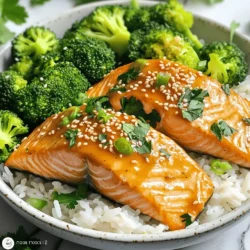 - 2 Lachsfilets (jeweils ca. 170 g) - 2 Esslöffel ungesalzene Butter - 4 Knoblauchzehen, fein gehackt - 1 Esslöffel frischer Zitronensaft - 1 Tasse Jasminreis - 2 Tassen Gemüse- oder Hühnerbrühe - 1 Tasse gedünstete Brokkoliröschen - Salz und Pfeffer nach Geschmack - Sesamsamen zur Garnierung - Geschnittene Frühlingszwiebeln zur Garnierung In diesem Rezept verwende ich frische und einfache Zutaten. Der Lachs ist die Hauptzutat. Er gibt dem Gericht Geschmack und Protein. Ich empfehle, ungesalzene Butter zu nutzen. So kann der Knoblauch besser zur Geltung kommen. Frischer Knoblauch bringt eine tolle Note ins Gericht. Zitronensaft sorgt für Frische und eine leichte Säure. Jasminreis ist ideal, da er leicht und duftend ist. Gemüse- oder Hühnerbrühe gibt dem Reis mehr Geschmack. Gedämpfter Brokkoli ist gesund und bringt Farbe in die Schalen. Ich benutze Salz und Pfeffer, um die Aromen zu betonen. Die Garnierungen machen das Gericht lebendig. Sesamsamen fügen Crunch hinzu. Geschnittene Frühlingszwiebeln bringen Frische. Frische Petersilie gibt eine schöne grüne Farbe und zusätzlichen Geschmack. Mit diesen Zutaten gelingt dir ein schnelles, leckeres Gericht. - Zuerst bringst du die Brühe zum Kochen. - Dann füge den Jasminreis hinzu und lasse ihn köcheln. - In einem kleinen Topf schmelze die Butter. - Brate den gehackten Knoblauch an, bis er duftet, aber nicht braun wird. - Rühre den Zitronensaft und die Petersilie unter. - Würze die Lachsfilets mit Salz und Pfeffer. - Erhitze etwas Olivenöl in einer Pfanne. - Brate die Lachsfilets mit der Hautseite nach unten, bis die Haut knusprig ist. - Dreh die Filets um und gar sie weiter, bis sie zart sind. - Gib eine großzügige Portion Reis in jede Schale. - Lege dann ein Lachsfilet darauf und beträufle es mit der Knoblauch-Butter-Sauce. - Arrangiere die gedämpften Brokkoliröschen neben dem Lachs in der Schale. - Streue Sesamsamen und geschnittene Frühlingszwiebeln darüber. - Garniere mit zusätzlicher Petersilie für den letzten Schliff. - Die richtige Hitze einstellen: Beginnen Sie mit mittlerer Hitze. Zu hohe Hitze kann den Lachs austrocknen. - Garzeit je nach Dicke der Filets anpassen: Dünnere Filets brauchen weniger Zeit. Achten Sie auf 4-5 Minuten pro Seite bei dicken Filets. - Tip zur Konsistenz des Reises: Lassen Sie den Reis nach dem Kochen 5 Minuten ruhen. So wird er locker und fluffig. - Alternativen zu Jasminreis: Sie können auch Basmati- oder Vollkornreis verwenden. Diese haben unterschiedliche Texturen und Geschmäcker. - Weitere Geschmacksvariationen: Fügen Sie einen Spritzer Sojasauce oder Chili hinzu. Diese geben der Sauce mehr Tiefe und Wärme. - Tipps zur Vermeidung von verbranntem Knoblauch: Braten Sie den Knoblauch nur kurz an. Wenn er zu dunkel wird, schmeckt er bitter. {{image_4}} Möchtest du etwas anderes als Brokkoli? Probiere Karotten oder Zucchini. Diese Gemüsesorten passen gut. Du kannst sie dünsten oder sogar grillen. Erstelle eine bunte Mischung mit Paprika, Erbsen oder Spinat. Diese bieten viele Nährstoffe und Farben. Hast du Lust auf andere Fischsorten? Lachs ist toll, aber auch Forelle oder Kabeljau schmecken super. Du kannst auch Garnelen verwenden. Für eine vegetarische Option sind Tofu oder Kichererbsen ideal. Sie nehmen die Aromen gut auf und machen dein Gericht herzhaft. Deine Schalen können abwechslungsreich sein. Füge Quinoa oder Couscous als Beilage hinzu. Das gibt dir mehr Textur und Geschmack. Du kannst auch verschiedene Saucen ausprobieren. Eine Teriyaki- oder Sojasauce bringt neuen Schwung. Sei kreativ und mache jede Schale einzigartig! Um Knoblauch-Butter Lachs-Reis-Schalen frisch zu halten, lege sie in den Kühlschrank. Verwende luftdichte Behälter, um die Aromen zu bewahren. Du kannst auch Frischhaltefolie verwenden, um den Lachs abzudecken. Stelle sicher, dass die Schalen gut verschlossen sind, um Feuchtigkeit zu vermeiden. Lagere die Reste nicht länger als drei Tage. Wenn du Lachs und Reis einfrieren möchtest, trenne die Komponenten. Lachs kann gut in einer luftdichten Verpackung eingefroren werden. Achte darauf, die Luft herauszudrücken. Für den Reis benutze ebenfalls einen Behälter oder einen Gefrierbeutel. Er bleibt so bis zu drei Monate frisch. Zum Auftauen lege den Lachs und den Reis über Nacht in den Kühlschrank. Die beste Methode zum Wiederaufwärmen ist die Mikrowelle. Stelle die Mikrowelle auf mittlere Hitze. Bedecke den Lachs mit einem feuchten Papiertuch. So bleibt er saftig. Du kannst auch eine Pfanne verwenden. Erhitze den Lachs bei niedriger Hitze, um ihn gleichmäßig warm zu bekommen. Vermeide hohe Hitze, damit der Lachs nicht trocken wird. Die Zubereitung dauert insgesamt etwa 35 Minuten. Du benötigst etwa 10 Minuten für die Vorbereitung und 25 Minuten zum Kochen. Der Jasminreis braucht 15-20 Minuten, um weich zu werden. Während der Reis kocht, kannst du die Knoblauch-Butter und den Lachs zubereiten. Ja, du kannst andere Reissorten verwenden. Brauner Reis hat einen nussigen Geschmack und benötigt mehr Wasser und Zeit zum Kochen. Quinoa ist eine weitere gute Option. Er ist proteinreich und schnell zubereitet. Stelle sicher, dass du die Kochzeiten anpasst, damit der Reis perfekt wird. Ja, das Rezept ist gesund. Lachs ist reich an Omega-3-Fettsäuren. Diese Fettsäuren unterstützen das Herz und das Gehirn. Brokkoli liefert viele Vitamine und Mineralien. Jasminreis ist leicht verdaulich und gibt dir Energie. Achte darauf, nicht zu viel Butter zu verwenden, um die Kalorien niedrig zu halten. Ja, du kannst dieses Rezept für Meal Prep anpassen. Bereite einfach mehr Lachs und Reis zu. Teile alles in Portionen auf. Bewahre die Schalen im Kühlschrank auf. Du kannst sie bis zu vier Tage lagern. Wenn du sie wieder aufwärmst, achte darauf, den Lachs nicht zu übergaren. Diese Lachs-Reis-Schalen sind einfach zuzubereiten und voller Geschmack. Wir haben die besten Zutaten und Schritte durchgegangen, um ein leckeres Gericht zu kreieren. Denke daran, dass du mit Gemüsen und Fischen variieren kannst. Auch die Lagerung und das Aufwärmen sind wichtig, um den Geschmack zu erhalten. Mit diesen Tipps machst du jedes Mal ein perfektes Gericht. Probiere es aus und genieße es! Du wirst begeistert sein von dem Geschmack und der Einfachheit.