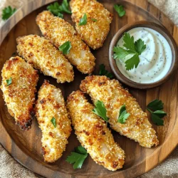 Für diese leckeren Hühnchenstreifen benötigst du 450 g Hühnerstreifen. Diese sind zart und perfekt für die Marinade. Du musst auch 120 ml Buttermilch verwenden. Die Buttermilch macht das Fleisch saftig und geschmackvoll. Außerdem brauchst du eine Packung Ranch-Gewürzmischung. Diese Mischung bringt den tollen Ranch-Geschmack in die Streifen. Für die Panade sind 240 g Semmelbrösel wichtig. Ich empfehle Panko, da es extra knusprig wird. Füge 1/2 Teelöffel Knoblauchpulver und 1/2 Teelöffel Zwiebelpulver hinzu. Diese Gewürze geben den Streifen viel Aroma. Auch 1/4 Teelöffel Paprika sorgt für einen feinen Geschmack. Vergiss nicht, Salz und Pfeffer nach deinem Geschmack zuzufügen. Kochspray ist nötig, um die Hühnchenstreifen schön knusprig zu machen. Du brauchst auch eine große Schüssel für die Marinade und eine flache Schüssel für die Panade. Ein Air Fryer ist das wichtigste Utensil für dieses Rezept. Stelle sicher, dass du ihn auf 200°C vorheizt, bevor du mit dem Kochen beginnst. Zuerst müssen wir die Hühnchenstreifen marinieren. Nimm eine große Schüssel. Füge die Buttermilch und die Ranch-Gewürzmischung hinzu. Rühre sie gut um, bis alles vermischt ist. Jetzt gib die Hühnchenstreifen in die Mischung. Stelle sicher, dass alle Streifen gut bedeckt sind. Decke die Schüssel mit Frischhaltefolie ab. Lass die Hühnchenstreifen mindestens 30 Minuten im Kühlschrank marinieren. Für mehr Geschmack kannst du sie bis zu 2 Stunden marinieren. Während das Hühnchen mariniert, bereite die Panade vor. Nimm eine flache Schüssel und füge die Semmelbrösel, das Knoblauchpulver, das Zwiebelpulver, die Paprika, Salz und Pfeffer hinzu. Vermische alles gut, damit die Gewürze gleichmäßig verteilt sind. Dies sorgt für einen tollen Geschmack. Heize den Air Fryer auf 200°C vor. Nimm die Hühnchenstreifen aus der Buttermilchmischung. Lass die überschüssige Flüssigkeit abtropfen. Wälze die Streifen in der Semmelbröselmischung. Drücke leicht, damit die Brösel haften bleiben. Besprühe den Air Fryer-Korb mit Kochspray. Lege die Hühnchenstreifen in einer einzigen Schicht hinein. Besprühe die Oberseite der Streifen ebenfalls mit Kochspray. Garen die Hühnchenstreifen 10-12 Minuten. Wende sie nach der Hälfte der Zeit. Sie sollten goldbraun und durchgegart sein. Die Innentemperatur muss 74°C erreichen. Lass die Hühnchenstreifen nach dem Garen einige Minuten abkühlen, bevor du sie servierst. Die Marinierzeit ist wichtig für den Geschmack. Ich empfehle, die Hühnchenstreifen mindestens 30 Minuten in der Buttermilch zu marinieren. So nehmen sie den Geschmack gut auf. Wenn du mehr Zeit hast, lass sie bis zu 2 Stunden im Kühlschrank. So wird der Geschmack intensiver. Um extra Knusprigkeit zu erreichen, nutze Panko-Semmelbrösel. Diese sind grober und sorgen für mehr Crunch. Sprühe auch etwas Kochspray auf die Hühnchenstreifen, bevor du sie in den Air Fryer gibst. Das hilft, eine goldene und knusprige Kruste zu bilden. Stelle den Air Fryer auf 200°C ein. Gar die Hühnchenstreifen für 10 bis 12 Minuten. Wende sie nach der Hälfte der Zeit, damit sie gleichmäßig bräunen. Achte darauf, dass die Innentemperatur 74°C erreicht. So sind sie perfekt durchgegart und lecker. {{image_4}} Wenn du etwas Neues probieren möchtest, gibt es viele Gewürzmischungen. Du kannst zum Beispiel italienische Gewürze verwenden. Basilikum, Oregano und Thymian geben deinem Hühnchen einen tollen Geschmack. Eine Cajun-Mischung bringt mehr Schärfe. Für eine süßere Note sind BBQ-Gewürze eine gute Wahl. Du kannst auch einfach Salz und Pfeffer nutzen, um die Hühnchenstreifen einfach zu halten. Wenn du auf die Kalorien achten möchtest, gibt es tolle Alternativen. Anstelle von Buttermilch kannst du Joghurt oder pflanzliche Milch verwenden. Diese Optionen sind leichter und bringen trotzdem einen guten Geschmack. Verwende Vollkornsemmelbrösel für mehr Ballaststoffe. Du kannst auch Gemüsebrühe statt Öl verwenden, um die Hühnchenstreifen zu besprühen, was weniger Fett bedeutet. Zu deinen Ranch-Hühnchenstreifen passen viele Beilagen. Eine einfache Salatbeilage macht das Gericht frisch. Karotten und Sellerie mit Ranch-Dip sind ebenfalls lecker. Für etwas Herzhaftes kannst du Süßkartoffelpommes machen. Auch gedünstetes Gemüse passt gut dazu. Denk daran, die Beilagen bunt zu gestalten, um das Gericht noch ansprechender zu machen. Um die Hühnchenstreifen frisch zu halten, lege sie in einen luftdichten Behälter. Du kannst sie auch in Frischhaltefolie wickeln. Das schützt sie vor Luft und Feuchtigkeit. Stelle sicher, dass die Streifen vollständig abgekühlt sind, bevor du sie lagerst. So bleibt die Knusprigkeit länger erhalten. Wenn du die Hühnchenstreifen wieder aufwärmen möchtest, nutze den Air Fryer. Er sorgt dafür, dass die Streifen knusprig bleiben. Lege die Streifen in den Air Fryer und stelle die Temperatur auf 180 °C. Erhitze sie für 5 bis 7 Minuten. Prüfe zwischendurch, ob sie heiß sind. So schmecken sie fast wie frisch zubereitet. Im Kühlschrank halten sich die Hühnchenstreifen etwa 3 bis 4 Tage. Wenn du sie länger aufbewahren willst, friere sie ein. In der Gefriertruhe bleiben sie bis zu 3 Monate frisch. Achte darauf, die Streifen gut einzupacken, damit sie nicht austrocknen. Wenn du sie auftauen möchtest, lasse sie über Nacht im Kühlschrank. Die Zubereitung der Hühnchenstreifen im Air Fryer dauert etwa 10 bis 12 Minuten. Ich empfehle, die Streifen nach der Hälfte der Zeit zu wenden. So garen sie gleichmäßig und werden knusprig. Achte darauf, dass die Innentemperatur 74°C erreicht. So sind sie sicher und perfekt gegart. Ja, du kannst gefrorenes Hähnchen verwenden, aber es ist besser, es vorher aufzutauen. Gefrorenes Hähnchen braucht mehr Zeit, um zu garen. Es kann auch die Panade beeinflussen. Wenn du gefrorenes Hähnchen nimmst, plane zusätzliche 5 bis 8 Minuten Garzeit ein. Die besten Dips für Ranch-Hühnchen-Streifen sind Ranch-Dressing, BBQ-Sauce oder Honig-Senf. Diese Dips ergänzen den Geschmack der Hühnchenstreifen wunderbar. Du kannst auch eine scharfe Sauce für einen zusätzlichen Kick ausprobieren. Wenn du kreativ bist, mische Joghurt mit Kräutern für einen frischen Dip! Wir haben die besten Tipps und Schritte zur Zubereitung von Hühnchenstreifen im Air Fryer besprochen. Von der Auswahl der Zutaten über das Marinieren bis hin zum Garen haben wir alles abgedeckt. Mit den richtigen Gewürzen und Techniken erreichst du einen tollen Geschmack und eine knusprige Textur. Denk daran, die Streifen gut aufzubewahren, um die Frische zu erhalten. Nutze diese Tipps, um leckere Mahlzeiten zu genießen und deine Freunde zu beeindrucken. Viel Spaß beim Ausprobieren!