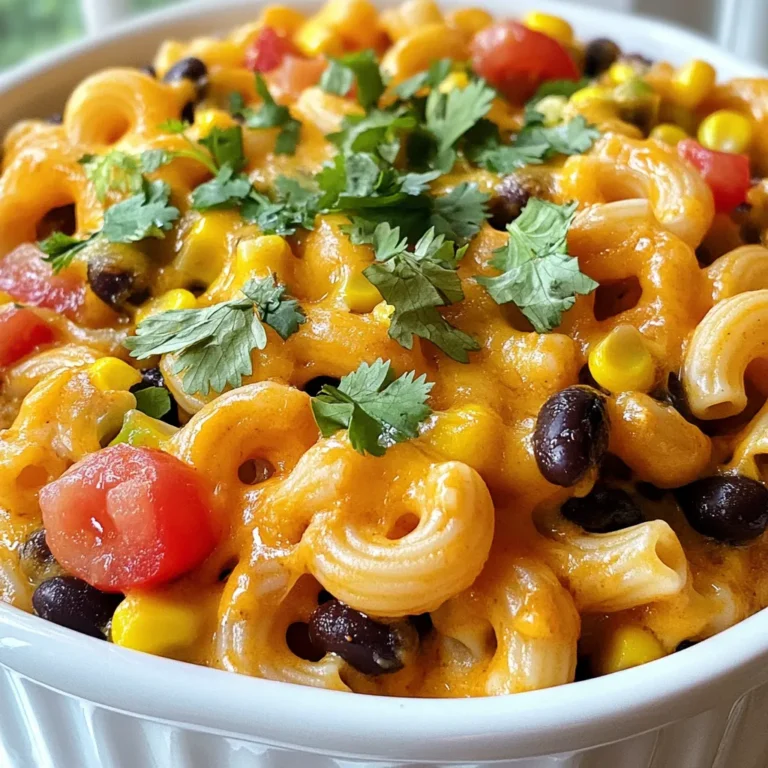 - 450 g Rinderhack oder Putenhack - 1 kleine Zwiebel, gewürfelt - 2 Knoblauchzehen, fein gehackt Um dieses Rezept zu machen, brauchst du diese Hauptzutaten. Das Rinderhack oder Putenhack gibt dem Gericht den herzhaften Geschmack. Die Zwiebel und der Knoblauch sorgen für ein tolles Aroma. Du kannst auch anderes Hackfleisch verwenden, wenn du magst. - 1 Päckchen Taco-Gewürzmischung - 700 ml Hühner- oder Gemüsebrühe Die Taco-Gewürzmischung ist das Geheimnis für den perfekten Geschmack. Sie bringt die Tex-Mex-Aromen in dein Gericht. Die Brühe gibt Feuchtigkeit und macht alles schön cremig. Du kannst Hühner- oder Gemüsebrühe nehmen, je nach Vorliebe. - 240 ml Ellbogen-Makkaroni - 1 Dose (400 g) gewürfelte Tomaten mit grünen Chilis, ungesiebt - 1 Dose (400 g) schwarze Bohnen, abgetropft und abgespült - 240 ml Mais, gefroren oder aus der Dose - 120 g geriebener Cheddar-Käse - Frischer Koriander zur Garnierung - Salz und Pfeffer nach Geschmack Die Ellbogen-Makkaroni bringen die nötige Substanz. Die gewürfelten Tomaten und der Mais fügen Farbe und Süße hinzu. Die schwarzen Bohnen sind eine gute Proteinquelle. Der Cheddar-Käse sorgt für eine cremige Textur. Frischer Koriander macht das Gericht frisch und bunt. Vergiss nicht, mit Salz und Pfeffer zu würzen! {{ingredient_image_2}} Erhitze das Olivenöl in einem großen Topf. Füge die gewürfelte Zwiebel und den gehackten Knoblauch hinzu. Brate sie für 3-4 Minuten an, bis die Zwiebel glasig wird. Das gibt dem Gericht einen tollen Geschmack. Jetzt kommt das Hackfleisch in den Topf. Brate es für 5-6 Minuten. Rühre es gut um, bis es braun wird. Lass überschüssiges Fett abtropfen. Jetzt ist es Zeit für die Gewürze. Rühre die Taco-Gewürzmischung unter das Fleisch. So wird alles gleichmäßig gewürzt. Gieße die Brühe in den Topf. Füge die Ellbogen-Makkaroni hinzu. Jetzt kommen die gewürfelten Tomaten, die schwarzen Bohnen und der Mais dazu. Rühre alles gut um. Bring die Mischung zum Kochen und reduziere die Hitze. Lass es für 10-12 Minuten köcheln. Rühre zwischendurch um, damit nichts anbrennt. Wenn die Pasta gar ist, nimm den Topf vom Herd. Rühre den geriebenen Cheddar-Käse ein. Warte, bis er schmilzt und cremig wird. Schmecke das Gericht mit Salz und Pfeffer ab. Garniere es mit frischem Koriander. Serviere es heiß und genieße deine leckere One-Pot Taco Mac! Um die Makkaroni perfekt zu garen, achte darauf, sie nicht zu überkochen. Die Makkaroni in dem Topf mit der Brühe köcheln lassen, ist wichtig. Halte die Garzeit zwischen 10 und 12 Minuten. Rühre die Mischung regelmäßig um. So bleiben die Makkaroni gleichmäßig weich und kleben nicht zusammen. Du kannst den Geschmack von One-Pot Taco Mac noch besser machen. Füge zusätzliche Gewürze wie Kreuzkümmel oder Paprika hinzu. Frische Kräuter wie Koriander oder Petersilie bringen frische Aromen. Diese kleinen Änderungen machen einen großen Unterschied. Experimentiere mit verschiedenen Gewürzen, um deinen perfekten Geschmack zu finden. Die Präsentation spielt eine große Rolle beim Essen. Garniere dein Gericht mit frischem Koriander. Du kannst auch etwas geriebenen Käse oben drauf streuen. Ein Spritzer Limettensaft kann das Gericht aufpeppen. Serviere den Taco Mac in einer schönen Schüssel. Ein ansprechendes Gericht macht mehr Spaß zu essen. Pro Tipps Fleischwahl: Verwende mageres Rinderhack oder Putenhack, um das Gericht leichter zu machen, ohne viel Geschmack zu verlieren. Gewürze anpassen: Du kannst die Taco-Gewürzmischung nach Geschmack anpassen, indem du zusätzliche Gewürze wie Paprika oder Kreuzkümmel hinzufügst. Für mehr Gemüse: Füge zusätzliches Gemüse wie Paprika oder Zucchini hinzu, um die Nährstoffe zu erhöhen und das Gericht bunter zu machen. Resteverwertung: Das Gericht lässt sich hervorragend aufbewahren und kann am nächsten Tag aufgewärmt werden, wodurch die Aromen noch intensiver werden. {{image_4}} Du kannst viele Gemüsesorten in deinen Taco Mac einfügen. Zucchini, Paprika oder Spinat passen gut. Diese Optionen fügen Frische hinzu und machen das Gericht bunter. Du kannst auch gefrorenes Gemüse verwenden, wenn du keine frischen hast. Es ist einfach und schnell. Wenn du kein Rinder- oder Putenhack magst, probiere alternatives Protein. Tofu oder Tempeh sind großartige Optionen. Diese können die gleiche Textur bieten. Du kannst auch Hühnchen oder eine Mischung aus verschiedenen Fleischsorten verwenden. Jedes Protein bringt seinen eigenen Geschmack in das Gericht. Käse macht alles besser! Probiere verschiedene Käsesorten für einen neuen Geschmack. Gouda, Monterey Jack oder sogar eine scharfe Sorte bringen Abwechslung. Du kannst auch einen Käsemix verwenden, um die Textur zu variieren. Jeder Käse bringt seine eigene Note in deinen Taco Mac. Um Reste von One-Pot Taco Mac zu lagern, gib sie in einen luftdichten Behälter. So bleiben sie frisch. Du kannst die Reste bis zu drei Tage im Kühlschrank aufbewahren. Vor dem Servieren sollte das Gericht gut durchgewärmt sein. Wenn du mehr für später möchtest, friere die Reste ein. Teile das Gericht in Portionen auf. Verwende gefrierfreundliche Behälter oder Beutel. So bleibt der Taco Mac bis zu drei Monate haltbar. Achte darauf, das Gericht gut zu beschriften, damit du weißt, was drin ist. Um den Taco Mac wieder lecker zu machen, erwärme ihn sanft auf dem Herd. Füge einen Schuss Brühe oder Wasser hinzu, damit es nicht austrocknet. Du kannst auch die Mikrowelle nutzen, aber rühre zwischendurch um. So wird alles gleichmäßig warm. Prüfe die Temperatur, bevor du servierst. Die Zubereitung dauert insgesamt 30 Minuten. Davon sind 10 Minuten für die Vorbereitung nötig. Der Kochprozess nimmt etwa 20 Minuten in Anspruch. Dies macht das Gericht ideal für ein schnelles Abendessen. Ja, du kannst das Rezept leicht vegetarisch machen. Ersetze das Fleisch durch schwarze Bohnen oder Linsen. Du kannst auch Tofu oder pflanzliches Hack verwenden. Diese Alternativen sind lecker und gesund. Achte darauf, die Gewürze gut anzupassen. Zu One-Pot Taco Mac passen viele Beilagen. Ein frischer grüner Salat ist eine gute Wahl. Auch Guacamole oder Salsa ergänzen das Gericht perfekt. Tortilla-Chips bieten einen schönen Crunch. Probiere auch einen einfachen Joghurt-Dip dazu. One-Pot Taco Mac ist einfach und schmackhaft. Wir starteten mit Rinder- oder Putenhack, Zwiebeln und Knoblauch. Mit Taco-Gewürzen und Brühe sorgten wir für den perfekten Geschmack. Makkaroni, Bohnen und Tomaten machten das Gericht voll. Denk daran, dein Gericht gut zu garnieren und kreativ zu bleiben. Variiere die Zutaten nach Lust und Laune. So machst du jedes Mal etwas Einzigartiges. Damit wird jedes Essen ein Hit, und Reste sind ganz leicht aufzubewahren!