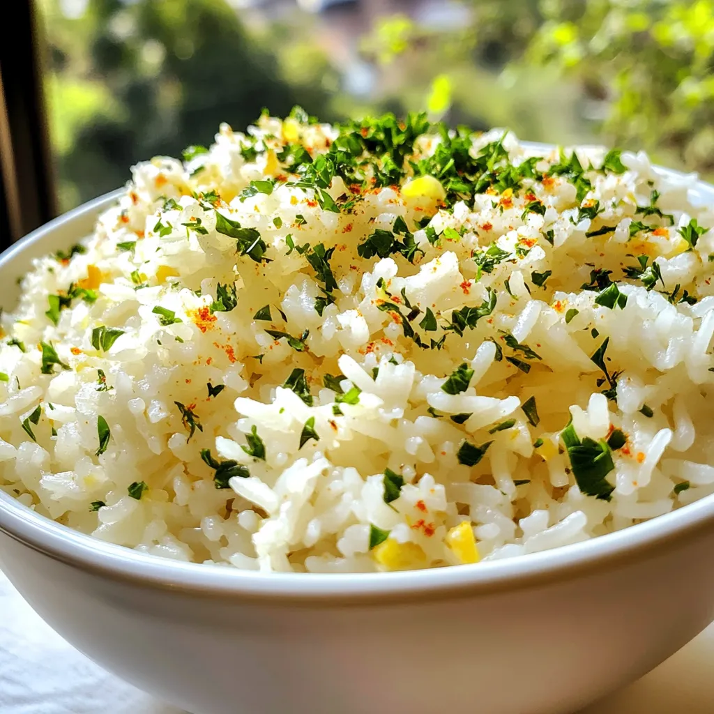 Für diesen tollen Knoblauchbutter-Reis brauchst du ein paar wichtige Zutaten: - 1 Tasse Langkornreis - 2 Tassen Gemüse- oder Hühnerbrühe - 4 Esslöffel ungesalzene Butter - 3 Knoblauchzehen, fein gehackt Diese Zutaten sind die Basis für deinen Reis. Langkornreis sorgt für die perfekte Textur. Brühe bringt Geschmack. Butter macht alles reichhaltig und cremig. Die Gewürze und Kräuter machen den Reis lebendig: - 1 Teelöffel Knoblauchpulver - 1 Teelöffel Zwiebelpulver - 1/2 Teelöffel Paprika - 1/4 Teelöffel schwarzer Pfeffer - 1/4 Tasse frisch gehackte Petersilie - Salz nach Geschmack Knoblauchpulver und Zwiebelpulver verstärken den Geschmack. Paprika bringt eine schöne Farbe. Petersilie sorgt für Frische. Für noch mehr Geschmack kannst du diese Zutat hinzufügen: - Schale von 1 Zitrone Die Zitronenschale gibt einen frischen, spritzigen Kick. Probiere es aus! So wird dein Knoblauchbutter-Reis noch besser. {{ingredient_image_2}} Zuerst spülst du den Langkornreis unter kaltem Wasser. Dies entfernt die überschüssige Stärke. So wird der Reis fluffig. Verwende ein Sieb, um das Wasser gut ablaufen zu lassen. Nimm dann einen mittleren Topf und füge den Reis mit der Brühe hinzu. Erhitze alles bei mittlerer bis hoher Hitze, bis es kocht. Wenn es kocht, reduziere die Hitze. Decke den Topf ab und lasse den Reis 15 bis 18 Minuten köcheln. Der Reis ist fertig, wenn die Flüssigkeit aufgesogen ist und er zart ist. In einer kleinen Pfanne schmilzt du die ungesalzene Butter bei mittlerer Hitze. Achte darauf, dass die Butter nicht braun wird. Füge dann den fein gehackten Knoblauch hinzu und brate ihn 1 bis 2 Minuten an. Der Knoblauch sollte aromatisch sein, aber nicht dunkel. Danach rührst du das Knoblauchpulver, Zwiebelpulver, Paprika und schwarzen Pfeffer ein. Lass diese Mischung noch eine Minute kochen, damit die Aromen sich gut verbinden. Wenn der Reis gar ist, lockere ihn mit einer Gabel auf. Gieße die Knoblauchbutter-Mischung gleichmäßig über den Reis. Hebe alles vorsichtig unter, bis der Reis gut überzogen ist. Schmecke den Reis mit Salz ab und füge die Zitronenschale hinzu, wenn du magst. Zum Schluss mische die frisch gehackte Petersilie unter. So wird der Reis bunt und frisch. Um perfekten Reis zu kochen, spüle ihn zuerst gut ab. Dies entfernt die überschüssige Stärke. Dadurch wird der Reis locker und fluffig. Achte darauf, die richtige Flüssigkeitsmenge zu nutzen. Für eine Tasse Reis verwende zwei Tassen Brühe. Dies gibt dem Reis Geschmack und macht ihn saftig. Koche den Reis bei mittlerer Hitze. Decke den Topf gut ab, damit die Dämpfe nicht entweichen. Um den Knoblauchgeschmack zu verstärken, benutze frischen Knoblauch. Hacke ihn fein und brate ihn in der Butter an. Achte darauf, dass er nicht braun wird. Das macht ihn bitter. Du kannst auch etwas Knoblauchpulver hinzufügen. Dies intensiviert den Geschmack. Für mehr Frische füge etwas Zitronenschale hinzu. Sie gibt eine leckere Note und hebt den Knoblauchgeschmack hervor. Probiere verschiedene Gewürze für neue Geschmäcker. Füge zum Beispiel etwas Kreuzkümmel oder Kurkuma hinzu. Das gibt dem Reis eine schöne Farbe und einen einzigartigen Geschmack. Du kannst auch geröstete Nüsse oder Trockenfrüchte einmischen. Diese geben Textur und Süße. Serviere den Knoblauchbutter-Reis mit gegrilltem Gemüse oder Fleisch. Das macht die Mahlzeit komplett und lecker. Pro Tipps Reis richtig waschen: Den Langkornreis gründlich unter kaltem Wasser abspülen, bis das Wasser klar ist, um überschüssige Stärke zu entfernen und eine fluffige Textur zu erzielen. Knoblauch nicht verbrennen: Achten Sie darauf, den Knoblauch in der Butter nur kurz anzubraten, bis er aromatisch ist, um einen bitteren Geschmack zu vermeiden. Variationen hinzufügen: Experimentieren Sie mit verschiedenen Kräutern wie Thymian oder Basilikum, um dem Reis eine zusätzliche Geschmacksnote zu verleihen. Resteverwertung: Dieser Knoblauchbutter-Reis ist ein hervorragender Begleiter zu vielen Gerichten und eignet sich hervorragend als Beilage zu gebratenem oder gegrilltem Fleisch und Gemüse. {{image_4}} Du kannst Knoblauchbutter-Reis mit vielen Gemüsesorten aufpeppen. Gemüse bringt Farbe und Geschmack. Hier sind einige tolle Ideen: - Erbsen: Füge eine halbe Tasse gefrorene Erbsen beim Kochen hinzu. - Paprika: Würfle rote oder gelbe Paprika und brate sie zusammen mit dem Knoblauch. - Zucchini: Schneide Zucchini in kleine Stücke und koche sie im Reis. - Karotten: Füge gewürfelte Karotten hinzu, um mehr Süße zu bringen. Diese Gemüsevariationen machen den Reis bunter und gesünder. Für mehr Eiweiß kannst du den Knoblauchbutter-Reis mit verschiedenen Proteinen kombinieren. Hier sind einige Ideen: - Hähnchenbrust: Brate gewürfeltes Hähnchen und mische es unter den Reis. - Garnelen: Koche Garnelen und füge sie dem fertigen Reis hinzu. - Tofu: Mariniere und brate Tofu, um einen tollen Geschmack zu erzielen. - Kichererbsen: Diese sind nicht nur lecker, sondern auch gesund und sättigend. Diese proteinreichen Ergänzungen machen die Mahlzeit nahrhafter. Wenn du glutenfrei essen möchtest, ist Knoblauchbutter-Reis perfekt. Der Reis selbst ist schon glutenfrei. Hier sind einige Tipps: - Verwende Gemüsebrühe: Achte darauf, dass die Brühe glutenfrei ist. - Vermeide Sojasauce: Diese kann Gluten enthalten. Nutze stattdessen glutenfreie Alternativen. - Füge Quinoa hinzu: Quinoa ist glutenfrei und passt gut zum Reis. Mit diesen glutenfreien Optionen kannst du sicher genießen. Wenn Sie Knoblauchbutter-Reis übrig haben, lagern Sie ihn richtig, um die Frische zu bewahren. Lassen Sie den Reis zuerst auf Raumtemperatur abkühlen. Füllen Sie ihn dann in einen luftdichten Behälter. So bleibt der Reis saftig und aromatisch. Sie können auch etwas Butter darüber geben, um die Feuchtigkeit zu halten. Um Ihr Gericht wieder aufzuwärmen, geben Sie den Reis in einen Topf. Fügen Sie einen Esslöffel Wasser oder Brühe hinzu. Decken Sie den Topf ab und erhitzen Sie ihn bei schwacher Hitze. Rühren Sie den Reis gelegentlich um, damit er gleichmäßig warm wird. Alternativ können Sie den Reis in der Mikrowelle aufwärmen. Geben Sie ihn in eine Schüssel, decken Sie die Schüssel mit einem feuchten Tuch ab und erhitzen Sie ihn in Intervallen. Im Kühlschrank bleibt Knoblauchbutter-Reis etwa drei bis vier Tage frisch. Achten Sie darauf, den Reis gut zu verpacken. Wenn Sie ihn länger aufbewahren möchten, können Sie ihn einfrieren. Im Gefrierfach hält er bis zu drei Monate. Teilen Sie den Reis in Portionen auf, um später nur das aufzutauen, was Sie benötigen. Um Knoblauchbutter-Reis vegan zu machen, ersetze die Butter durch pflanzliche Margarine oder Olivenöl. Beide Optionen geben einen feinen Geschmack und eine schöne Textur. Stelle sicher, dass die Gemüsebrühe auch vegan ist. So bleibt das Gericht rein pflanzlich und lecker. Ja, du kannst verschiedene Reisarten nutzen. Basmatireis oder Jasminreis sind tolle Alternativen. Diese Sorten haben einen tollen Duft und eine feine Textur. Sie benötigen jedoch etwas andere Kochzeiten. Achte darauf, die Anleitung auf der Verpackung zu beachten. So wird dein Knoblauchbutter-Reis perfekt. Knoblauchbutter-Reis passt zu vielen Gerichten. Er ergänzt gegrilltes Gemüse oder gebratenes Fleisch wunderbar. Auch zu Fisch ist er eine tolle Wahl. Serviere ihn mit einem frischen Salat oder einer leckeren Sauce. Diese Kombinationen machen deine Mahlzeit noch schmackhafter. In diesem Artikel haben wir die Schritte zur Zubereitung von Knoblauchbutter-Reis durchgegangen. Wir haben die wichtigsten Zutaten, die Zubereitung und wertvolle Tipps behandelt. Du hast auch erfahren, wie man Variationen und Tricks für mehr Geschmack einsetzt. Denke daran, dass du viel kreativ sein kannst. Knoblauchbutter-Reis ist einfach, lecker und passt zu vielen Gerichten. Probiere die verschiedenen Optionen aus, um dein Erlebnis noch besser zu machen. Viel Spaß beim Kochen und Genießen!