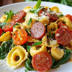 Für das Rezept benötigst du: - 340 g Käse-Tortellini (frisch oder gefroren) - 450 g Kielbasa-Wurst, in Scheiben geschnitten - 2 Tassen frischer Spinat - 1 Tasse Kirschtomaten, halbiert - 1 Paprika, gewürfelt (rot oder gelb) - 3 Knoblauchzehen, fein gehackt - 2 Esslöffel Olivenöl - 1 Teelöffel italienische Kräuter - Salz und Pfeffer nach Geschmack - Geriebener Parmesan zum Garnieren - Frische Basilikumblätter zur Dekoration Wähle eine Kielbasa, die frisch und von hoher Qualität ist. Achte auf: - Farbe: Die Wurst sollte eine satte, gleichmäßige Farbe haben. - Geruch: Sie sollte frisch riechen, nicht unangenehm. - Textur: Die Wurst sollte fest sein und nicht matschig wirken. - Zutatenliste: Günstige Wurst kann viele Zusatzstoffe haben. Achte auf natürliche Zutaten. Du kannst verschiedene Tortellini-Varianten verwenden. Hier sind einige Optionen: - Käse-Tortellini: Der Klassiker, perfekt für einen cremigen Geschmack. - Spinat-Tortellini: Für einen zusätzlichen gesunden Kick. - Fleisch-Tortellini: Wenn du mehr Protein möchtest, probiere diese Variante. - Pilz-Tortellini: Für ein umami-reiches Aroma, das gut mit der Kielbasa harmoniert. {{ingredient_image_2}} Heize deinen Blackstone-Grill auf mittlere Hitze vor. Lege etwas Olivenöl in die Pfanne. Das Öl hilft, die Kielbasa knusprig zu machen. Warte, bis das Öl heiß ist. Du kannst einen kleinen Spritzer Wasser hineingeben. Wenn es zischt, ist das Öl bereit. Nimm die Kielbasa und schneide sie in dünne Scheiben. Du kannst auch andere Würste verwenden. Nimm eine Paprika, schneide sie in kleine Würfel und lege sie beiseite. Hacke drei Knoblauchzehen fein. Bereite die Kirschtomaten vor, indem du sie halbierst. Wasche den frischen Spinat und lasse ihn abtropfen. Koche die Tortellini laut den Anweisungen auf der Verpackung. Wenn sie fertig sind, gieße sie ab. Füge die Kielbasa in die Pfanne hinzu und brate sie 5-7 Minuten an. Rühre oft um, bis sie goldbraun ist. Gib die Paprika und den Knoblauch dazu. Sautiere alles weitere 3-4 Minuten. Füge die abgetropften Tortellini zur Pfanne hinzu. Mische alles gut. Jetzt kommen die Kirschtomaten und der Spinat hinein. Würze mit italienischen Kräutern, Salz und Pfeffer. Lasse alles 2-3 Minuten kochen. Der Spinat sollte verwelken und die Tomaten weich sein. Nimm die Pfanne vom Herd. Serviere alles warm. Streue frisch geriebenen Parmesan und Basilikumblätter darüber. Das sieht nicht nur gut aus, sondern schmeckt auch lecker! Ein häufiger Fehler ist, die Kielbasa zu lange zu braten. Sie sollte schön braun sein, aber nicht trocken. Achten Sie darauf, die Hitze nicht zu hoch einzustellen. Ein weiterer Fehler ist, die Tortellini zu überkochen. Achten Sie auf die Packungsanweisungen, um die perfekte Konsistenz zu erreichen. Um die perfekte Konsistenz zu erreichen, kochen Sie die Tortellini al dente. Dies gibt ihnen einen tollen Biss. Fügen Sie die Tortellini erst am Ende zur Kielbasa-Mischung hinzu. So bleiben sie schön fest und nehmen die Aromen gut auf. Frische Tortellini benötigen etwa 3-5 Minuten Kochzeit. Gefrorene Tortellini brauchen meist 8-10 Minuten. Überprüfen Sie die Tortellini nach der angegebenen Zeit, um sicherzustellen, dass sie nicht zu weich werden. Pro Tipps Die richtige Tortellini-Wahl: Verwenden Sie frische Tortellini für den besten Geschmack, gefrorene sind jedoch eine praktische Alternative, die ebenfalls gut funktioniert. Variationen hinzufügen: Experimentieren Sie mit verschiedenen Gemüsesorten wie Zucchini oder Auberginen, um das Gericht noch abwechslungsreicher zu gestalten. Würze nach Geschmack: Scheuen Sie sich nicht, die Menge an italienischen Kräutern oder Gewürzen zu erhöhen, um das Gericht nach Ihrem persönlichen Geschmack anzupassen. Perfekte Präsentation: Servieren Sie das Gericht in tiefen Tellern und garnieren Sie es großzügig mit frisch geriebenem Parmesan und Basilikumblättern für einen ansprechenden Look. {{image_4}} Wenn Sie eine vegetarische Option suchen, probieren Sie Tofuwurst oder Seitan. Diese Optionen geben dem Gericht eine ähnliche Textur und Geschmack. Sie können auch geräucherten Tempeh verwenden. Schneiden Sie ihn in Scheiben und braten Sie ihn wie die Kielbasa. Das macht das Gericht lecker und gesund. Experimentieren Sie mit verschiedenen Gemüsesorten. Zucchini, Auberginen oder Brokkoli passen gut. Sie können auch Erbsen oder Karotten hinzufügen. Diese Gemüsesorten bringen Farbe und Ballaststoffe in das Gericht. Sautieren Sie sie einfach mit der Paprika und dem Knoblauch. Das gibt einen frischen Geschmack. Käse ist ein wichtiger Teil der Tortellini. Nutzen Sie verschiedene Käsesorten, um neue Aromen zu entdecken. Ricotta ist eine tolle Wahl, wenn Sie etwas Cremiges möchten. Parmesan gibt einen kräftigen Geschmack. Auch Feta passt gut, wenn Sie etwas Salziges wollen. Streuen Sie den Käse einfach über die fertige Speise. Das sorgt für einen schönen, schmelzenden Effekt. Wenn Sie Reste von Ihrem Blackstone Kielbasa Tortellini haben, lagern Sie sie in einem luftdichten Behälter. So bleibt die Frische erhalten. Lassen Sie das Gericht vor dem Einlagern auf Raumtemperatur abkühlen. Dies verhindert Kondensation, die die Tortellini matschig machen kann. Um die Reste aufzuwärmen, geben Sie sie in eine Pfanne bei mittlerer Hitze. Fügen Sie einen Schuss Wasser oder Brühe hinzu. So bleibt das Gericht feucht. Rühren Sie häufig, bis alles heiß ist. Sie können Sie auch in der Mikrowelle aufwärmen. Decken Sie den Behälter ab und stellen Sie die Leistung auf niedrig. Im Kühlschrank hält sich Ihr Gericht bis zu drei Tage. Wenn Sie es länger aufbewahren möchten, frieren Sie es ein. In einem luftdichten Behälter bleibt es bis zu drei Monate frisch. Denken Sie daran, das Gericht vor dem Einfrieren gut abzukühlen, um die Qualität zu sichern. Es dauert nur 25 Minuten, um dieses Gericht zuzubereiten. Die Vorbereitungszeit beträgt 10 Minuten. Das Kochen der Zutaten benötigt etwa 15 Minuten. So schnell können Sie eine leckere Mahlzeit zubereiten! Ja, Sie können die Tortellini im Voraus zubereiten. Kochen Sie sie einfach nach Anleitung und lassen Sie sie abkühlen. Bewahren Sie sie in einem luftdichten Behälter im Kühlschrank auf. So sparen Sie Zeit, wenn Sie das Gericht später zubereiten. Zu Blackstone Kielbasa Tortellini passen viele Beilagen gut. Hier sind einige Vorschläge: - Ein frischer gemischter Salat - Knoblauchbrot oder Baguette - Gedünstetes Gemüse wie Brokkoli oder Zucchini - Ein einfacher Joghurt-Dip Diese Beilagen ergänzen den Geschmack des Gerichts perfekt! In diesem Artikel haben wir alles über Blackstone Kielbasa Tortellini besprochen. Wir haben die besten Zutaten und deren Auswahl behandelt. Ich habe Ihnen gezeigt, wie Sie alles Schritt für Schritt zubereiten und häufige Fehler vermeiden. Außerdem habe ich Variationen und Lagerungshinweise gegeben. Denken Sie daran, dass das Experimentieren mit verschiedenen Zutaten Spaß macht. So finden Sie Ihren eigenen perfekten Geschmack! Genießen Sie Ihr Gericht und teilen Sie es gerne mit Freunden.