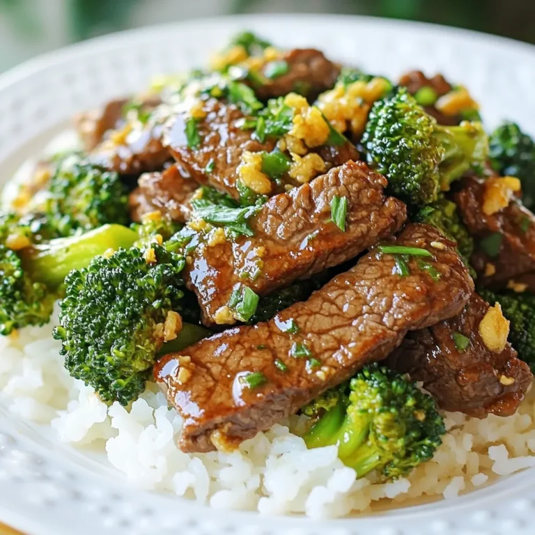 - 450 g Rinderfilet, dünn gegen die Faser geschnitten - 300 g Brokkoliröschen - 60 ml natriumarme Sojasauce - 30 ml Austernsauce Die Hauptzutaten sind einfach zu finden. Das Rinderfilet gibt dem Gericht zarten Geschmack. Brokkoli bringt Farbe und Frische. Sojasauce sorgt für Umami, während Austernsauce Tiefe hinzufügt. Diese Kombination macht das Gericht besonders lecker. - 2 Esslöffel Pflanzenöl - 15 ml Sesamöl - 2 Knoblauchzehen, fein gehackt - 2,5 cm frischer Ingwer, gerieben Für den besten Geschmack brauchen wir verschiedene Öle und Gewürze. Pflanzenöl ist ideal zum Braten. Sesamöl gibt einen nussigen Geschmack. Knoblauch und Ingwer bringen Frische und Aroma. Diese Gewürze machen das Rindfleisch und den Brokkoli noch schmackhafter. - Sesamsamen - Frühlingszwiebeln Die Garnituren sind wichtig für das Aussehen und den Geschmack. Sesamsamen fügen Crunch hinzu, während Frühlingszwiebeln Frische bringen. Diese einfachen Zutaten machen dein Gericht ansprechend und lecker. {{ingredient_image_2}} Zuerst marinieren wir das Rindfleisch. Nehmen Sie eine Schüssel und fügen Sie das geschnittene Rinderfilet hinzu. Gießen Sie die Sojasauce, das Sesamöl, die Speisestärke und den Zucker hinein. Vermengen Sie alles gut mit einem Löffel. Lassen Sie das Fleisch nun für 15 bis 30 Minuten marinieren. So bekommt es mehr Geschmack. Während das Rindfleisch mariniert, blanchieren wir den Brokkoli. Kochen Sie in einem Topf Wasser. Sobald das Wasser kocht, geben Sie die Brokkoliröschen für etwa 2 Minuten hinein. Sie sollten hellgrün werden. Nach der Kochzeit gießen Sie den Brokkoli in ein Sieb ab und stellen ihn beiseite. Jetzt kommt der aufregende Teil: das Anbraten! Erhitzen Sie eine große Pfanne oder einen Wok bei mittlerer Hitze. Geben Sie das Pflanzenöl hinzu. Wenn das Öl heiß ist, fügen Sie das marinierte Rindfleisch in einer gleichmäßigen Schicht hinzu. Braten Sie das Fleisch für 2 bis 3 Minuten an, ohne es zu rühren. So bräunt es schön. Jetzt sind der Knoblauch und der Ingwer an der Reihe. Hacken Sie die Knoblauchzehen fein und reiben Sie den frischen Ingwer. Fügen Sie beides in die Pfanne zum Rindfleisch hinzu. Braten Sie alles für 1 bis 2 Minuten an, bis es gut duftet. Die Aromen sind jetzt ein Genuss! Als nächstes kommt der Brokkoli zurück in die Pfanne. Mischen Sie den blanchierten Brokkoli mit dem Rindfleisch. Gießen Sie die Austernsauce dazu und rühren Sie alles gut um. Braten Sie die Mischung für weitere 2 bis 3 Minuten. Der Brokkoli sollte zart, aber knackig bleiben. Nun ist es Zeit, das Gericht abzuschmecken. Fügen Sie Salz und Pfeffer nach Geschmack hinzu. Wenn Sie möchten, können Sie auch einen Schuss Sojasauce für mehr Tiefe hinzufügen. Servieren Sie das Rindfleisch und den Brokkoli heiß über gekochtem weißen Reis oder Quinoa. Zum Schluss garnieren Sie das Gericht mit Sesamsamen und frischen Frühlingszwiebeln, falls gewünscht. Guten Appetit! - Auswahl des Schnitts: Wählen Sie Rinderfilet für zarte Stücke. Es hat einen tollen Geschmack und bleibt saftig. Alternativ können Sie auch Hüftsteak verwenden. Hüftsteak ist günstiger, aber etwas fester. - Marinieren für mehr Geschmack: Marinieren Sie das Rindfleisch für mindestens 15 Minuten. Nutzen Sie Sojasauce, Sesamöl und Zucker. Diese Zutaten geben dem Fleisch Tiefe und machen es würziger. - Blanchieren vs. Dämpfen: Blanchieren ist schnell und einfach. Kochen Sie das Wasser und fügen Sie den Brokkoli hinzu. Für zwei Minuten blanchieren, dann abgießen. Dämpfen ist schonender. Es behält mehr Nährstoffe, braucht aber mehr Zeit. Wählen Sie die Methode, die Ihnen besser gefällt. - Verwendung von natriumarmen Varianten: Wählen Sie natriumarme Sojasauce für weniger Salz. Diese Variante ist gesünder und behält den vollen Geschmack. Austernsauce hat auch natriumarme Varianten. Sie bieten die gleiche Tiefe und Süße ohne die übermäßige Salzigkeit. Pro Tipps Rindfleisch richtig marinieren: Achten Sie darauf, das Rindfleisch mindestens 15 Minuten lang zu marinieren, um den besten Geschmack und die zarteste Textur zu erzielen. Brokkoli perfekt blanchieren: Blanchieren Sie den Brokkoli nur für 2 Minuten, um seine leuchtende Farbe und knackige Textur zu bewahren. Überkochen vermeiden! Wok-Technik anwenden: Verwenden Sie einen Wok oder eine große Pfanne, um eine gleichmäßige Hitzeverteilung zu gewährleisten und das Rindfleisch schön anzubraten. Servieren mit Geschmack: Garnieren Sie das Gericht mit frisch geschnittenen Frühlingszwiebeln und Sesamsamen, um zusätzlichen Geschmack und ein ansprechendes Aussehen zu verleihen. {{image_4}} Wenn du eine vegetarische Variante von Rindfleisch und Brokkoli möchtest, kannst du Soja- oder Tofuwürfel verwenden. Diese sind eine tolle Quelle für Protein und haben eine ähnliche Textur. Marinieren sie wie das Rindfleisch. So nehmen sie die Aromen gut auf. Brate sie dann einfach wie das Fleisch an. Das Ergebnis ist ein schmackhaftes Gericht, das auch ohne Fleisch lecker schmeckt. Du kannst das Gericht mit weiteren Gemüsesorten aufpeppen. Karotten und Paprika sind großartige Optionen. Schneide die Karotten in dünne Scheiben und die Paprika in Streifen. Füge sie zusammen mit dem Brokkoli hinzu. So wird das Gericht bunter und nährstoffreicher. Diese Gemüse sorgen für einen süßen und knackigen Kontrast zum herzhaften Rindfleisch. Wenn du es scharf magst, füge Chilis oder Sriracha hinzu. Du kannst frische Chilis in kleine Stücke schneiden und sie beim Anbraten des Knoblauchs hinzufügen. Sriracha kann auch am Ende hinzugefügt werden, um die Schärfe zu erhöhen. Dies gibt deinem Gericht einen zusätzlichen Kick und hebt den Geschmack hervor. Experimentiere mit der Menge, um die perfekte Schärfe für dich zu finden. Rindfleisch und Brokkoli halten sich gut im Kühlschrank. Sie können das Gericht in einem luftdichten Behälter aufbewahren. So bleibt es frisch. Die Haltbarkeit beträgt etwa 3 bis 4 Tage. Achten Sie darauf, das Gericht abzukühlen, bevor Sie es lagern. So vermeiden Sie Kondensation und einen feuchten Behälter. Das Einfrieren ist eine gute Option, wenn Sie Reste haben. Teilen Sie das Gericht in Portionen auf. Verwenden Sie gefriergeeignete Behälter oder Beutel. Achten Sie darauf, die Luft herauszudrücken. So bleibt das Fleisch saftig. Sie können das Gericht bis zu 3 Monate einfrieren. Markieren Sie das Datum auf den Behältern. Um die beste Textur zu erhalten, verwenden Sie eine Pfanne oder einen Wok. Fügen Sie etwas Wasser oder Brühe hinzu, um das Gericht feucht zu halten. Erhitzen Sie es bei mittlerer Hitze. Rühren Sie häufig um, bis es heiß ist. So bleibt der Brokkoli knackig und das Rindfleisch zart. Vermeiden Sie die Mikrowelle, da sie die Textur verändern kann. Die Zubereitung dauert insgesamt 40 Minuten. Die Vorbereitungszeit beträgt etwa 10 Minuten. Diese Zeit reicht aus, um alle Zutaten vorzubereiten und zu marinieren. Das Kochen selbst nimmt dann die restlichen 30 Minuten in Anspruch. So bleibt genug Zeit, um ein leckeres Gericht für die Familie oder Freunde zu zaubern. Ja, du kannst Rindfleisch durch Hühnchen oder Schweinefleisch ersetzen. Diese Fleischsorten sind leicht zu finden und passen gut zu Brokkoli. Schneide das Fleisch in dünne Scheiben, damit es schnell gar wird. Wenn du eine vegetarische Option suchst, verwende Tofu oder tempeh. Diese Alternativen sind nahrhaft und nehmen die Aromen gut auf. Um zähes Rindfleisch zu vermeiden, mariniere es gut. Die Sojasauce hilft, das Fleisch zart zu machen. Lass es mindestens 15 Minuten marinieren. Nutze auch die richtige Schnitttechnik. Schneide gegen die Faser, damit das Fleisch zarter wird. Achte darauf, das Fleisch nicht zu lange zu garen, um die Saftigkeit zu bewahren. Das Rezept ist nicht glutenfrei, da die Sojasauce Gluten enthält. Du kannst jedoch glutenfreie Sojasauce verwenden. Diese gibt es in vielen Supermärkten. Achte darauf, eine hochwertige Marke zu wählen. So bleibt der Geschmack ähnlich und du kannst das Gericht ohne Bedenken genießen. In diesem Blogbeitrag haben wir die Zutaten, die Zubereitung und die besten Tipps für ein leckeres Rindfleischgericht behandelt. Du hast gelernt, wie du Rindfleisch marinierst, Brokkoli blanchierst und alles perfekt kombinierst. Denke daran, dass frische Zutaten und die richtige Technik den Unterschied ausmachen. Ob du eine vegetarische Option wählst oder etwas Schärfe hinzufügst, die Möglichkeiten sind groß. Bewahre Reste gut auf, um die Freude am Essen zu verlängern. Nutze die Tipps und Variationen, um das Gericht nach deinem Geschmack anzupassen.