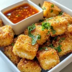 Für die knusprigen Knoblauch-Tofu-Nuggets brauchen Sie folgende Hauptzutaten: - 1 Block (400 g) fester Tofu, abgetropft und gepresst - 120 g Maisstärke - 60 ml Sojasauce - 30 ml Sesamöl (oder Pflanzenöl) Diese Zutaten bilden die Basis für die Nuggets. Der Tofu liefert die Proteinquelle und die Maisstärke sorgt für die Knusprigkeit. Um den Nuggets mehr Geschmack zu geben, fügen Sie diese Gewürze hinzu: - 1 Teelöffel Knoblauchpulver - 1 Teelöffel Zwiebelpulver - 1 Teelöffel geräuchertes Paprikapulver - 1/2 Teelöffel Salz - 1/4 Teelöffel schwarzer Pfeffer Die Gewürze bringen eine schöne Kombination aus Aromen. Sie sorgen dafür, dass die Nuggets nicht nur knusprig, sondern auch geschmackvoll sind. Wählen Sie immer festen Tofu für dieses Rezept. Fester Tofu hat eine bessere Textur und hält beim Kochen gut zusammen. Achten Sie darauf, dass der Tofu frisch ist. Er sollte nicht wässrig oder brüchig sein. Wenn möglich, verwenden Sie biologischen Tofu. Dieser hat oft einen besseren Geschmack und ist gesünder. Drücken Sie den Tofu gut aus, um überschüssige Feuchtigkeit zu entfernen. So wird er beim Frittieren knuspriger. {{ingredient_image_2}} Zuerst müssen wir den Tofu vorbereiten. Nehmen Sie einen Block festen Tofu. Lassen Sie ihn gut abtropfen. Drücken Sie ihn zwischen zwei Küchentüchern, um die Flüssigkeit zu entfernen. Schneiden Sie den Tofu in gleichmäßige Würfel oder Nuggets. So werden sie gleichmäßig knusprig. Bereiten Sie die Panade in einer großen Schüssel vor. Fügen Sie 120 g Maisstärke, 1 Teelöffel Knoblauchpulver, 1 Teelöffel Zwiebelpulver, 1 Teelöffel geräuchertes Paprikapulver, ½ Teelöffel Salz und ¼ Teelöffel schwarzen Pfeffer hinzu. Mischen Sie alles gut. Geben Sie die Tofustücke in die Schüssel. Wenden Sie sie sorgfältig, bis sie gleichmäßig bedeckt sind. Erhitzen Sie 30 ml Sesamöl in einer Pfanne bei mittlerer Hitze. Fügen Sie 3 fein gehackte Knoblauchzehen hinzu und braten Sie sie für eine Minute an. Der Knoblauch sollte goldbraun und aromatisch sein. Geben Sie die panierten Tofunuggets in die Pfanne. Braten Sie sie 3-4 Minuten lang an, bis sie goldbraun sind. Arbeiten Sie in Chargen, wenn nötig. Übertragen Sie die Nuggets auf ein Backblech. Backen Sie sie 15-20 Minuten bei 220°C. Wenden Sie sie zur Hälfte der Backzeit. Nehmen Sie die Nuggets aus dem Ofen. Beträufeln Sie sie sofort mit Sojasauce. Schwenken Sie sie sanft, damit die Sauce überall hinkommt. Garnieren Sie die Nuggets mit 2 Esslöffeln gehackter Petersilie. Servieren Sie sie auf einem schönen Teller. Eine kleine Schüssel mit süßer Chilisauce macht das Gericht perfekt. Um die beste Knusprigkeit zu erreichen, verwenden Sie festen Tofu. Drücken Sie den Tofu gut aus. Das ist wichtig. So nehmen die Nuggets die Panade besser auf. Die Maisstärke sorgt für die Knusprigkeit. Stellen Sie sicher, dass alle Tofustücke gleichmäßig bedeckt sind. Wenn Sie die Nuggets anbraten, verwenden Sie genügend Öl. Das hilft, eine goldbraune Farbe zu erzielen. Backen Sie die Nuggets bei hoher Temperatur. Wenden Sie sie in der Mitte der Backzeit. So werden sie gleichmäßig knusprig. Ein häufiger Fehler ist, den Tofu nicht genug zu pressen. Wenn der Tofu zu feucht ist, wird er nicht knusprig. Achten Sie darauf, die Panade nicht zu dick aufzutragen. Eine dünne Schicht ist besser. Ein weiterer Fehler ist, zu viele Nuggets auf einmal zu braten. Das führt zu Dampfbildung und weichen Nuggets. Braten Sie lieber in kleinen Chargen und lassen Sie genug Platz. Auch das Nicht-Wenden während des Backens kann die Knusprigkeit verringern. Frische Kräuter machen die Nuggets noch besser. Petersilie ist eine gute Wahl. Sie gibt Farbe und Geschmack. Sie können auch andere Kräuter wie Basilikum oder Koriander verwenden. Für mehr Geschmack fügen Sie Gewürze hinzu. Experimentieren Sie mit Chili oder Curry. Das gibt den Nuggets einen neuen Kick. Seien Sie kreativ und passen Sie die Gewürze Ihrem Geschmack an. Pro Tipps Tofu richtig pressen: Stellen Sie sicher, dass der Tofu gut gepresst ist, um überschüssige Flüssigkeit zu entfernen. Dies verbessert die Textur und sorgt dafür, dass die Nuggets knuspriger werden. Würzmischung anpassen: Experimentieren Sie mit verschiedenen Gewürzen wie Chili-Pulver oder italienischen Kräutern, um den Nuggets eine persönliche Note zu verleihen. Ofen vorheizen: Heizen Sie den Ofen immer vor, bevor Sie die Nuggets backen. Dies hilft, die gewünschte Knusprigkeit schneller zu erreichen. Beilagen variieren: Servieren Sie die Nuggets mit verschiedenen Dips wie Hummus oder Tahini für abwechslungsreiche Geschmackserlebnisse. {{image_4}} Wenn du etwas Abwechslung möchtest, probiere verschiedene Panaden. Anstelle von Maisstärke kannst du auch Reismehl verwenden. Das macht die Nuggets noch knuspriger. Mische außerdem etwas geriebenen Parmesan in die Panade für einen herzhaften Geschmack. Eine Mischung aus Panko und Sesam kann ebenfalls eine tolle Option sein. Dips machen das Essen aufregend! Du kannst süße Chilisauce verwenden, die perfekt zu den Nuggets passt. Für einen scharfen Kick probiere eine Sriracha-Mayonnaise. Auch eine Erdnusssauce ist lecker und bringt einen asiatischen Flair. Wenn du es frisch magst, mische Joghurt mit frischen Kräutern und Zitronensaft. Tofu-Nuggets sind toll, aber du kannst auch andere Gemüsesorten verwenden! Blumenkohl oder Brokkoli funktionieren gut. Schneide sie in mundgerechte Stücke und folge dem gleichen Rezept. Auch Süßkartoffeln sind eine gute Wahl. Sie bringen Süße und Farbe auf den Teller. Achte darauf, die Garzeit entsprechend anzupassen. Um die knusprigen Knoblauch-Tofu-Nuggets frisch zu halten, bewahre sie in einem luftdichten Behälter auf. Achte darauf, dass die Nuggets vollständig abgekühlt sind, bevor du sie verpackst. So verhinderst du, dass sie matschig werden. Wenn du die Nuggets in mehreren Schichten stapelst, lege zwischen die Schichten ein Blatt Küchenpapier. Das absorbiert Feuchtigkeit und erhält die Knusprigkeit. Du kannst die Tofu-Nuggets auch einfrieren. Lege sie nach dem Abkühlen in einen gefrierfesten Behälter. Wenn du sie wieder aufwärmen möchtest, lasse sie zuerst im Kühlschrank auftauen. Dann erhitze sie im Ofen bei 180 °C für etwa 10-15 Minuten. So werden sie wieder schön knusprig. Alternativ kannst du sie auch in einer Pfanne kurz anbraten. Im Kühlschrank halten sich die Tofu-Nuggets etwa 3 bis 5 Tage. Wenn du sie zu lange aufbewahrst, verlieren sie ihre Frische. Überprüfe sie vor dem Essen auf Geruch oder Veränderungen in der Textur. Wenn du Zweifel hast, ist es besser, sie wegzuwerfen. So bleibst du auf der sicheren Seite und genießt die besten Aromen. Um den Tofu noch knuspriger zu machen, verwenden Sie mehr Maisstärke. Decken Sie den Tofu gut damit ein. Eine andere Technik ist, ihn vor dem Kochen zu pressen. So verlieren Sie überschüssige Feuchtigkeit. Sie können auch die Nuggets nach dem Backen kurz in einer heißen Pfanne braten. Dies verleiht ihnen eine extra knusprige Textur. Ja, dieses Rezept ist vegan. Es enthält nur Pflanzenstoffe. Der Tofu ist aus Soja. Die verwendeten Gewürze und Öle sind ebenfalls pflanzlich. Sojasauce ist eine tolle, vegane Zutat. Genießen Sie die Nuggets ganz ohne tierische Produkte. Ja, viele Zutaten können ersetzt werden. Statt Tofu können Sie Seitan oder Tempeh verwenden. Anstelle von Sojasauce können Sie Tamari für eine glutenfreie Option wählen. Auch das Öl kann variieren. Verwenden Sie Olivenöl anstelle von Sesamöl. Seien Sie kreativ und passen Sie die Gewürze nach Ihrem Geschmack an. Das Rezept ergibt vier Portionen. Wenn Sie mehr Nuggets möchten, verdoppeln Sie die Zutaten. So haben Sie genug für eine größere Gruppe. Diese Nuggets sind perfekt für Partys oder als Snack. Ja, Sie können die Nuggets im Airfryer zubereiten. Heizen Sie den Airfryer auf 200°C vor. Legen Sie die Nuggets in den Korb und backen Sie sie für etwa 15 Minuten. Schütteln Sie den Korb nach der Hälfte der Zeit. So werden alle Seiten schön knusprig. Die knusprigen Knoblauch-Tofu-Nuggets sind einfach zu machen. Du hast die Hauptzutaten, Gewürze und Tipps zur Auswahl des richtigen Tofus erfahren. Die Schritt-für-Schritt-Anleitung zeigt dir, wie du Tofu vorbereitest, panierst und anbrätst. Zudem gab es Tipps für die perfekte Knusprigkeit und Variationen mit anderen Dips. Lagerungs- und Aufbewahrungshinweise helfen, die Nuggets frisch zu halten. Nutze dieses Rezept für gesunde Snacks und teile die Freude am Kochen!
