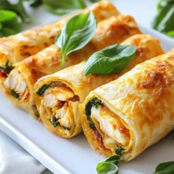 - 2 Tassen gekochtes und zerkleinertes Hähnchenbrustfilet - 1 Tasse Mozzarella-Käse, gerieben - 1/2 Tasse frischer Spinat, gehackt Die Hauptzutaten sind einfach und lecker. Gekochtes und zerkleinertes Hähnchenbrustfilet gibt dem Wrap viel Geschmack und Protein. Mozzarella-Käse sorgt für eine cremige Textur. Frischer Spinat bringt Farbe und Nährstoffe in das Gericht. - 1 Teelöffel italienische Kräuter - 2 Esslöffel Olivenöl - Salz und Pfeffer nach Geschmack Die Gewürze sind wichtig für den Geschmack. Italienische Kräuter verleihen den Wraps ein tolles Aroma. Olivenöl hilft, die Wraps knusprig zu machen. Salz und Pfeffer sorgen für den perfekten Geschmack. - 4 große Tortilla-Wraps Die Wahl der Tortillas ist entscheidend. Große Tortilla-Wraps geben genug Platz für die Füllung. Achten Sie darauf, dass die Tortillas frisch sind. Sie sind einfacher zu rollen und brechen nicht so leicht. Wählen Sie Tortillas aus Vollkorn für einen gesünderen Wrap. {{ingredient_image_2}} Zuerst bereite ich die Füllung für die Wraps vor. Ich nehme eine große Rührschüssel. Dort gebe ich 2 Tassen gekochtes und zerkleinertes Hähnchenbrustfilet. Dann füge ich 1 Tasse geriebenen Mozzarella-Käse hinzu. Für frische Aromen kommt 1/2 Tasse gehackter Spinat rein. Ich mag auch den Geschmack von 1/4 Tasse fein gehackten getrockneten Tomaten. Um die Füllung abzurunden, gebe ich 1 Teelöffel italienische Kräuter und etwas Salz und Pfeffer hinzu. Jetzt rühre ich alles gut um, bis die Zutaten gleichmäßig verteilt sind. Jetzt ist es Zeit, die Tortilla-Wraps zu wickeln. Ich breite zuerst 4 große Tortilla-Wraps auf einer sauberen Fläche aus. Dann teile ich die Hähnchen-Käse-Mischung gleichmäßig auf die Tortillas. Ich platziere die Mischung in der Mitte jedes Wraps. Jetzt falte ich die Seiten der Tortilla ein und rolle sie straff von unten nach oben auf. So formen sich die Wraps perfekt. Wenn ich sicherstelle, dass sie straff gewickelt sind, bleibt die Füllung beim Garen an Ort und Stelle. Bevor ich die Wraps gare, heize ich den Air Fryer vor. Ich stelle ihn auf 190°C (375°F) ein. Das Vorheizen ist wichtig, damit die Wraps schön knusprig werden. Sobald der Air Fryer bereit ist, lege ich die Wraps in den Korb. Ich achte darauf, dass sie in einer einzigen Schicht liegen und sich nicht überlappen. Die Garzeit beträgt 8 bis 10 Minuten. Ich wende die Wraps in der Hälfte der Zeit. So werden sie gleichmäßig goldbraun und knusprig. Nach dem Garen nehme ich die Wraps vorsichtig heraus und lasse sie kurz abkühlen. Um die Wraps knusprig zu machen, verwenden Sie Olivenöl. Träufeln oder sprühen Sie es auf die Außenseite der Wraps. Dieses Öl hilft, eine goldene Kruste zu bilden. Wenden Sie die Wraps während des Garens. Dies sorgt für eine gleichmäßige Bräunung. Halten Sie eine Zange bereit, um die Wraps einfach zu drehen. Variieren Sie die Füllung nach Ihrem Geschmack. Probieren Sie andere Käsesorten wie Cheddar oder Gouda. Diese können neue Aromen hinzufügen. Sie können auch Gemüse hinzufügen. Paprika, Zucchini oder Pilze passen gut dazu. Diese geben nicht nur Geschmack, sondern auch Farbe. Servieren Sie die Hähnchen-Mozzarella-Wraps mit Marinara-Sauce. Diese Sauce ist perfekt zum Dippen und bringt Frische. Garnieren Sie die Wraps mit frischem Basilikum oder Petersilie. So fügen Sie einen schönen Farbkontrast hinzu und verbessern den Geschmack. Pro Tipps Hähnchen vorbereiten: Verwenden Sie übrig gebliebenes Hähnchen oder Hähnchenbrust, die Sie im Voraus gekocht haben, um Zeit zu sparen und die Zubereitung zu erleichtern. Wraps gleichmäßig füllen: Achten Sie darauf, die Füllung gleichmäßig auf die Tortillas zu verteilen, damit jeder Bissen köstlich ist und die Wraps nicht auseinanderfallen. Olivenöl verwenden: Das Bestreichen der Außenseite der Wraps mit Olivenöl sorgt für eine schönere Bräunung und eine knusprige Textur im Air Fryer. Dip-Vorschlag: Servieren Sie die Wraps mit einer Beilage von Marinara-Sauce oder einer anderen Sauce Ihrer Wahl für ein zusätzliches Geschmackserlebnis. {{image_4}} Um Ihre Wraps frisch zu halten, legen Sie sie in einen luftdichten Behälter. So bleiben sie knusprig. Wenn Sie mehr als einen Wrap haben, trennen Sie sie mit Backpapier. Das hilft, das Ankleben zu vermeiden. Im Kühlschrank bleiben die Wraps etwa drei bis vier Tage gut. Prüfen Sie vor dem Essen auf Gerüche oder Veränderungen in der Textur. Die beste Methode, um die Wraps wieder aufzufrischen, ist der Air Fryer. Stellen Sie ihn auf 180°C ein und erwärmen Sie die Wraps für etwa fünf Minuten. So werden sie knusprig und warm. Vermeiden Sie die Mikrowelle, da diese die Wraps gummiartig macht. Wenn Sie keine Air Fryer haben, können Sie auch eine Pfanne verwenden. Braten Sie sie bei mittlerer Hitze für einige Minuten auf jeder Seite. Jede Portion der Air Fryer Hähnchen-Mozzarella-Wraps hat etwa 400 Kalorien. Diese Wraps sind eine tolle Quelle für Proteine, Fette und Kohlenhydrate. - Proteine: Rund 30 Gramm pro Portion. Hähnchen ist eine hervorragende Proteinquelle. - Fette: Etwa 18 Gramm. Das Olivenöl trägt gesunde Fette bei. - Kohlenhydrate: Ungefähr 30 Gramm, hauptsächlich von den Tortilla-Wraps. Hähnchen ist nicht nur lecker, sondern auch gesund. Es liefert viele Nährstoffe. - Vorteile von Hähnchen: Es ist fettarm und reich an Proteinen. Das hilft beim Muskelaufbau und unterstützt die Gesundheit. - Vorteile von Spinat: Spinat ist voll mit Vitaminen und Mineralien. Er enthält Eisen, das wichtig für das Blut ist. Mozzarella-Käse bringt Geschmack und Nährstoffe. - Nährstoffe im Mozzarella-Käse: Er hat Kalzium für starke Knochen und ist eine gute Proteinquelle. Außerdem enthält er Vitamin B12, das gut für das Nervensystem ist. Die Zubereitung der Hähnchen-Mozzarella-Wraps dauert insgesamt 25 Minuten. Die Vorbereitungszeit beträgt 15 Minuten. Das bedeutet, dass Sie in nur kurzer Zeit ein leckeres Gericht auf den Tisch bringen können. Diese Wraps sind perfekt für ein schnelles Abendessen oder ein einfaches Mittagessen. Ja, Sie können die Wraps auch im Ofen zubereiten. Der Air Fryer sorgt jedoch für eine schönere Knusprigkeit. Im Ofen dauert das Backen etwa 15 bis 20 Minuten bei 200°C. Im Air Fryer ist die Temperatur und Zeit optimal für knusprige Wraps. Der Ofen benötigt mehr Zeit, gibt aber ebenfalls ein gutes Ergebnis. Ja, diese Wraps sind gut für Meal Prepping geeignet. Sie können die Füllung im Voraus zubereiten und in den Kühlschrank stellen. Wickeln Sie die Wraps erst kurz vor dem Essen. So bleiben sie frisch und knusprig. Lagern Sie die fertigen Wraps in einem luftdichten Behälter im Kühlschrank. Sie halten sich dort 2 bis 3 Tage. Diese Anleitung bietet dir alles, was du für leckere Hähnchen-Mozzarella-Wraps brauchst. Du hast die Hauptzutaten und die besten Tipps zum Zubereiten gelernt. Nutze die Variationen für deinen eigenen Twist. Vergiss nicht, die Wraps richtig zu lagern und aufzuwärmen. Diese Wraps sind nicht nur köstlich, sondern auch gesund. Probiere das Rezept aus und erlebe, wie vielseitig die Zubereitung sein kann. Du wirst feststellen, dass gesunde Mahlzeiten einfach und schnell sein können.