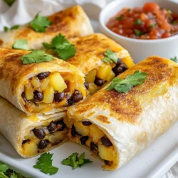 Die Hauptzutaten für unsere Käse-Kartoffel-Burritos sind einfach und lecker. Sie brauchen: - 4 mittelgroße Kartoffeln, geschält und gewürfelt - 1 Tasse geriebener Cheddar-Käse - 1 Tasse schwarze Bohnen, abgespült und abgetropft - 4 große Weizentortillas Diese Zutaten bilden die Basis für die Burritos. Die Kartoffeln bringen eine cremige Textur. Der Käse sorgt für den herzhaften Geschmack. Die schwarzen Bohnen fügen Protein hinzu und machen das Gericht nahrhaft. Die Gewürze und zusätzlichen Zutaten sind wichtig für den Geschmack. Sie benötigen: - 1/2 Tasse saure Sahne - 1/2 Teelöffel Knoblauchpulver - 1/2 Teelöffel Zwiebelpulver - 1 Teelöffel geräuchertes Paprikapulver - Salz und Pfeffer nach Geschmack - Frischer Koriander, gehackt (zum Garnieren) - Salsa (zum Servieren) Diese Gewürze bringen Tiefe und Aroma in die Füllung. Die saure Sahne macht die Mischung cremig und lecker. Frischer Koriander gibt einen frischen Kick. Salsa passt perfekt dazu. Die richtigen Beilagen machen das Essen noch besser. Ich empfehle: - Guacamole - Nachos - Ein einfacher grüner Salat Guacamole ergänzt die Burritos gut mit Frische. Nachos bringen einen tollen Crunch. Ein Salat sorgt für eine leichte Note. Diese Beilagen machen Ihre Mahlzeit komplett und lecker! {{ingredient_image_2}} Beginne mit 4 mittelgroßen Kartoffeln. Schäle sie und schneide sie in kleine Würfel. Nimm einen großen Topf und fülle ihn mit gesalzenem Wasser. Bring das Wasser zum Kochen. Gib die Kartoffelwürfel hinein und koche sie für etwa 15 Minuten. Die Kartoffeln sollten weich sein, wenn du sie mit einer Gabel anstichst. Gieße das Wasser ab und stelle die Kartoffeln beiseite. Nimm eine große Rührschüssel. Füge die gekochten Kartoffeln hinzu. Gib 1 Tasse schwarze Bohnen dazu. Diese sollten gut abgespült und abgetropft sein. Jetzt kommt 1/2 Tasse saure Sahne und 1 Tasse geriebener Cheddar-Käse dazu. Würze die Mischung mit 1/2 Teelöffel Knoblauchpulver, 1/2 Teelöffel Zwiebelpulver und 1 Teelöffel geräuchertem Paprikapulver. Salze und pfeffere nach Geschmack. Mische alles mit einer Gabel. Zerdrücke die Mischung leicht, damit sie gut vermischt ist, aber noch stückig bleibt. Lege 4 große Weizentortillas auf eine saubere Arbeitsfläche. Nimm etwa 1/4 der Kartoffelmischung und platziere sie in der Mitte jeder Tortilla. Klappe die Seiten der Tortilla ein und rolle sie von unten nach oben auf. Achte darauf, dass die Füllung fest bleibt. Erhitze eine antihaftbeschichtete Pfanne bei mittlerer Hitze. Lege die Burritos mit der Naht nach unten in die Pfanne. Brate die Burritos 3-4 Minuten auf jeder Seite, bis sie goldbraun und knusprig sind. Nimm sie aus der Pfanne und lass sie etwas abkühlen. Schneide die Burritos diagonal in der Mitte durch. Garnier sie mit frischem, gehacktem Koriander und serviere sie mit Salsa. Um die beste Füllung zu bekommen, koche die Kartoffeln gut. Sie sollten weich sein. Zerdrücke die Mischung leicht mit einer Gabel. So bleiben Stücke übrig. Das gibt der Füllung Textur. Füge die Bohnen und Käse hinzu, um Geschmack und Cremigkeit zu erhöhen. Die Gewürze bringen zusätzlichen Geschmack. Achte darauf, nicht zu viel zu pürieren. Wähle große Weizentortillas für deine Burritos. Sie sind stark und halten die Füllung gut. Erwärme die Tortillas kurz in einer Pfanne. So werden sie weich und leicht zu rollen. Achte darauf, die Tortillas nicht zu überhitzen. Sie sollten warm, nicht knusprig sein. Wenn du Vollkorn-Tortillas bevorzugst, sind die auch eine gute Wahl. Ein großer Topf ist wichtig für die Kartoffeln. Du brauchst auch eine große Rührschüssel. Eine Gabel hilft beim Zerdrücken der Füllung. Eine antihaftbeschichtete Pfanne ist ideal zum Braten der Burritos. Du kannst auch einen Spatel verwenden, um sie zu wenden. Halte ein scharfes Messer bereit, um die Burritos zu schneiden. Das macht das Servieren einfacher. Pro Tipps Die richtige Kartoffelsorte wählen: Für die beste Textur und den besten Geschmack verwenden Sie mehlige Kartoffeln, da sie beim Kochen schön cremig werden. Würzen Sie die Füllung: Experimentieren Sie mit zusätzlichen Gewürzen wie Kreuzkümmel oder Chili-Pulver, um der Füllung mehr Tiefe und Geschmack zu verleihen. Burritos richtig rollen: Achten Sie darauf, die Tortilla nicht zu überfüllen, um ein einfaches Rollen zu ermöglichen und das Auslaufen der Füllung zu verhindern. Für extra Knusprigkeit: Braten Sie die Burritos in etwas Olivenöl oder Butter, um eine goldene, knusprige Oberfläche zu erhalten. {{image_4}} Vegane Käse-Kartoffel-Burritos sind einfach und lecker. Ersetze den Cheddar-Käse durch veganen Käse. Du kannst auch pflanzliche saure Sahne verwenden. Die Füllung bleibt cremig und schmackhaft. Benutze die gleichen Gewürze für den vollen Geschmack. Diese Variante ist perfekt für Veganer und alle, die pflanzliche Optionen suchen. Wenn du mehr Protein willst, füge Fleisch oder Tofu hinzu. Gegrilltes Hähnchen passt gut zu den Kartoffeln. Tofu ist auch eine tolle Wahl. Schneide ihn in kleine Stücke und brate ihn an. Mische das Protein in die Füllung. So wird dein Burrito noch herzhafter und sättigender. Die Füllung ist sehr anpassbar. Probiere Gemüse wie Paprika oder Zucchini. Diese geben extra Farbe und Frische. Auch Mais oder Spinat sind gute Optionen. Du kannst auch verschiedene Käsesorten verwenden. Gouda oder Monterey Jack bringen neue Geschmäcker. Sei kreativ und finde deine Lieblingskombination! Wenn Sie Burritos übrig haben, lagern Sie sie in einer luftdichten Box. Wickeln Sie sie zuerst in Frischhaltefolie. Diese Methode hält die Burritos frisch. Achten Sie darauf, die Box im Kühlschrank zu stellen. So bleiben die Aromen erhalten und die Burritos bleiben lecker. Um die Burritos aufzuwärmen, nutzen Sie eine Pfanne. Erhitzen Sie die Pfanne bei mittlerer Hitze. Legen Sie die Burritos hinein und braten Sie sie 3 bis 4 Minuten auf jeder Seite. Diese Methode sorgt für eine knusprige Textur. Alternativ können Sie auch eine Mikrowelle verwenden, wenn es schnell gehen muss. Wickeln Sie den Burrito in ein feuchtes Küchentuch, um ihn saftig zu halten. Im Kühlschrank halten die Burritos etwa 3 bis 4 Tage frisch. Wenn Sie sie länger speichern möchten, frieren Sie sie ein. Eingewickelt in Folie oder in einem Gefrierbeutel bleiben sie bis zu 3 Monate haltbar. Denken Sie daran, sie gut zu beschriften, damit Sie wissen, wann Sie sie gemacht haben. Um die Burritos gesünder zu machen, können Sie verschiedene Tipps befolgen: - Verwenden Sie Süßkartoffeln anstelle von normalen Kartoffeln. - Fügen Sie mehr Gemüse hinzu, wie Spinat oder Paprika. - Nutzen Sie fettarmen Käse oder griechischen Joghurt statt saurer Sahne. - Ersetzen Sie Weizentortillas durch Vollkorn- oder Blumenkohl-Tortillas. Diese Optionen machen die Burritos nahrhafter und lecker. Ja, Sie können die Burritos im Voraus zubereiten. Das ist einfach: - Bereiten Sie die Füllung vor und füllen Sie die Tortillas. - Wickeln Sie die Burritos fest in Frischhaltefolie. - Lagern Sie sie im Kühlschrank für bis zu drei Tage. Wenn Sie bereit sind zu essen, braten Sie die Burritos einfach. So sparen Sie Zeit, wenn Sie Hunger haben. Zu Käse-Kartoffel-Burritos passen viele Saucen gut. Hier sind einige Vorschläge: - Salsa: Frisch und würzig. - Guacamole: Cremig und lecker. - Sour Cream: Für einen milden Geschmack. - Chipotle-Sauce: Für etwas Schärfe. Diese Saucen bringen zusätzlichen Geschmack und Frische. Diese Käse-Kartoffel-Burritos sind einfach zuzubereiten und sehr lecker. Wir haben die besten Zutaten, Schritt-für-Schritt-Anleitungen, und nützliche Tipps behandelt. Variationen wie vegane Versionen und proteinreiche Optionen machen sie noch spannender. Die Aufbewahrung ist unkompliziert, sodass Sie immer etwas Leckeres zur Hand haben. Experimentieren Sie mit Beilagen und Saucen, um Ihr Gericht zu personalisieren. Genießen Sie die Vielseitigkeit und den Geschmack dieser Burritos in Ihrer Küche!