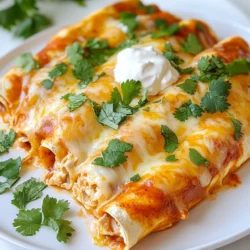 Für diese leckeren Enchiladas benötigst du: - 2 Tassen gekochtes Hähnchen, zerkleinert - 1 Tasse Quark - 1 Tasse geriebener Mozzarella-Käse - 1 Esslöffel Kreuzkümmel - 1 Esslöffel Chili-Pulver - 1 Teelöffel Knoblauchpulver - 8 kleine Maistortillas - 2 Tassen Enchiladasoße (fertig oder selbstgemacht) - 1 Esslöffel Olivenöl - Frischer Koriander, gehackt (zum Garnieren) - Sauerrahm (optional zum Servieren) Diese Zutaten machen die Enchiladas cremig und voller Geschmack. Der Quark bringt eine schöne Frische hinein, während die Gewürze für das richtige Aroma sorgen. Wenn du etwas Abwechslung möchtest, probiere diese Alternativen: - Verwende Hähnchenbrust oder Putenbrust. - Tausche Quark gegen Ricotta oder eine vegane Alternative. - Ersetze Mozzarella durch Cheddar oder Gouda. - Füge schwarze Bohnen oder Mais für mehr Textur hinzu. Diese Optionen helfen dir, deine Enchiladas nach deinem Geschmack zu gestalten. Du kannst mit verschiedenen Käsesorten spielen, um neue Aromen zu entdecken. Für eine frische Note garnierst du die Enchiladas mit gehacktem Koriander. Du kannst auch andere Kräuter nutzen wie: - Petersilie - Frühlingszwiebeln - Oregano Beilagen, die gut passen, sind: - Salsa - Guacamole - Ein frischer Salat Diese frischen Zutaten machen dein Gericht lebendig und lecker. Probiere verschiedene Kombinationen aus, um deine perfekten Enchiladas zu finden. {{ingredient_image_2}} Zuerst heize deinen Ofen auf 190°C vor. Nimm eine große Schüssel und füge zwei Tassen zerkleinertes Hähnchen hinzu. Dann gib eine Tasse Quark dazu. Füge auch eine Tasse geriebenen Mozzarella-Käse hinzu. Jetzt ist es Zeit für die Gewürze: ein Esslöffel Kreuzkümmel, ein Esslöffel Chili-Pulver und ein Teelöffel Knoblauchpulver. Mische alles gut durch, bis die Zutaten gleichmäßig verteilt sind. Die Füllung ist jetzt bereit für die Tortillas. Nehme eine Pfanne und erhitze sie bei mittlerer Hitze. Lege die Tortillas hinein und erhitze sie etwa 30 Sekunden auf jeder Seite. Sie müssen weich und biegsam sein, damit du sie leicht rollen kannst. Nach dem Erhitzen nimm eine Tortilla. Gib etwa 1/4 Tasse der Hähnchen-Käse-Mischung in die Mitte. Rolle die Tortilla fest auf und lege sie mit der Nahtseite nach unten in eine gefettete Auflaufform. Wiederhole diesen Schritt mit den restlichen Tortillas und der Füllung, bis alles aufgebraucht ist. Jetzt ist es Zeit, die Enchiladas zu backen. Gieße die Enchiladasoße gleichmäßig über die eingerollten Enchiladas. Achte darauf, dass sie gut bedeckt sind. Streue den restlichen Mozzarellakäse oben drauf. Decke die Form mit Folie ab und backe sie für 20 Minuten. Nach 20 Minuten nimm die Folie ab und backe weitere 10 Minuten. Der Käse sollte jetzt sprudelnd und leicht goldbraun sein. Lass die Enchiladas nach dem Backen 5 Minuten ruhen. Garniere sie mit frisch gehacktem Koriander für den letzten Schliff. Um die perfekte Konsistenz zu erreichen, mischen Sie die Füllung gut. Achten Sie darauf, dass der Quark gleichmäßig verteilt ist. Das sorgt für eine cremige Textur. Wenn die Füllung zu trocken ist, fügen Sie etwas Enchiladasoße hinzu. Diese kleine Menge macht einen großen Unterschied. Achten Sie auch darauf, die Tortillas gut zu erhitzen. So rollen sie sich leichter und brechen nicht. Sie können die Gewürze nach Ihrem eigenen Geschmack anpassen. Mögen Sie es schärfer? Fügen Sie mehr Chili-Pulver hinzu. Für einen milden Geschmack, reduzieren Sie die Menge. Experimentieren Sie auch mit frischen Kräutern wie Koriander oder Petersilie. Diese Kräuter bringen frische Aromen in die Füllung. Sie können auch andere Käsesorten verwenden. Cheddar oder Gouda sind tolle Alternativen, die ebenfalls gut schmecken. Für die perfekte Mahlzeit empfehle ich frischen Salat. Ein einfacher grüner Salat passt gut dazu. Auch Avocado oder Guacamole sind köstliche Beilagen. Sauerrahm bringt eine cremige Note, die den Geschmack ergänzt. Wenn Sie es besonders bunt mögen, garnieren Sie mit frischem Koriander. Diese einfachen Beilagen machen das Gericht noch schmackhafter. Pro Tipps Tortillas aufwärmen: Erhitzen Sie die Tortillas in einer Pfanne, um sie weich und biegsam zu machen, was das Rollen erleichtert. Würzen anpassen: Experimentieren Sie mit verschiedenen Gewürzen wie Paprika oder Oregano, um den Geschmack der Füllung zu variieren. Enchiladasoße selbst machen: Bereiten Sie Ihre eigene Enchiladasoße zu, um die Frische und den Geschmack zu verbessern. Vorbereitung im Voraus: Bereiten Sie die Enchiladas im Voraus vor und stellen Sie sie vor dem Backen in den Kühlschrank für eine einfache Mahlzeit an einem späteren Tag. {{image_4}} Für eine vegetarische Variante der Cottage Cheese Chicken Enchiladas tauschen Sie das Hähnchen gegen schwarze Bohnen oder Quinoa. Beide Optionen sind nahrhaft und fügen eine gute Textur hinzu. Fügen Sie auch mehr Gemüse wie Paprika oder Zucchini hinzu. Diese Zutaten geben den Enchiladas mehr Farbe und Geschmack. Die Quarkfüllung bleibt gleich, um die Cremigkeit zu bewahren. Wenn Sie es schärfer mögen, können Sie frische Chilis oder Jalapeños in die Füllung geben. Fügen Sie auch etwas scharfe Soße in die Enchiladasoße hinzu. Diese Anpassungen bringen eine feurige Note in das Gericht. Experimentieren Sie mit verschiedenen Chili-Pulvern oder Paprikasorten, um den gewünschten Schärfegrad zu erreichen. Um die Enchiladas glutenfrei zu machen, verwenden Sie glutenfreie Tortillas. Diese sind in vielen Supermärkten erhältlich. Achten Sie auch darauf, dass die Enchiladasoße glutenfrei ist. Sie können auch selbst eine Soße aus frischen Tomaten und Gewürzen zubereiten. So genießen Sie das Gericht ohne Gluten, ohne auf den Geschmack zu verzichten. Wenn Sie Enchiladas übrig haben, lagern Sie sie in einem luftdichten Behälter. Stellen Sie sicher, dass die Enchiladas vollständig abgekühlt sind, bevor Sie sie einlagern. So bleibt die Frische erhalten. Sie können sie bis zu drei Tage im Kühlschrank aufbewahren. Es ist wichtig, die Enchiladas nicht zu lange stehen zu lassen, um den besten Geschmack zu genießen. Wenn Sie mehr Enchiladas zubereiten, können Sie sie einfrieren. Wickeln Sie jede Enchilada gut in Frischhaltefolie ein oder legen Sie sie in einen gefriergeeigneten Behälter. Sie können sie bis zu drei Monate im Gefrierfach aufbewahren. Wenn Sie bereit sind, sie zu essen, tauen Sie die Enchiladas im Kühlschrank auf, bevor Sie sie aufwärmen. Das sorgt für eine gleichmäßige Erwärmung. Um die Enchiladas wieder aufzuwärmen, nutzen Sie den Ofen. Heizen Sie ihn auf 180°C vor. Legen Sie die Enchiladas in eine Auflaufform und decken Sie sie mit Aluminiumfolie ab. So bleibt die Feuchtigkeit erhalten. Backen Sie sie für etwa 20 Minuten. Wenn Sie es schneller mögen, können Sie die Enchiladas auch in der Mikrowelle aufwärmen. Achten Sie darauf, sie gleichmäßig zu erhitzen. Fügen Sie etwas Wasser hinzu, um die Enchiladas nicht trocken zu machen. Du kannst die Enchiladas bis zu drei Tage im Kühlschrank aufbewahren. Stelle sicher, dass sie in einem luftdichten Behälter sind. So bleibt die Frische erhalten. Wenn du sie länger aufbewahren möchtest, friere sie ein. Im Gefrierschrank halten sie bis zu drei Monate. Ja, das geht sehr gut! Du kannst die Enchiladas bis zu einem Tag vorher zubereiten. Lege sie in die Auflaufform und bedecke sie mit Folie. Stelle sie dann in den Kühlschrank. Am Tag des Servierens kannst du sie einfach backen. Achte darauf, die Backzeit ein wenig zu verlängern, wenn sie kalt sind. Zu diesen Enchiladas passen viele leckere Beilagen. Hier sind einige Ideen: - Frischer Salat: Ein einfacher grüner Salat bringt Farbe und Frische. - Reis: Ein würziger Reis passt perfekt dazu. - Bohnen: Schwarze Bohnen oder Pintobohnen sind eine tolle Ergänzung. - Sauerrahm: Ein Klecks Sauerrahm sorgt für Cremigkeit. - Guacamole: Diese Avocado-Sauce bringt einen tollen Geschmack. Probiere verschiedene Kombinationen aus, um dein ideales Gericht zu finden! Cottage Cheese Chicken Enchiladas sind einfach und lecker. Wir haben die Hauptzutaten, Alternativen und frische Kräuter besprochen. Die Schritt-für-Schritt-Anleitung macht die Zubereitung leicht. Nutzen Sie meine Tipps für die perfekte Konsistenz und passen Sie den Geschmack an. Es gibt zahlreiche Variationen für jeden Bedarf. Denken Sie daran, übrig gebliebene Enchiladas gut zu lagern oder einzufrieren. Diese Mahlzeit ist flexibel und macht Spaß. Kochen Sie, experimentieren Sie und genießen Sie jedes Bissen!