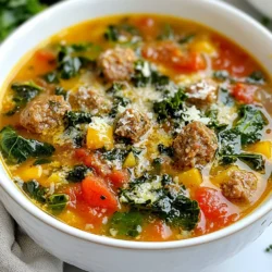 Um eine köstliche Keto Toskanische Suppe zu machen, brauchst du einige Hauptzutaten: - 450 g italienische Wurst (mild oder scharf, Haut entfernt) - 1 mittelgroße Zwiebel, gewürfelt - 3 Knoblauchzehen, fein gehackt - 960 ml Hühnerbrühe (niedriger Natriumgehalt) - 240 ml Schlagsahne - 240 g frischer Spinat, grob gehackt - 240 g Grünkohl, Stiele entfernt und grob gehackt - 240 g gewürfelte Tomaten (aus der Dose oder frisch) - 1 Teelöffel italienische Gewürzmischung - ½ Teelöffel zerquetschte rote Paprikaflocken (optional) - Salz und Pfeffer nach Geschmack - 30 g geriebener Parmesan (plus mehr zum Servieren) - 2 Esslöffel Olivenöl Diese Zutaten bilden die Basis für den vollen Geschmack der Suppe. Die italienische Wurst bringt eine leckere Würze und die grünen Blätter machen sie gesund. Die Gewürze und Öle sind wichtig für den Geschmack der Suppe. Hier sind die Hauptgewürze: - Olivenöl zum Anbraten - Italienische Gewürzmischung für den typischen Geschmack - Zerquetschte rote Paprikaflocken für einen kleinen Kick Das Olivenöl sorgt für eine schöne Basis. Die Gewürze bringen die Aromen zum Leben. Achte darauf, die Gewürze gut zu dosieren. Sie geben der Suppe Tiefe und Charakter. Wenn du die Suppe noch frischer gestalten möchtest, hier sind einige Vorschläge: - Frisches Basilikum zum Garnieren - Ein Spritzer Zitrone für Frische - Weitere Gemüsesorten wie Zucchini oder Paprika können auch hinzugefügt werden Frische Zutaten machen das Gericht lebendig. Sie heben die Aromen hervor und machen die Suppe noch gesünder. Du kannst die Suppe nach deinem Geschmack anpassen. Experimentiere gerne! {{ingredient_image_2}} Beginne mit der Zubereitung der Zutaten. Das macht das Kochen einfacher. Du brauchst: - 450 g italienische Wurst - 1 mittelgroße Zwiebel - 3 Knoblauchzehen - 960 ml Hühnerbrühe - 240 ml Schlagsahne - 240 g frischer Spinat - 240 g Grünkohl - 240 g gewürfelte Tomaten - 1 Teelöffel italienische Gewürzmischung - ½ Teelöffel zerquetschte rote Paprikaflocken - Salz und Pfeffer - 30 g geriebener Parmesan - 2 Esslöffel Olivenöl Schneide die Zwiebel und den Knoblauch klein. Entferne die Haut von der Wurst. Hacke den Spinat und den Grünkohl grob. Jetzt geht es ans Kochen. Erhitze das Olivenöl in einem großen Topf. Die mittlere Hitze ist ideal. Füge die gewürfelte Zwiebel hinzu. Brate sie für etwa 5 Minuten, bis sie durchscheinend ist. Gib den gehackten Knoblauch dazu. Lass ihn für eine Minute garen, bis er duftet. Jetzt kommt die Wurst in den Topf. Zerteile das Fleisch mit einem Kochlöffel. Brate es für 7 bis 10 Minuten, bis es braun ist. Gieße die Hühnerbrühe hinein. Lass die Mischung köcheln. Rühre die gewürfelten Tomaten, italienische Gewürzmischung und die zerquetschten Paprikaflocken ein. Lass alles 10 Minuten köcheln. Reduziere die Hitze auf niedrig. Füge die Schlagsahne hinzu und rühre gut um. Gib den gehackten Spinat und Grünkohl dazu. Lass die Blätter für 5 Minuten in der Suppe verwelken. Schmecke die Suppe mit Salz und Pfeffer ab. Rühre den geriebenen Parmesan ein. Serviere die Suppe heiß in tiefen Tellern. Garniere sie mit zusätzlichem Parmesan. Für mehr Frische kannst du frisches Basilikum oder einen Spritzer Zitrone hinzufügen. Das bringt Farben und Geschmack. Um den Geschmack deiner Keto Toskanischen Suppe zu verstärken, gibt es einfache Tricks. Verwende frische Kräuter wie Basilikum oder Oregano. Füge diese kurz vor dem Servieren hinzu. Ein Spritzer Zitronensaft bringt Frische und hebt die Aromen. Auch ein wenig mehr Parmesan sorgt für einen intensiveren Geschmack. Vermeide es, die Zwiebeln zu lange zu braten. Sie sollten nur glasig sein. Zu viel Hitze kann die Zutaten verbrennen. Achte darauf, die Brühe nicht zu lange zu kochen, damit die Aromen nicht verloren gehen. Auch das Abschmecken ist wichtig. Probiere die Suppe, bevor du Salz oder Pfeffer hinzufügst. So kannst du den perfekten Geschmack finden. Um die Zubereitung zu beschleunigen, verwende bereits gewürfelte Zwiebeln und Knoblauch aus dem Glas. Du kannst auch frischen Spinat und Grünkohl im Voraus waschen und hacken. Diese kleinen Schritte sparen Zeit. Fertige Brühe in Kannen ist auch eine gute Wahl. So hast du alles schnell bereit. Pro Tipps Wurstwahl: Verwenden Sie eine italienische Wurst, die Ihren Geschmacksvorlieben entspricht; mild für eine sanfte Note oder scharf für etwas mehr Würze. Frische Kräuter: Fügen Sie frische Kräuter wie Basilikum oder Petersilie kurz vor dem Servieren hinzu, um zusätzliche Aromen und Frische zu erzielen. Verwendung von Gemüse: Experimentieren Sie mit verschiedenen Gemüsesorten wie Zucchini oder Paprika, um den Eintopf noch nährstoffreicher und abwechslungsreicher zu gestalten. Aufbewahrung: Der Eintopf lässt sich hervorragend im Kühlschrank aufbewahren. Erwärmen Sie ihn einfach langsam auf dem Herd, um die Aromen wieder aufzufrischen. {{image_4}} Um eine vegetarische Keto-Suppe zu machen, tauschen Sie die Wurst gegen Tofu oder Tempeh. Diese Optionen fügen Protein hinzu, ohne die Keto-Regeln zu brechen. Nutzen Sie Gemüsebrühe anstelle von Hühnerbrühe. Fügen Sie mehr Gemüse wie Zucchini oder Pilze hinzu. Sie bringen Geschmack und Textur. Verwenden Sie auch verschiedene Gewürze, um den Geschmack zu verbessern. Wenn Sie mehr Protein wollen, können Sie Hühnchen oder Rindfleisch verwenden. Gekochtes Hähnchen passt gut in die Suppe. Es macht sie herzhaft und sättigend. Auch gehackte Eier sind eine großartige Wahl. Sie fügen Protein hinzu und machen die Suppe cremiger. Achten Sie darauf, die Brühe und die Gewürze anzupassen, um den neuen Zutaten gerecht zu werden. Passen Sie die Aromen an Ihren Geschmack an. Wenn Sie es schärfer mögen, fügen Sie mehr Paprikaflocken hinzu. Für einen frischen Geschmack, probieren Sie Zitronensaft oder frische Kräuter wie Basilikum. Sie bringen Frische in die Suppe. Auch der Käse kann variieren. Nutzen Sie Feta oder Gouda statt Parmesan, um einen anderen Geschmack zu erzielen. Um die Keto Toskanische Suppe frisch zu halten, ist die Lagerung wichtig. Lassen Sie die Suppe zuerst auf Raumtemperatur abkühlen. Füllen Sie sie dann in einen luftdichten Behälter. Dies schützt die Aromen und verhindert das Austrocknen. Ich empfehle, die Suppe in Portionen zu lagern. So können Sie nur das aufwärmen, was Sie brauchen. Im Kühlschrank bleibt die Suppe etwa 3 bis 4 Tage frisch. Wenn Sie die Suppe länger aufbewahren möchten, frieren Sie sie ein. Im Gefrierfach hält sich die Suppe bis zu 3 Monate. Achten Sie darauf, die Suppe in stabilen Behältern oder Gefrierbeuteln zu lagern. Lassen Sie immer etwas Platz, da die Suppe beim Einfrieren expandiert. Um die Suppe wieder aufzuwärmen, geben Sie sie in einen Topf. Erwärmen Sie sie bei mittlerer Hitze. Rühren Sie gelegentlich um, damit sie gleichmäßig warm wird. Sie können auch die Mikrowelle verwenden. Stellen Sie die Suppe in eine mikrowellengeeignete Schüssel. Decken Sie die Schüssel mit einem Deckel oder einer Folie ab. Erwärmen Sie sie in kurzen Intervallen von 1-2 Minuten, bis sie heiß ist. Fügen Sie bei Bedarf etwas Wasser oder Brühe hinzu, um die Konsistenz anzupassen. Ja, diese Suppe ist keto-freundlich. Sie enthält wenig Kohlenhydrate und viel Fett. Die Hauptzutaten sind Wurst, Sahne und Gemüse. Diese Mischung hält den Kohlenhydratgehalt niedrig. Wenn du die Suppe nach dem Rezept machst, passt sie gut in eine ketogene Diät. Achte darauf, keine stärkehaltigen Zutaten hinzuzufügen. Um die Suppe schärfer zu machen, füge mehr zerquetschte Paprikaflocken hinzu. Du kannst auch frische Chilis oder Cayennepfeffer verwenden. Ein Spritzer scharfe Sauce kann ebenfalls helfen. Probiere die Suppe nach jeder Zugabe. So findest du die perfekte Schärfe für deinen Geschmack. Ja, du kannst andere Gemüsesorten hinzufügen. Zucchini, Paprika oder Sellerie passen gut. Auch Blumenkohl oder Brokkoli sind tolle Optionen. Achte darauf, dass das Gemüse wenig Kohlenhydrate hat. So bleibt die Suppe keto-freundlich. Experimentiere mit verschiedenen Sorten für neue Geschmäcker. Die Keto Toskanische Suppe ist einfach zu machen und sehr gesund. Wir haben die Hauptzutaten, Gewürze und frische Ideen besprochen. Ich gab eine klare Schritt-für-Schritt-Anleitung für die Zubereitung und Tipps, um den Geschmack zu verbessern. Variationen für jeden Geschmack und Infos zur richtigen Aufbewahrung runden alles ab. Nutze dieses Rezept, um deine Küche zu bereichern. Es ist eine leckere und nahrhafte Wahl für alle!