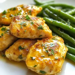 Für dieses leckere Gericht brauchst du: - 4 Hähnchenbrustfilets, ohne Haut und Knochen - 4 Esslöffel Butter, geteilt - 6 Knoblauchzehen, fein gehackt - 1 Teelöffel getrockener Thymian - 1 Teelöffel Paprika - Salz und Pfeffer nach Geschmack Diese Zutaten sorgen für den tollen Geschmack. Das Hähnchen wird zart und saftig. Die Mischung aus Knoblauch und Butter macht es besonders lecker. Du brauchst: - Eine große Pfanne - Ein Schneidebrett - Ein scharfes Messer Zusätzlich empfehle ich dir, frische Petersilie zum Garnieren zu verwenden. Sie gibt dem Gericht eine schöne Farbe und frischen Geschmack. Für die Beilage benötigst du: - 300g frische grüne Bohnen, geputzt - 1 Esslöffel Olivenöl - 1 Esslöffel Zitronensaft Frische grüne Bohnen sind knackig und gesund. Sie bringen Farbe auf den Teller. Achte darauf, die Bohnen vor dem Kochen gut zu reinigen. So schmecken sie am besten. {{ingredient_image_2}} Zuerst bereite das Hähnchen vor. Nimm die Hähnchenbrustfilets ohne Haut und Knochen. Würze sie gut. Verwende Salz, Pfeffer, getrockenen Thymian und Paprika. Achte darauf, dass die Gewürze gleichmäßig verteilt sind. Das gibt dem Hähnchen viel Geschmack. Jetzt kommt der spannende Teil: das Anbraten! Erhitze eine große Pfanne. Schmelze die Hälfte der Butter bei mittlerer bis hoher Hitze. Gib die gewürzten Hähnchenbrustfilets in die Pfanne. Brate sie 5 bis 7 Minuten pro Seite. Sie sollen goldbraun und durchgegart sein. Nimm das Hähnchen danach aus der Pfanne und lege es beiseite. Im nächsten Schritt machst du die Knoblauchbutter. Verwende das Bratfett aus der Pfanne. Füge die restliche Butter und den fein gehackten Knoblauch hinzu. Brate den Knoblauch 1 bis 2 Minuten an. Er sollte aromatisch riechen, aber nicht bräunen. Das macht die Butter besonders lecker. Um die grünen Bohnen perfekt zu garen, beginne ich mit der Knoblauchbutter. Ich gebe die gewaschenen Bohnen in die Pfanne mit der restlichen Knoblauchbutter. Diese Butter ist voll von Geschmack und wertvoll für die Bohnen. Damit die Bohnen leuchtend grün bleiben, schwenke ich sie für 3-4 Minuten. Die Bohnen sollten zart, aber knackig sein. Nach dem Garen füge ich etwas Olivenöl und Zitronensaft hinzu. Das bringt frische Aromen und einen tollen Kontrast. Dann schmecke ich die Bohnen mit Salz und Pfeffer ab. Es ist wichtig, dies jetzt zu tun, damit die Bohnen den vollen Geschmack aufnehmen. Ich probiere sie einfach, um den perfekten Geschmack zu finden. Jetzt ist der beste Teil! Ich nehme das Hähnchen aus der Seite und lege es in die Pfanne. Ich löffle etwas von der Knoblauchbutter über das Hähnchen und die Bohnen. So vermischen sich die Aromen gut. Ich erhitze alles zusammen für eine weitere Minute. Das sorgt dafür, dass alles warm und gut gewürzt ist. Pro Tipps Hähnchen marinieren: Lassen Sie die Hähnchenbrustfilets vor dem Kochen mindestens 30 Minuten marinieren, um die Aromen zu intensivieren und das Fleisch zarter zu machen. Knoblauch nicht überhitzen: Achten Sie darauf, den Knoblauch nur kurz anzubraten, um zu vermeiden, dass er bitter wird. Er sollte nur aromatisch sein. Bohnen blanchieren: Wenn Sie die grünen Bohnen vor dem Braten blanchieren, bleibt ihre leuchtende Farbe erhalten und sie werden gleichmäßiger gar. Zitronensaft frisch pressen: Verwenden Sie frischen Zitronensaft anstelle von Flaschenware, um den Geschmack zu verbessern und das Gericht aufzuhellen. {{image_4}} Um die perfekte Hähnchenbrust zuzubereiten, sollten Sie einige einfache Schritte beachten. Würzen Sie die Hähnchenbrustfilets gut mit Salz, Pfeffer, Thymian und Paprika. Diese Gewürze bringen den Geschmack zur Geltung. Erhitzen Sie die Pfanne auf mittlerer bis hoher Hitze, bevor Sie das Hähnchen hineinlegen. So erhalten Sie eine schöne goldbraune Kruste. Braten Sie die Filets nicht zu lange; 5-7 Minuten pro Seite reichen aus. Frische grüne Bohnen sind zart und knackig. Um sie perfekt zuzubereiten, garen Sie sie nur 3-4 Minuten in der Knoblauchbutter. Achten Sie darauf, dass die Bohnen immer leuchtend grün bleiben. Wenn Sie sie zu lange kochen, verlieren sie ihre Farbe und ihren Biss. Ein Spritzer Zitronensaft am Ende der Garzeit gibt den Bohnen einen frischen Geschmack. Die Präsentation macht einen großen Unterschied. Servieren Sie das Hähnchen und die grünen Bohnen auf einer großen Platte. Träufeln Sie die restliche Knoblauchbutter darüber. Das gibt dem Gericht Glanz und Geschmack. Garnieren Sie es mit frischer, gehackter Petersilie und Zitronenscheiben. Diese Farben machen das Gericht einladend und appetitlich. Ein schöner Teller erhöht das Esserlebnis! Du kannst das Gericht leicht anpassen, indem du andere Gemüsesorten hinzufügst. Zum Beispiel sind Karotten, Zucchini oder Brokkoli großartige Optionen. Diese Gemüsesorten bringen verschiedene Geschmäcker und Texturen ins Spiel. Schneide sie in kleine Stücke, damit sie gleichmäßig garen. Brate sie zusammen mit den grünen Bohnen an, um die Aromen zu verbinden. Wenn du auf deine Ernährung achtest, kannst du einige Anpassungen vornehmen. Verwende weniger Butter oder ersetze sie durch Olivenöl. Du kannst auch Hähnchenbrust durch Putenbrust ersetzen. Für eine Low-Carb-Option kannst du die grünen Bohnen durch Blumenkohl ersetzen. So bleibt das Gericht gesund und lecker. Für eine scharfe Note kannst du etwas Cayennepfeffer oder rote Paprika hinzufügen. Mische diese Gewürze in die Knoblauchbutter, bevor du die Bohnen hinzufügst. Du kannst auch frische Chili oder Jalapeños klein schneiden und mit dem Knoblauch anbraten. So erhältst du ein Gericht, das ordentlich Feuer hat! Knoblauchbutter-Hähnchen und grüne Bohnen sind im Kühlschrank etwa 3 bis 4 Tage haltbar. Achte darauf, das Gericht in einem luftdichten Behälter zu lagern. Bei richtiger Lagerung bleibt der Geschmack frisch. Du kannst die Reste auch einfrieren. So hält es bis zu 3 Monate. Ja, du kannst das Hähnchen im Voraus zubereiten. Koche es und lasse es abkühlen. Danach kannst du es im Kühlschrank aufbewahren. Wenn du bereit bist, es zu essen, erwärme es in der Pfanne. So bleibt es saftig und lecker. Das Gericht passt gut zu verschiedenen Beilagen. Hier sind einige Ideen: - Reis oder Quinoa für eine sättigende Option. - Kartoffelpüree für einen klassischen Geschmack. - Ein gemischter Salat für mehr Frische. - Geröstetes Gemüse für einen gesunden Akzent. Experimentiere mit deinen Lieblingsbeilagen! In diesem Artikel haben wir die besten Zutaten und Zubereitungsschritte für Knoblauchbutter-Hähnchen erkundet. Wir haben auch Tipps gegeben, um das Gemüse perfekt zuzubereiten und verschiedene Varianten des Gerichts bewertet. Ich hoffe, du fühlst dich jetzt bereit, dieses leckere Gericht selbst zu kochen. Mit den richtigen Zutaten und einfachen Schritten kannst du ein großartiges Essen zaubern. Viel Spaß beim Kochen!