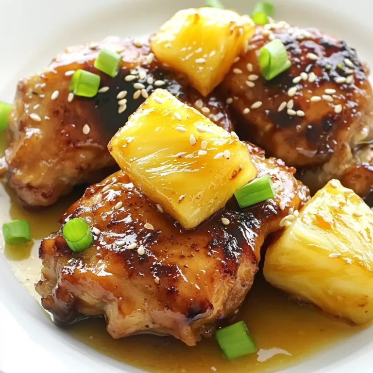 Für dieses köstliche Gericht benötigst du: - 4 Hähnchenbrustfilets, ohne Haut und Knochen - 1 Tasse frische Ananasstücke (oder aus der Dose, abgetropft) - 1/3 Tasse brauner Zucker - 1/4 Tasse Sojasauce - 2 Esslöffel Olivenöl - 2 Knoblauchzehen, fein gehackt - 1 Esslöffel frisch geriebener Ingwer - 1/2 Teelöffel schwarzer Pfeffer - 1/4 Teelöffel rote Pfefferflocken (optional) - Gehackte Frühlingszwiebeln, zur Garnierung - Sesamsamen, zur Garnierung Diese Zutaten machen dein Hühnchen süß und herzhaft. Brauner Zucker bringt eine tolle Karamellnote. Die Ananas fügt Frische und Süße hinzu. Zu braunem Zucker-Ananas-Hühnchen passen viele Beilagen gut: - Gedämpfter Reis - Quinoa - Gemüsepfanne - Frischer Salat Diese Beilagen ergänzen das Gericht perfekt und bieten eine ausgewogene Mahlzeit. Wenn du keine frische Ananas hast, kannst du Dosenananas verwenden. Achte darauf, dass sie gut abgetropft ist. Du kannst auch gefrorene Ananasstücke nutzen. Sie sind praktisch und schnell einsatzbereit. {{ingredient_image_2}} Um die Marinade zu machen, nimm eine mittelgroße Schüssel. Vermische dort: - 1/3 Tasse brauner Zucker - 1/4 Tasse Sojasauce - 2 Esslöffel Olivenöl - 2 Knoblauchzehen, fein gehackt - 1 Esslöffel frisch geriebener Ingwer - 1/2 Teelöffel schwarzer Pfeffer - 1/4 Teelöffel rote Pfefferflocken (optional) Mische alle Zutaten gut, bis sie gleichmäßig sind. Diese Marinade gibt dem Hühnchen einen tollen Geschmack. Lege die 4 Hähnchenbrustfilets in einen großen, wiederverschließbaren Beutel oder eine flache Schüssel. Gieße die Marinade über das Hähnchen. Achte darauf, dass jedes Stück gut bedeckt ist. Verschließe den Beutel oder decke die Schüssel ab. Lass das Hähnchen mindestens 30 Minuten im Kühlschrank marinieren. Für mehr Geschmack kann es auch bis zu 4 Stunden marinieren. Heize deinen Grill oder eine Pfanne bei mittlerer bis hoher Hitze vor. Öle die Grillroste leicht ein oder füge etwas Olivenöl zur Pfanne hinzu. Nimm das Hähnchen aus der Marinade und lasse die überschüssige Marinade abtropfen. Bewahre die restliche Marinade für die Sauce. Brate die Hähnchenfilets 6-7 Minuten auf jeder Seite, bis sie 75°C (165°F) erreichen. Während das Hähnchen kocht, erhitze die übrig gebliebene Marinade in einem kleinen Topf. Lass sie 3-5 Minuten köcheln, bis sie eindickt. In den letzten Minuten des Garens gib die Ananasstücke dazu. Brate sie 2-3 Minuten, bis sie karamelisiert sind. Nimm das Hähnchen und die Ananas vom Herd. Beträufle das Hähnchen mit der eingedickten Marinade und lege die Ananas darauf. Garniere das Gericht mit Frühlingszwiebeln und Sesamsamen. Die Marinierzeit spielt eine große Rolle. Ich empfehle mindestens 30 Minuten. So zieht die Marinade gut ein. Für mehr Geschmack lasse das Hähnchen bis zu 4 Stunden marinieren. So wird das Hühnchen sehr saftig und lecker. Lasse es jedoch nicht länger, da das Fleisch sonst zu weich wird. Beide Methoden haben ihren Reiz. Grillen gibt dem Hühnchen ein tolles Aroma. Der Grill sorgt für schöne Grillstreifen. In der Pfanne brät das Hähnchen gleichmäßig und bleibt saftig. Ich bevorzuge die Pfanne, wenn ich keine Zeit habe. Sie ist schnell und einfach. Wenn du grillst, öle die Roste leicht ein. So klebt das Hühnchen nicht fest. Die Präsentation macht viel aus. Serviere das Hähnchen auf einem schönen Teller. Lege die karamelisierte Ananas darauf. Garniere mit gehackten Frühlingszwiebeln und Sesamsamen. Diese Farben und Texturen machen das Gericht lebendig. Du kannst auch frische Kräuter verwenden. So wird das Essen noch einladender. Pro Tipps Marinade länger einziehen lassen: Wenn du die Zeit hast, lasse das Hähnchen bis zu 4 Stunden in der Marinade, um einen intensiveren Geschmack zu erzielen. Ananas frisch verwenden: Frische Ananas verleiht dem Gericht eine bessere Textur und zusätzlichen Geschmack im Vergleich zu Dosenananas. Temperatur prüfen: Stelle sicher, dass das Hähnchen eine Innentemperatur von 75°C (165°F) erreicht, um sicherzustellen, dass es durchgegart ist. Für mehr Schärfe: Füge zusätzliche rote Pfefferflocken oder frischen Chili hinzu, um dem Gericht eine scharfe Note zu verleihen. {{image_4}} Um das Gericht fruchtiger zu machen, füge andere tropische Früchte hinzu. Mango, Papaya und Kiwi passen gut. Diese Früchte bringen mehr Süße und einen frischen Geschmack. Du kannst die Früchte grillen oder einfach kurz anbraten. Das gibt dem Gericht eine neue Note und mehr Textur. Wenn du es schärfer magst, füge mehr Gewürze hinzu. Eine Prise Chili oder Cayennepfeffer gibt dem Gericht einen Kick. Du kannst auch etwas Kreuzkümmel oder Paprika verwenden. Diese Gewürze verleihen dem Hühnchen mehr Tiefe. Experimentiere mit den Mengen, um deinen perfekten Geschmack zu finden. Für eine vegetarische Option, ersetze das Hühnchen mit Tofu oder Gemüse. Tofu nimmt die Marinade gut auf und wird schön knusprig. Du kannst auch Gemüse wie Zucchini, Paprika oder Aubergine verwenden. Brate das Gemüse einfach bis es weich ist. Diese Variante bietet eine gesunde und schmackhafte Alternative. Bewahre Reste des braunen Zucker-Ananas-Hühnchens in einem luftdichten Behälter auf. Stelle sicher, dass die Reste abgekühlt sind, bevor du sie in den Kühlschrank stellst. So bleiben die Aromen frisch. Du kannst das Hühnchen bis zu drei Tage im Kühlschrank aufbewahren. Um die Reste aufzuwärmen, gibt es verschiedene Methoden. Du kannst das Hühnchen in der Mikrowelle aufwärmen. Lege es auf einen Teller und decke es mit einem feuchten Papiertuch ab. So bleibt es saftig. Alternativ kannst du das Hühnchen in einer Pfanne bei mittlerer Hitze erwärmen. Füge etwas Wasser oder Brühe hinzu, um es nicht auszutrocknen. Im Kühlschrank bleibt das braune Zucker-Ananas-Hühnchen bis zu drei Tage frisch. Wenn du es länger aufbewahren möchtest, friere es ein. Im Gefrierschrank hält es bis zu drei Monate. Stelle sicher, dass du es in einem geeigneten Behälter oder Beutel verpackst, um Gefrierbrand zu vermeiden. Wenn du das Hühnchen auftauen möchtest, lasse es über Nacht im Kühlschrank. Du solltest das Hähnchen mindestens 30 Minuten marinieren. So zieht der Geschmack gut ein. Für einen intensiveren Geschmack kannst du es bis zu 4 Stunden im Kühlschrank lassen. Länger ist auch möglich, aber übertreibe es nicht, sonst wird das Hähnchen zäh. Ja, du kannst das Rezept auch im Ofen machen. Heize den Ofen auf 200 Grad Celsius vor. Lege das marinierte Hähnchen auf ein Backblech und backe es 25 bis 30 Minuten. Stelle sicher, dass die Innentemperatur 75 Grad Celsius erreicht. Die Ananas kannst du in den letzten 5 Minuten hinzufügen, damit sie karamellisiert. Zu diesem Gericht passen viele Beilagen. Hier sind einige Vorschläge: - Reis oder Quinoa - Gedämpftes Gemüse wie Brokkoli oder Karotten - Ein frischer Salat mit leichtem Dressing - Süßkartoffelpüree Ja, du kannst das Gericht auch ohne Sojasauce zubereiten. Verwende stattdessen eine Mischung aus Gemüsebrühe und etwas Salz. Du kannst auch Tamari verwenden, wenn du glutenfrei bleiben möchtest. Falls du keinen braunen Zucker hast, kannst du weißen Zucker nehmen. Mische ihn mit etwas Melasse, um einen ähnlichen Geschmack zu erzielen. Alternativ kannst du Honig oder Ahornsirup verwenden, aber achte auf die Menge, da sie süßer sind. Braunes Zucker-Ananas-Hühnchen ist eine köstliche und vielseitige Mahlzeit. Wir haben die Zutaten, Zubereitung und Variationen behandelt. Diese einfachen Schritte machen das Kochen leicht und spaßig. Denke an die perfekten Beilagen und die besten Aufbewahrungsarten. Egal, ob du grillst oder brätst, der Geschmack bleibt großartig. Probiere verschiedene Variationen aus und lasse deiner Kreativität freien Lauf. Mit den Tipps zur Präsentation wird dein Gericht ein Hit. Genieße dein perfektes Ananas-Hühnchen!