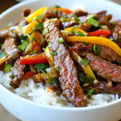 Für ein leckeres Gericht brauchst du: - 450 g dünn geschnittenes Flankensteak - 1 Tasse Jasminreis - 2 Tassen Rinderbrühe - 1 Esslöffel Sojasauce - 1 Esslöffel Austernsauce - 1 Esslöffel Reisessig - 1 rote Paprika, in Streifen geschnitten - 1 grüne Paprika, in Streifen geschnitten - 2 Esslöffel Maisstärke - 1 Esslöffel Pflanzenöl - 3 Knoblauchzehen, gehackt - 1 Teelöffel Ingwer, gehackt - 1 Teelöffel rote Chiliflocken (nach Geschmack anpassen) - Salz und Pfeffer nach Geschmack - Frühlingszwiebeln, gehackt (zum Garnieren) Die Marinade gibt dem Rindfleisch viel Geschmack. Mische die Sojasauce, Austernsauce, Reisessig, Salz und Pfeffer in einer Schüssel. Füge das Flankensteak hinzu und vermenge alles gut. Lass das Fleisch mindestens 20 Minuten marinieren. So nimmt es die Aromen auf. Gewürze sind wichtig für den Geschmack. Knoblauch und Ingwer bringen Frische. Die roten Chiliflocken geben das gewisse Etwas. Du kannst die Schärfe nach deinem Geschmack anpassen. Serviere das Gericht mit Frühlingszwiebeln oben drauf. Limettenviertel sind auch eine tolle Beilage für extra Frische. {{ingredient_image_2}} Beginne mit dem Rindfleisch. Nimm 450 g dünn geschnittenes Flankensteak. Lege das Rindfleisch in eine Schüssel. Füge 1 Esslöffel Sojasauce, 1 Esslöffel Austernsauce und 1 Esslöffel Reisessig hinzu. Mische alles gut. Streue eine Prise Salz und Pfeffer darüber. Lasse das Fleisch mindestens 20 Minuten marinieren. So nimmt es die Aromen auf. Jetzt bereite den Reis vor. Nimm 1 Tasse Jasminreis und spüle sie unter kaltem Wasser ab. Das Wasser sollte klar werden. In einem Topf kombiniere den Reis mit 2 Tassen Rinderbrühe. Setze den Topf auf den Herd und bringe die Mischung zum Kochen. Decke den Topf ab und stelle die Hitze niedrig. Lasse den Reis 15 Minuten garen. Danach fluffe den Reis mit einer Gabel auf. Nehme das marinierte Rindfleisch. Mische es mit 2 Esslöffeln Maisstärke. In einer großen Pfanne oder einem Wok erhitze 1 Esslöffel Pflanzenöl bei mittelhoher Hitze. Füge das Rindfleisch portionsweise hinzu. Brate es 3-4 Minuten pro Seite, bis es knusprig ist. Lege das Rindfleisch auf ein Papiertuch, damit das überschüssige Öl abtropfen kann. In derselben Pfanne füge 3 gehackte Knoblauchzehen und 1 Teelöffel gehackten Ingwer hinzu. Brate es ca. 30 Sekunden an, bis es duftet. Jetzt kommen die geschnittenen Paprika hinzu. Brate sie 2-3 Minuten lang, bis sie zart, aber knackig sind. Gib das knusprige Rindfleisch zurück in die Pfanne mit dem Gemüse. Mische alles gut durch. Brate es eine weitere Minute an, damit die Aromen sich verbinden. Schmecke das Gericht nach Geschmack ab und passe die Würzung an. Nehme einen Teller und gebe eine großzügige Portion des fluffigen Jasminreises darauf. Toppe den Reis mit der knusprigen Chili-Rindfleisch-Mischung. Garniere mit gehackten Frühlingszwiebeln für einen frischen Akzent. Serviere dazu Limettenviertel für zusätzlichen Spritz. Um knuspriges Rindfleisch zu erhalten, mariniere das Fleisch gut. Lass es mindestens 20 Minuten ziehen. Verwende Maisstärke, um eine knusprige Kruste zu schaffen. Brate das Rindfleisch in kleinen Portionen. So bleibt es knusprig und gar nicht zäh. Erhitze das Öl gut, bevor du das Fleisch hinzufügst. Ein heißes Öl sorgt für die perfekte Textur. Lass das gebratene Fleisch auf einem Papiertuch ruhen, um überschüssiges Öl zu entfernen. Für den perfekten Jasminreis spüle ihn zuerst gründlich ab. So entfernst du die Stärke und der Reis wird lockerer. Koche den Reis in Rinderbrühe für mehr Geschmack. Das gibt dem Reis eine tiefere Note. Lass den Reis nach dem Kochen 5 Minuten ruhen. So kann er die Brühe vollständig aufnehmen. Lockere den Reis mit einer Gabel auf. So bleibt er fluffig und nicht klebrig. Die Marinade ist der Schlüssel zu diesem Gericht. Kombiniere Sojasauce, Austernsauce und Reisessig. Diese Mischung gibt dem Rindfleisch Geschmack. Verwende frischen Knoblauch und Ingwer für mehr Aroma. Rote Chiliflocken bringen etwas Schärfe ins Spiel. Du kannst die Menge je nach Vorliebe anpassen. Garnier das Gericht mit Frühlingszwiebeln für Frische. Ein Spritzer Limette rundet alles ab. Pro Tipps Rindfleisch richtig marinieren: Lassen Sie das Flankensteak mindestens 20 Minuten marinieren, um die Aromen optimal aufzunehmen. Für noch mehr Geschmack können Sie es auch über Nacht im Kühlschrank lassen. Reis perfekt kochen: Spülen Sie den Jasminreis gründlich ab, um überschüssige Stärke zu entfernen. Dies sorgt dafür, dass der Reis fluffig und nicht klebrig wird. Knusprigkeit maximieren: Achten Sie darauf, das Rindfleisch in kleinen Portionen zu braten, um die Temperatur der Pfanne nicht zu senken, was zu einem weniger knusprigen Ergebnis führen kann. Frische Akzente setzen: Garnieren Sie das Gericht mit frisch gehackten Frühlingszwiebeln und servieren Sie Limettenviertel dazu, um den Geschmack zu beleben und eine frische Note hinzuzufügen. {{image_4}} Wenn du ein Fan von Gemüse bist, kannst du das Rindfleisch leicht ersetzen. Nimm Tofu oder Tempeh. Beide nehmen die Marinade gut auf und haben einen tollen Geschmack. Schneide sie in kleine Stücke und folge dem gleichen Kochprozess. Du kannst auch mehr Gemüse wie Brokkoli oder Karotten hinzufügen. Das macht das Gericht bunt und gesund. Schärfe ist wichtig! Wenn du es milder magst, reduziere die Menge an roten Chiliflocken. Du kannst sie auch ganz weglassen. Für mehr Hitze probiere frische Chilis oder etwas Sriracha. Füge sie beim Anbraten des Gemüses hinzu. So kannst du den Schärfegrad genau nach deinem Geschmack einstellen. Das Gericht passt gut zu verschiedenen Beilagen. Probiere einen frischen Salat mit Gurken und Karotten. Das bringt einen tollen Crunch. Du kannst auch gedämpftes Gemüse wie Brokkoli oder Zucchini servieren. Diese Beilagen ergänzen den Geschmack des Rindfleischs. Für etwas Süßes füge Ananas oder Mango hinzu. Sie bringen eine schöne Frische und sorgen für einen tollen Kontrast. Lagern Sie die Reste in einem luftdichten Behälter. So bleibt das Rindfleisch frisch. Lassen Sie das Gericht zuerst auf Raumtemperatur abkühlen. Stellen Sie sicher, dass der Behälter gut schließt. So verhindert man, dass Feuchtigkeit eindringt. Reste können bis zu vier Tage im Kühlschrank bleiben. Um die Reste wieder aufzuwärmen, nutzen Sie eine Pfanne. Erhitzen Sie etwas Öl bei mittlerer Hitze. Fügen Sie die Reste hinzu und rühren Sie sie gut um. So bleibt das Rindfleisch knusprig. Alternativ können Sie die Mikrowelle verwenden. Stellen Sie die Leistung auf mittlere Stufe ein und erwärmen Sie das Gericht in kurzen Intervallen. Überprüfen Sie die Temperatur regelmäßig. Im Kühlschrank sind die Reste bis zu vier Tage haltbar. Im Gefrierschrank halten sie bis zu drei Monate. Stellen Sie sicher, dass das Gericht gut verpackt ist. Das schützt vor Gefrierbrand. Wenn Sie das Gericht wieder auftauen, lassen Sie es langsam im Kühlschrank auftauen. So bleibt die Textur des Rindfleischs erhalten. Um das Rindfleisch zart zu machen, marinieren Sie es mindestens 20 Minuten. Verwenden Sie Sojasauce, Austernsauce und Reisessig. Diese Zutaten helfen, das Fleisch weich zu machen. Sie können auch etwas Maisstärke hinzufügen, um die Textur zu verbessern. Ja, Sie können andere Reissorten verwenden. Basmati-Reis oder sogar Vollkornreis sind gute Alternativen. Achten Sie darauf, die Kochzeit anzupassen, da verschiedene Reissorten unterschiedlich lange benötigen. Die meisten Zutaten sind leicht erhältlich. Flankensteak, Paprika und Jasminreis finden Sie in jedem Supermarkt. Sojasauce und Austernsauce sind ebenfalls in den meisten asiatischen Lebensmittelgeschäften zu finden. Die Schärfe des Gerichts hängt von den Chiliflocken ab. Sie können die Menge nach Geschmack anpassen. Wenn Sie es milder mögen, verwenden Sie weniger oder lassen Sie sie ganz weg. Zu diesem Gericht passen viele Beilagen gut. Ein frischer Salat oder gedämpftes Gemüse ergänzt die Aromen. Auch Limettenviertel sind eine tolle Ergänzung für einen frischen Kick. In diesem Blogbeitrag haben wir alles über Crispy Chili Beef Rice behandelt. Wir haben die Hauptzutaten und die richtige Marinade besprochen. Die Schritt-für-Schritt-Anleitung macht das Kochen einfach. Mit meinen Tipps zur perfekten Zubereitung wirst du viel Freude haben. Auch Variationen und Aufbewahrung gibt es hier. Denke daran, dass du die Schärfe anpassen kannst. Ein leckeres Gericht, das sicher Eindruck macht. Probier es aus und genieße deine Kreation!