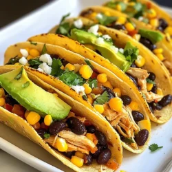 Für die leckeren Crockpot Chicken Tacos brauchen wir: - 680 g Hähnchenbrust, ohne Knochen und Haut - 1 Dose (425 g) schwarze Bohnen, abgespült und abgetropft - 1 Dose (425 g) Mais, abgetropft - 1 Dose (280 g) gewürfelte Tomaten mit grünen Chilischoten - 1 kleine Zwiebel, fein gehackt - 2 Knoblauchzehen, gehackt Diese Zutaten geben unseren Tacos einen tollen Geschmack. Die Hähnchenbrust wird zart, wenn sie im Crockpot gart. Die Bohnen und der Mais machen das Gericht reichhaltig und gesund. Für den perfekten Geschmack fügen wir folgende Gewürze hinzu: - 2 Esslöffel Taco-Gewürzmischung - 1 Teelöffel Kreuzkümmel - Saft von 1 Limette - Frischer Koriander, zur Garnierung Die Taco-Gewürzmischung bringt die typischen Aromen. Der Kreuzkümmel gibt einen warmen Geschmack. Der Limettensaft sorgt für Frische. Frischer Koriander rundet das Gericht ab und macht es bunt. Wir servieren die Tacos mit Tortillas. Du kannst die Tortillas warm machen, bevor du sie füllst. Hier sind einige Ideen für Beilagen: - Avocadoscheiben - Geriebener Käse Die Avocadoscheiben sorgen für Cremigkeit. Geriebener Käse gibt einen herzhaften Geschmack. Du kannst die Tacos auf einem großen Platter anrichten. Garniere jede Portion mit frischem Koriander und Limettenspalten. So wird alles noch schöner und schmackhafter! {{ingredient_image_2}} Zuerst musst du die Zutaten bereitstellen. Nimm die Hähnchenbrust und lege sie in den Slow Cooker. Dann hacke die Zwiebel und den Knoblauch fein. Öffne die Dosen mit schwarzen Bohnen, Mais und gewürfelten Tomaten. Spüle die Bohnen ab und lass alles abtropfen. Jetzt geht es an den Slow Cooker. Lege das Hähnchen gleichmäßig am Boden. Füge die Zwiebel, den Knoblauch, die Bohnen, den Mais und die Tomaten hinzu. Streue die Taco-Gewürzmischung und den Kreuzkümmel darüber. Presse den Limettensaft über die Mischung. Setze den Deckel auf den Slow Cooker. Koche das Ganze auf der niedrigen Stufe für 6-8 Stunden oder auf hoher Stufe für 3-4 Stunden. Das Hähnchen sollte am Ende gar und zart sein. Wenn das Hähnchen gar ist, nimm es aus dem Slow Cooker. Zerkleinere es mit zwei Gabeln. Gib das Hähnchen zurück in den Crockpot und rühre alles gut um. Erwärme die Tortillas. Fülle sie mit der Hähnchenmischung. Garniere die Tacos nach Wunsch mit frischem Koriander, Avocadoscheiben und Käse. Das Geheimnis für zartes Hähnchen liegt in der langen Garzeit. Wenn du das Hähnchen im Slow Cooker lässt, wird es super weich. Achte darauf, die Hähnchenbrust gleichmäßig zu verteilen. So gart es gleichmäßig. Nutze die Flüssigkeit aus den Tomaten. Sie hilft, das Hähnchen feucht zu halten. Nach dem Kochen zerkleinere das Hähnchen mit zwei Gabeln. Das macht es einfach, die Aromen zu vermischen. Die Taco-Gewürzmischung ist ein guter Start, aber du kannst kreativ werden. Füge mehr Kreuzkümmel für einen erdigen Geschmack hinzu. Paprika sorgt für eine süßere Note. Du kannst auch etwas Chili-Pulver für extra Schärfe verwenden. Wenn du es lieber mild magst, lass die scharfen Gewürze weg. Denke daran, die Gewürze nach deinem Geschmack anzupassen. Für die Tortillas hast du viele Möglichkeiten. Klassische Weizentortillas sind immer ein Hit. Wenn du es gesünder magst, probiere Vollkorn- oder Maistortillas. Erwärme die Tortillas leicht in der Pfanne oder Mikrowelle. So werden sie weich und leicht knusprig. Fülle die Tortillas mit der Hähnchenmischung. Garniere sie mit frischem Koriander und Avocadoscheiben für mehr Geschmack. Pro Tipps Hähnchen marinieren: Für mehr Geschmack, mariniere das Hähnchen über Nacht in der Taco-Gewürzmischung und Limettensaft. Gemüsevariationen: Füge zusätzliches Gemüse wie Paprika oder Zucchini hinzu, um die Tacos noch bunter und gesünder zu gestalten. Tortillas aufwärmen: Erhitze die Tortillas in einer Pfanne oder im Ofen, um sie weich und leicht knusprig zu machen. Reste clever nutzen: Verwandle Restgerichte in einen Burrito oder eine Bowl für ein schnelles Mittagessen am nächsten Tag. {{image_4}} Du kannst diese Tacos leicht vegetarisch machen. Ersetze das Hähnchen durch Quinoa oder Tofu. Diese Zutaten geben den Tacos eine tolle Textur und einen guten Geschmack. Du kannst auch schwarze Bohnen oder Kichererbsen verwenden. Diese Bohnen sind reich an Proteinen und machen die Tacos sättigender. Um mehr Geschmack hinzuzufügen, probiere verschiedene Gewürze. Füge zum Beispiel geräucherten Paprika oder Chili-Pulver hinzu. Diese Gewürze bringen mehr Tiefe in die Aromen. Frische Zutaten wie Limettenschale oder Jalapeños können ebenfalls helfen. Du kannst auch etwas Salsa oder Guacamole als Topping nutzen. So wird jeder Bissen noch leckerer. Für eine glutenfreie Version verwende Mais-Tortillas anstelle von Weizen-Tortillas. Die meisten Tortillas aus Mais sind von Natur aus glutenfrei. Achte darauf, dass alle Zutaten auch glutenfrei sind. Die meisten Dosen sind sicher, aber überprüfe die Etiketten. So bist du sicher, dass deine Tacos für alle geeignet sind. Wenn du nach dem Essen Reste hast, bewahre sie in einem luftdichten Behälter auf. Das Hähnchen bleibt so frisch und lecker. Stelle sicher, dass der Behälter gut verschlossen ist. Du kannst die Reste bis zu drei Tage im Kühlschrank lagern. Wenn du die Reste schnell verbrauchen willst, eignet sich die Lagerung in Portionen. So hast du immer eine schnelle Mahlzeit zur Hand. Wenn du die Taco-Mischung länger aufbewahren möchtest, friere sie ein. Fülle die Mischung in einen gefrierfesten Behälter oder einen gefrierbeutel. Achte darauf, so viel Luft wie möglich zu entfernen. So bleibt der Geschmack erhalten. Du kannst die Mischung bis zu drei Monate einfrieren. Wenn du bereit bist, sie zu essen, taue sie einfach im Kühlschrank auf. Um die Reste oder die eingefrorene Mischung aufzuwärmen, kannst du die Mikrowelle oder den Herd nutzen. Bei der Mikrowelle, stelle die Mischung in eine Schüssel und decke sie ab. Erhitze sie in Intervallen von 1-2 Minuten, bis sie heiß ist. Wenn du den Herd verwendest, gib die Mischung in eine Pfanne und erhitze sie bei mittlerer Hitze. Rühre regelmäßig um, damit sie gleichmäßig warm wird. So hast du schnell ein leckeres Essen! Die Zubereitung dauert nur 15 Minuten. Du schneidest das Gemüse und die Gewürze und legst alles in den Slow Cooker. Danach lass es für 6-8 Stunden auf niedriger Stufe oder 3-4 Stunden auf hoher Stufe garen. Das Hähnchen wird so zart und saftig. Ja, du kannst gefrorenes Hähnchen benutzen. Es ist wichtig, die Garzeit zu verlängern. Gefrorenes Hähnchen braucht etwa 1-2 Stunden mehr, um vollständig durchzukochen. Achte darauf, dass es gut durchgegart ist, bevor du es zerkleinerst. Zu diesen Tacos passen viele Beilagen. Hier sind einige gute Ideen: - Guacamole - Salsa - Reis oder Quinoa - Frischer Salat - Nachos mit Käse Diese Beilagen bringen zusätzlichen Geschmack und machen das Essen bunter. Crockpot Chicken Tacos sind einfach zuzubereiten und sehr lecker. Wir haben die wichtigen Zutaten, Gewürze und sogar Variationen wie vegetarische Optionen behandelt. Du weißt jetzt, wie du das Hähnchen zart machst und wie du Reste richtig lagerst. Denke daran, dass du die Tacos nach deinem Geschmack anpassen kannst. Probiere verschiedene Beilagen aus und habe Spaß beim Kochen. Viel Spaß beim Ausprobieren und genießen!
