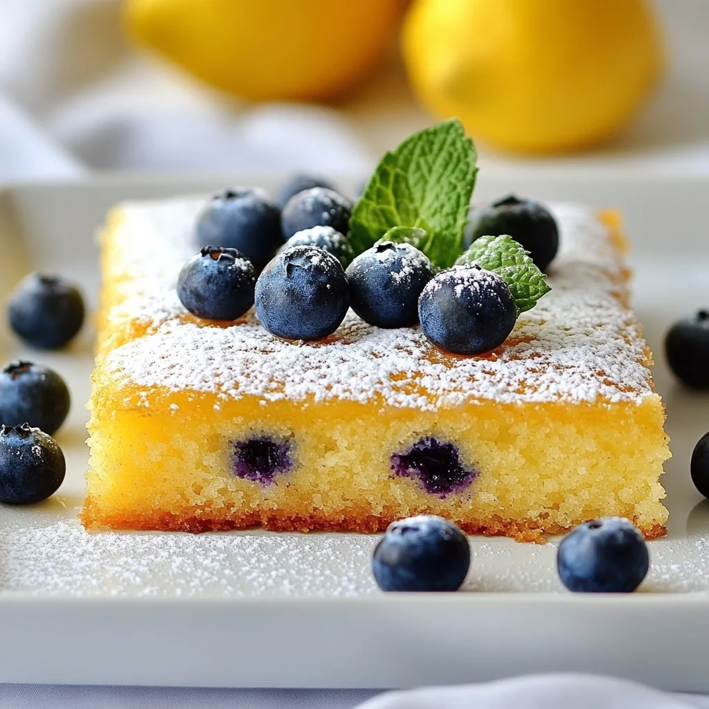 Um diesen leckeren Kuchen zuzubereiten, benötigen Sie folgende Zutaten: - 2 Tassen Allzweckmehl - 1 ½ Tassen Kristallzucker - 1 Esslöffel Backpulver - ½ Teelöffel Salz - ½ Tasse ungesalzene Butter, weich - 1 Tasse Buttermilch (oder Milch mit 1 Esslöffel Zitronensaft) - 3 große Eier - Zesten von 2 Zitronen - 2 Esslöffel frischer Zitronensaft - 1 ½ Tassen frische Heidelbeeren (oder gefrorene, aufgetaut) - 1 Teelöffel Vanilleextrakt Diese Zutaten sorgen für einen saftigen und frischen Geschmack. Die Kombination aus Zitronen und Heidelbeeren macht jeden Bissen besonders. Wenn Sie gesündere Alternativen suchen, gibt es viele Möglichkeiten: - Verwenden Sie Vollkornmehl anstelle von Allzweckmehl. Das macht den Kuchen nahrhafter. - Ersetzen Sie den Kristallzucker durch Honig oder Ahornsirup. Diese Optionen sind oft gesünder. - Nutzen Sie griechischen Joghurt statt Buttermilch. Das macht den Kuchen cremiger. Diese Substitutionen verändern den Geschmack ein wenig, aber sie sind eine tolle Möglichkeit, den Kuchen gesünder zu machen. Frische Heidelbeeren sind die beste Wahl. Sie sind süßer und haben eine schöne Textur. Achten Sie darauf, sie sanft zu waschen und gut zu trocknen. Wenn Sie gefrorene Heidelbeeren verwenden, tauen Sie sie vorher auf. Tupfen Sie sie vorsichtig trocken, um überschüssige Feuchtigkeit zu entfernen. So bleibt der Teig nicht zu nass. Beide Optionen sind lecker, aber frische Heidelbeeren bringen mehr Geschmack in den Kuchen. {{ingredient_image_2}} Heize deinen Ofen auf 175°C vor. Fette eine 9x13 Zoll große Backform ein. Bestäube die Form mit etwas Mehl oder lege sie mit Backpapier aus. Das sorgt dafür, dass der Kuchen nicht anklebt. Nimm eine große Schüssel und gib 2 Tassen Allzweckmehl, 1 ½ Tassen Kristallzucker, 1 Esslöffel Backpulver und ½ Teelöffel Salz hinein. Mische alles gut. Stelle diese Mischung beiseite. Nimm eine andere große Schüssel. Schlage ½ Tasse weiche, ungesalzene Butter mit 1 ½ Tassen Zucker. Verwende einen Handmixer oder eine Küchenmaschine. Mische alles für 3-4 Minuten. Die Mischung sollte leicht und fluffig sein. Füge 3 große Eier einzeln hinzu. Rühre gut nach jeder Zugabe. Gib die Zesten von 2 Zitronen, 2 Esslöffel frischen Zitronensaft und 1 Teelöffel Vanilleextrakt dazu. Mische alles gut. Jetzt gib die trockenen Zutaten in die Mischung, abwechselnd mit 1 Tasse Buttermilch. Beginne und ende mit der Mehlmischung. Rühre vorsichtig, bis alles gerade vermischt ist. Füge 1 ½ Tassen Heidelbeeren hinzu. Sei vorsichtig, damit sie nicht zerdrückt werden. Gieße den Teig in die vorbereitete Form. Streiche die Oberfläche glatt. Backe den Kuchen 30-35 Minuten lang. Der Kuchen ist fertig, wenn ein Zahnstocher sauber herauskommt. Lass den Kuchen für 10 Minuten in der Form abkühlen. Danach lege ihn auf ein Kuchengitter, um vollständig abzukühlen. Um den Zitronen-Heidelbeer-Sheet Cake frisch zu halten, lagere ihn richtig. Wickele den Kuchen in Frischhaltefolie. Das schützt ihn vor Luft und Feuchtigkeit. Du kannst den Kuchen auch in einem luftdichten Behälter aufbewahren. So bleibt er saftig und lecker. Lagere ihn im Kühlschrank, wenn du ihn länger als zwei Tage aufbewahren willst. Vor dem Servieren lass ihn bei Raumtemperatur stehen. So schmeckt er am besten. Das Übermischen kann deinen Kuchen hart machen. Mische die trockenen Zutaten und die nassen Zutaten separat. Füge die trockenen Zutaten schrittweise zu den nassen Zutaten hinzu. Rühre nur so lange, bis alles verbunden ist. Wenn du Klümpchen siehst, ist das in Ordnung. Die Heidelbeeren sollten zuletzt hinzugefügt werden. Achte darauf, sie vorsichtig unterzuheben. So bleibt der Kuchen locker und fluffig. Wenn du eine glutenfreie Version machen möchtest, gibt es gute Optionen. Nutze glutenfreies Mehl anstelle von Allzweckmehl. Achte darauf, dass es eine Mischung für Kuchen ist. Du kannst auch Mandelmehl oder Hafermehl verwenden. Diese Mehle geben einen tollen Geschmack. Vergewissere dich, dass alle anderen Zutaten ebenfalls glutenfrei sind. So kannst du alle genießen! Pro Tipps Frische Zutaten verwenden: Verwenden Sie frische Heidelbeeren und Zitronen für den besten Geschmack und eine schöne Textur. Teig nicht übermischen: Achten Sie darauf, den Teig nur so lange zu rühren, bis die Zutaten gerade so kombiniert sind, um einen zarten Kuchen zu erhalten. Backzeit im Auge behalten: Überprüfen Sie den Kuchen 5 Minuten vor dem Ende der Backzeit, um sicherzustellen, dass er nicht überbacken wird. Garnieren für den letzten Schliff: Eine leichte Bestäubung mit Puderzucker oder ein Zitronenguss verleiht dem Kuchen ein ansprechendes Aussehen und zusätzlichen Geschmack. {{image_4}} Eine beliebte Variante ist der Zitronen-Heidelbeer-Kuchen mit Frischkäse-Frosting. Dieses Frosting gibt dem Kuchen eine cremige Textur. Mischen Sie 200 g Frischkäse, 50 g weiche Butter, 100 g Puderzucker und 1 Esslöffel Zitronensaft. Verteile die Mischung auf dem abgekühlten Kuchen. Der süß-säuerliche Geschmack passt perfekt zu den frischen Heidelbeeren. Sie können auch Nüsse oder andere Früchte hinzufügen. Mandeln oder Walnüsse verleihen dem Kuchen einen knackigen Biss. Verwenden Sie auch andere Beeren. Himbeeren oder Erdbeeren sind tolle Alternativen. Mischen Sie die Nüsse oder Früchte vorsichtig in den Teig, um sie ganz zu erhalten. Passen Sie das Rezept je nach Saison an. Im Sommer können Sie Pfirsiche oder Aprikosen verwenden. Im Herbst sind Äpfel und Birnen lecker. Jede Frucht bringt ihren eigenen Geschmack. Experimentieren Sie mit verschiedenen Kombinationen, um Ihren Lieblingsgeschmack zu finden. Um Ihren Zitronen-Heidelbeer-Sheet Cake frisch zu halten, bewahren Sie ihn im Kühlschrank auf. Schneiden Sie den Kuchen in Stücke und legen Sie diese in einen luftdichten Behälter. So bleibt der Kuchen saftig und lecker. Der Kuchen hält sich im Kühlschrank etwa fünf bis sieben Tage. Überprüfen Sie regelmäßig auf Schimmel oder Veränderungen im Geruch. Wenn Sie den Kuchen länger aufbewahren möchten, ist das Einfrieren eine gute Option. Lassen Sie den Kuchen vollständig abkühlen. Wickeln Sie ihn dann fest in Frischhaltefolie und legen Sie ihn in einen Gefrierbeutel. Achten Sie darauf, die Luft aus dem Beutel zu drücken. So bleibt der Kuchen bis zu drei Monate frisch. Um den Kuchen nach dem Einfrieren wieder lecker zu machen, tauen Sie ihn im Kühlschrank auf. Lassen Sie ihn dort über Nacht. So bleibt der Kuchen saftig. Wenn Sie möchten, können Sie ihn vor dem Servieren leicht aufwärmen. Ein kurzer Aufenthalt im Ofen bei 150°C reicht aus. Dies bringt die Aromen zurück und macht ihn wieder schmackhaft. Der Zitronen-Heidelbeer-Glücksbiskuit bleibt frisch für etwa 3 bis 5 Tage. Bewahren Sie ihn in einem luftdichten Behälter auf. So bleibt der Kuchen saftig und lecker. Wenn Sie ihn länger aufbewahren möchten, empfiehlt es sich, ihn einzufrieren. Ja, Sie können das Rezept ganz einfach halbieren oder verdoppeln. Bei einer Halbierung verwenden Sie die Hälfte der Zutaten. Für eine Verdopplung verdoppeln Sie alle Zutaten. Achten Sie darauf, die Backzeit anzupassen. Ein kleiner Kuchen braucht weniger Zeit, ein großer Kuchen mehr. Um den Kuchen zarter zu machen, verwenden Sie Raumtemperatur-Zutaten. Weiche Butter und Eier sorgen für eine bessere Textur. Rühren Sie den Teig nicht zu lange, um die Luftigkeit zu bewahren. Sie können auch etwas mehr Buttermilch hinzufügen, um die Feuchtigkeit zu erhöhen. Wenn Sie keine Buttermilch haben, können Sie Milch mit Zitronensaft verwenden. Mischen Sie 1 Tasse Milch mit 1 Esslöffel Zitronensaft und lassen Sie es 5 Minuten stehen. Das macht die Milch sauer und funktioniert gut im Rezept. Alternativ können Sie auch Joghurt oder Sauerrahm verwenden. Zusammengefasst haben wir die Hauptzutaten für den Zitronen-Heidelbeer-Glücksbiskuit gesehen. Ich habe gesunde Substitutionen und Aufbewahrungstipps erklärt. Außerdem gab es Varianten mit köstlichem Frischkäse-Frosting. Experimentieren Sie mit verschiedenen Fruchtzusätzen und genießen Sie den Kuchen in vollen Zügen. Ob frisch oder gefroren, dieser Kuchen bleibt ein Genuss! Viel Spaß beim Backen und Teilen!