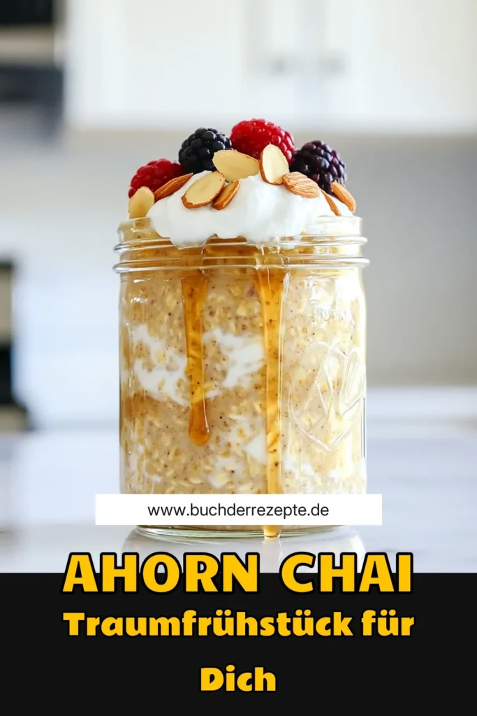 Genießen Sie den herbstlichen Geschmack mit diesen köstlichen Ahorn-Chai Übernacht-Oats! Diese einfache und gesunde Rezeptur kombiniert Haferflocken, Mandelmilch, Chai-Gewürze und griechischen Joghurt für das perfekte Frühstück. Bereiten Sie Ihre Oats im Voraus zu und lassen Sie sich morgens von frischen Früchten und Mandeln verwöhnen. Klicken Sie jetzt, um die vollständigen Anweisungen zu entdecken! #ÜbernachtOats #Frühstücksideen #Ahornsirup #ChaiRezept