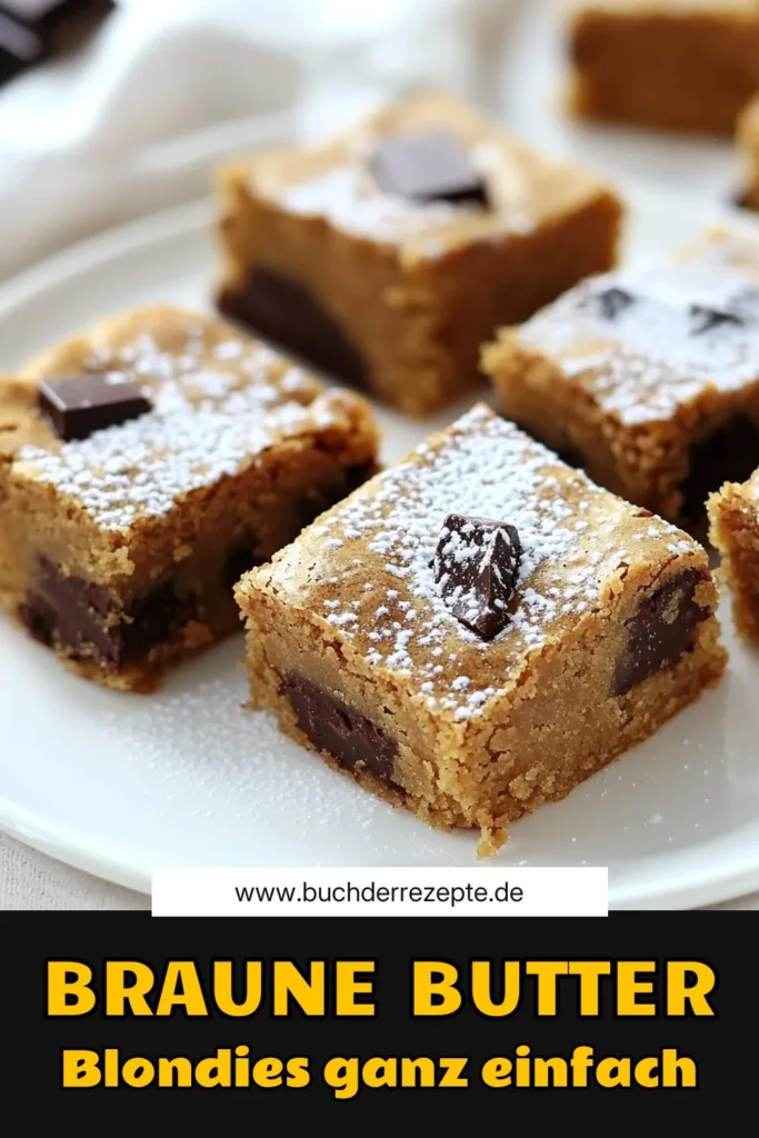 Entdecken Sie das köstliche Rezept für Braune Butter Schokoladenstückchen Blondies! Diese einfachen Blondies sind perfekt für jeden Anlass, mit einer nussigen Note dank der braunen Butter und zart schmelzenden Schokoladenstückchen. Ideal zum Teilen oder als Dessert für sich selbst. Klicken Sie jetzt, um die Schritt-für-Schritt-Anleitung zu sehen und Ihr neues Lieblingsrezept zu finden! #Blondies #Backen #Schokolade #Dessertideen