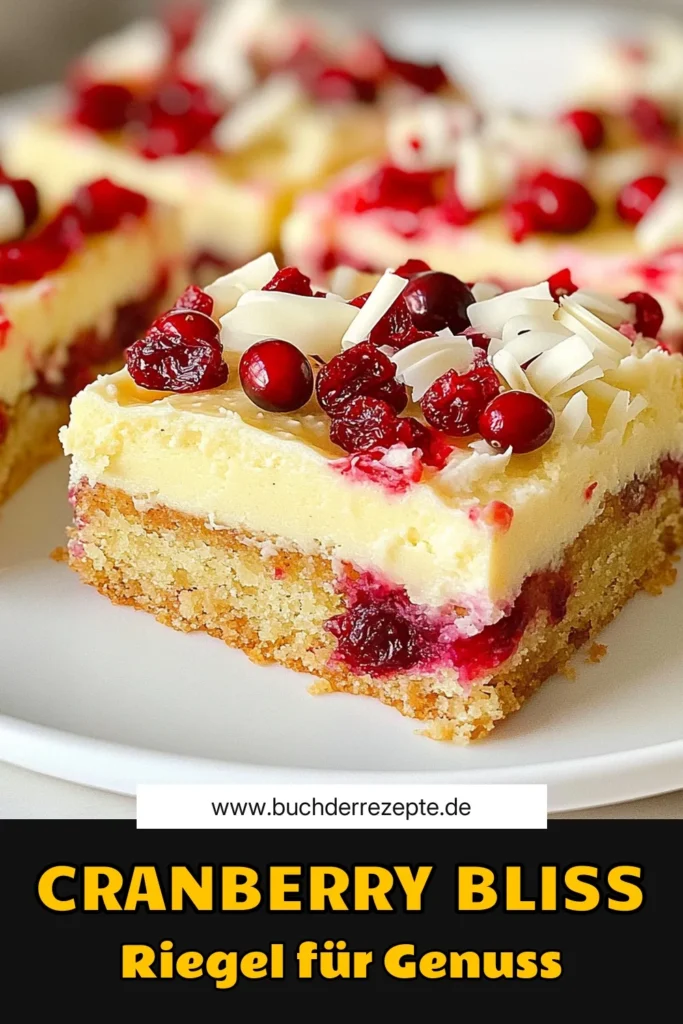 Entdecke das perfekte Rezept für köstliche Cranberry Bliss Bars! Diese einfachen, weich gebackenen Riegel sind mit getrockneten Cranberries und knusprigen Pekannüssen gefüllt und mit einem cremigen Frischkäse-Frosting verfeinert. Ideal für Feste oder verwöhne dich selbst. Klicke hier, um das vollständige Rezept zu entdecken und verwandle deine Küche in eine süße Backstube! #CranberryBlissBars #Backen #DessertRezepte #Leckereien