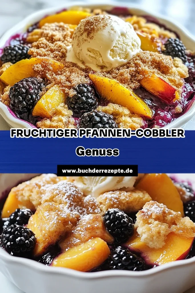 Entdecken Sie das köstliche Rezept für Schwarze Johannisbeeren Cobbler und Pfirsich Cobbler aus der Pfanne! Dieses einfache Cobbler Rezept kombiniert frische schwarze Johannisbeeren und saftige Pfirsiche zu einem unwiderstehlichen Beeren Pfirsich Dessert. Ideal für jede Gelegenheit, einfach nachzukochen und perfekt warm serviert. Speichern Sie dieses Rezept und begeistern Sie Ihre Freunde! #CobblerAusDerPfanne #EinfacheCobblerRezepte #BeerenPfirsichDessert #PfirsichCobblerRezept