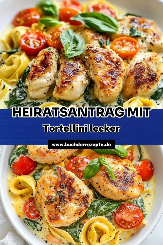 Entdecken Sie das köstliche Marry Me Chicken Rezept! Diese schnelle Hähnchenrezepte mit Tortellini und einer cremigen Tortellini Soße sind perfekt für ein romantisches Abendessen. Verwöhnen Sie sich und Ihre Lieben mit italienischen Rezeptideen, die schnell zubereitet sind. Probieren Sie es aus und lassen Sie sich von diesem Gericht verzaubern! Speichern Sie dieses Rezept für später! #MarryMeChicken #TortelliniMitHähnchen #schnelleHähnchenrezepte #italienischeRezeptideen