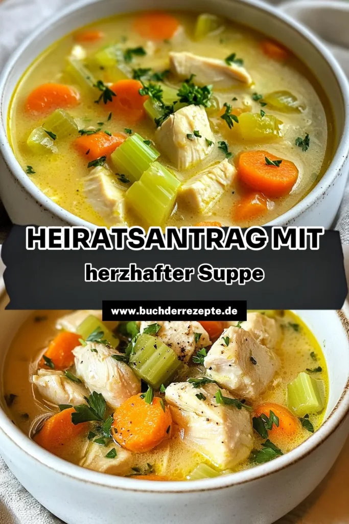 Entdecken Sie das perfekte Rezept für Marry Me Chicken Suppe! Diese cremige Hühnersuppe ist einfach zuzubereiten und enthält frisches Gemüse sowie zarte Hähnchenstückchen. Ideal für gemütliche Abende, wird dieses Hähnchensuppe Rezept Ihre Liebsten begeistern. Probieren Sie auch andere einfache Suppenrezepte aus. Speichern Sie dieses Rezept und verleihen Sie Ihrer Küche einen neuen Geschmack! #Hühnersuppe #Suppe #Kochen #Rezeptideen