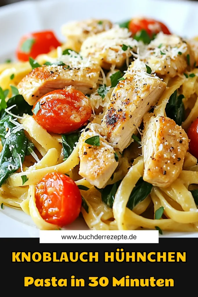 Entdecke unser unwiderstehliches Knoblauch Butter Hühnchen Pasta Rezept! Diese schnelle Pasta Gerichte mit Linguine und saftigem Hühnchen sind perfekt für ein tolles Abendessen. In nur 30 Minuten zauberst du eine einfache Pasta Rezept, die jeder lieben wird. Gönn dir diese köstliche Kombination aus Knoblauch, Butter und frischen Zutaten. Probiere es aus und teile deine Kreation! #KnoblauchButterHühnchenPasta #HühnchenPastaRezept #schnellePastaGerichte #einfachePastaRezepte