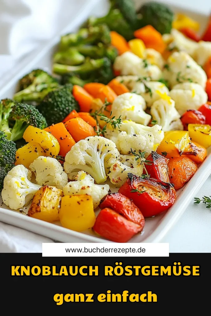 Entdecken Sie dieses köstliche Rezept für Knoblauch Kräuter Röstgemüse! Mit einfach zubereiteten, gesunden Zutaten ist dieses gesunde Röstgemüse Rezept die perfekte und einfache Gemüsebeilage für jede Mahlzeit. Das ofengeröstete Gemüse mit aromatischem Knoblauch und Kräutern ist vegan und reichhaltig im Geschmack. Probieren Sie es aus und bringen Sie Farbe auf Ihren Teller! Speichern Sie das Rezept für später! #Röstgemüse #veganeküche #gesundkochen #Knoblauchgemüse