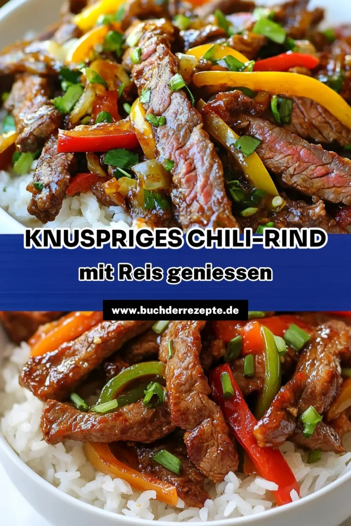 Entdecke unser Rezept für knuspriges Chili-Rindfleisch mit Reis, das deine Geschmacksknospen verzaubert! Diese asiatische Rindfleischgerichte kombinieren zartes Rindfleisch und fluffigen Jasminreis für ein perfektes Essen. Lerne, wie du Flankensteak marinieren und die Aromen in nur 40 Minuten entfalten kannst. Probier es aus und bring asiatische Küche nach Hause! Speichere das Rezept für später! #ChiliRindfleisch #RindfleischmitReis #JasminreisRezept #asiatischeKüche