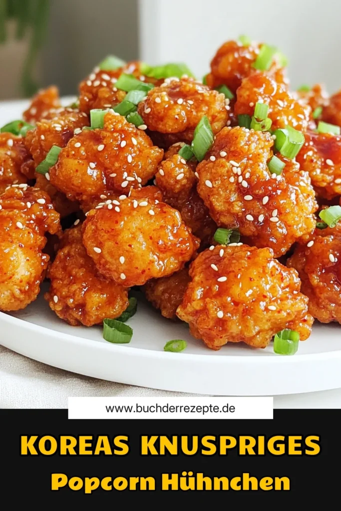 Entdecke das Geheimnis für knuspriges koreanisches Popcorn-Hühnchen, das garantiert jedem das Wasser im Mund zusammenlaufen lässt! Mit einer köstlichen Marinade aus Buttermilch und einer würzigen Gochujang-Sauce wird dieses Rezept zum Highlight deines nächsten Essens. Perfekt für gesellige Abende oder einen besonderen Snack! Klicke jetzt, um die vollständigen Rezeptdetails zu erfahren und deine Freunde zu beeindrucken! #KoreanischesEssen #PopcornHühnchen #Rezeptideen #Kochenleichtgemacht