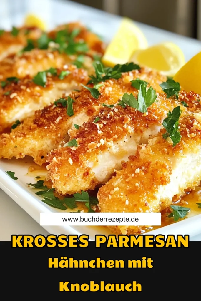 Entdecke das rezept für knuspriges Parmesan-Hähnchen mit einer köstlichen Knoblauchsauce! Marinierte Hähnchenbrustfilets sorgen für zartes Fleisch, während Panko Semmelbrösel die perfekte Knusprigkeit verleihen. Lerne, wie du die Aromasauce einfach zubereiten kannst und serviere dieses Highlight jedem. Probiere es noch heute aus und überrasche deine Familie! #HähnchenbrustfiletsRezept #Knoblauchsauce #KnusprigesParmesanHähnchen #PankoSemmelbrösel