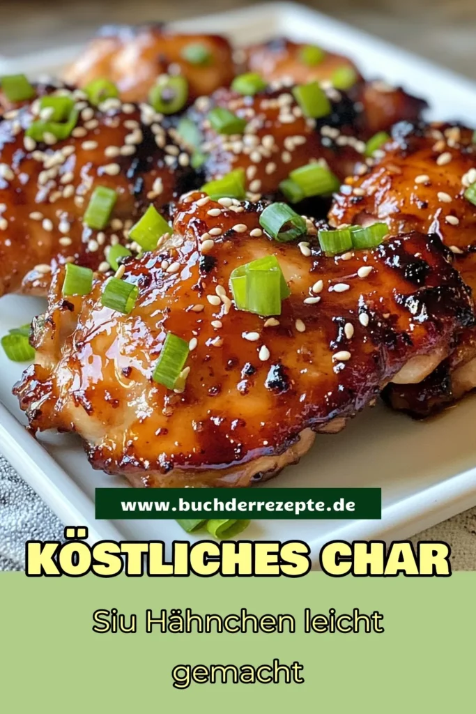 Entdecke unser köstliches Rezept für Char Siu Hähnchen! Dieses süße Hähnchenrezept bringt dir das beste asiatische Hähnchengericht direkt nach Hause. Mit Hoisin-Sauce Hähnchen, das knusprig im Ofen gebacken wird, bist du der Hit bei jedem Abendessen. Einfach marinieren und backen für ein perfektes Gericht! Probier es aus und teile deine Ergebnisse! #CharSiuHähnchen #AsiatischesEssen #Hähnchenrezepte #SüßeGerichte
