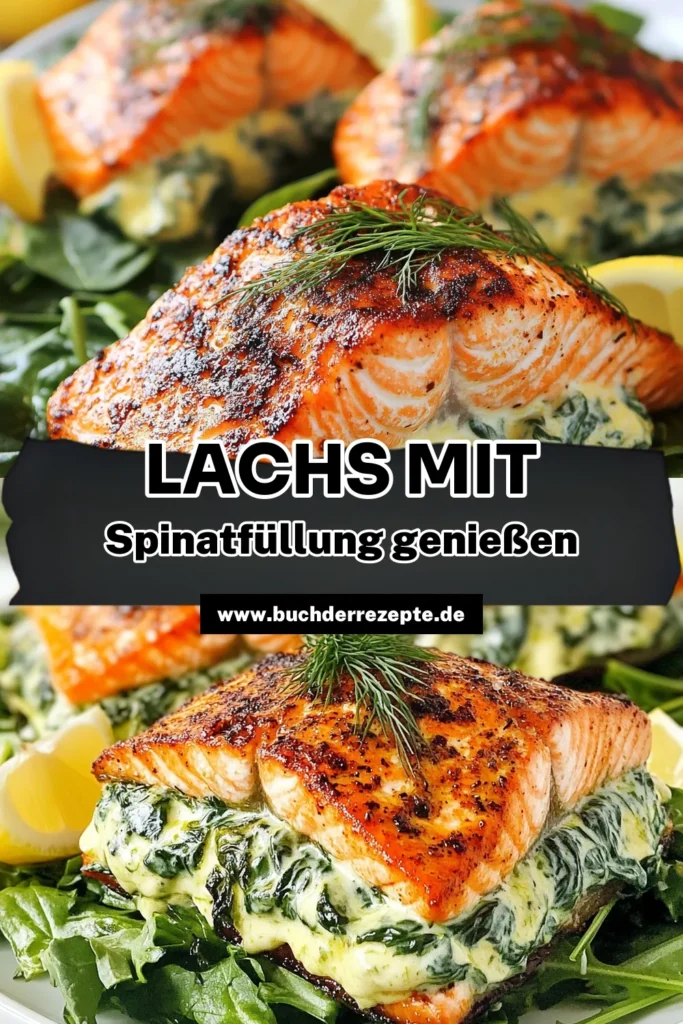 Entdecken Sie dieses köstliche Rezept für schwarz gebratenen Lachs gefüllt mit Spinat! Dieses gesunde Lachsgericht kombiniert zarten Lachs mit einer cremigen Spinat Frischkäse Füllung, die einfach unwiderstehlich ist. Ideal für mediterrane Abende oder wenn Sie etwas Besonderes zaubern möchten. Probieren Sie es aus und bringen Sie Abwechslung in Ihre Küche! Speichern Sie dieses Rezept und probieren Sie es heute aus. #SchwarzGebratenerLachs #LachsGefülltMitSpinat #SpinatFrischkäseRezept #MediterranesLachsrezept