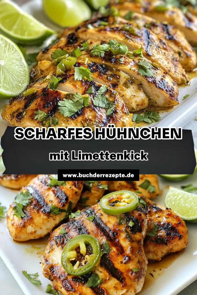 Entdecken Sie unser schmackhaftes Jalapeño Limetten Hühnchen, perfekt für Grillabende! Dieses scharfe Hühnchen Rezept zeigt Ihnen, wie Sie Hähnchenbrust marinieren, um Geschmack und Würze zu intensivieren. Genießen Sie gegrilltes Hähnchen Limette, das mit frischem Koriander garniert wird – ideal für jedes mexikanische Hühnchen Gericht. Probieren Sie es noch heute aus und bringen Sie neuen Schwung in Ihre Küche! #Hähnchenbrust #Grillen #MexikanischeKüche #Rezeptideen