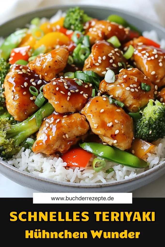 Entdecke das köstliche Teriyaki Hühnchen Rezept mit Gemüse aus einer Pfanne! Dieses einfache Hühnchen Rezept vereint saftige Hähnchenschenkel und knackiges Gemüse in einer gesunden Teriyaki Sauce – perfekt für ein schnelles Abendessen Rezept. In nur 25 Minuten zauberst du ein schmackhaftes Gericht, das die ganze Familie begeistern wird. Probiere es jetzt aus und speichere dir dieses gesunde Rezept! #TeriyakiHühnchen #GesundeRezepte #SchnellesAbendessen #EinfacheRezepte