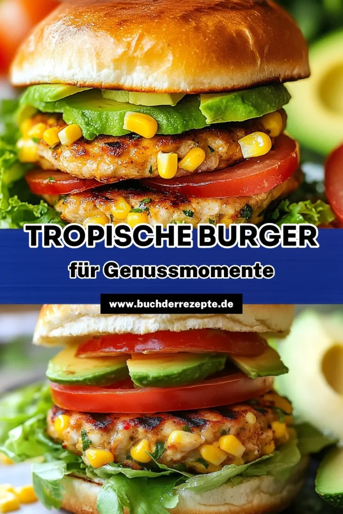 Entdecke das Rezept für köstliche Hühnchen-Mais-Burger, die den Geschmack des Karibik-Urlaubs auf deinen Grill bringen! Diese tropischen Burger sind nicht nur einfach zuzubereiten, sondern auch eine gesunde Wahl für Grillabende. Probiere unser gesundes Burger-Rezept aus Hühnchen und Mais und beeindrucke deine Freunde. Lass dich inspirieren und mache deine eigenen Burger! #HühnchenMaisBurger #tropischerBurger #gesundeBurgerRezepte #GrillrezeptHühnchen
