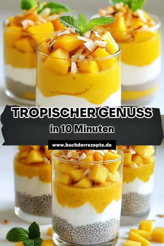 Entdecke unser köstliches Mango-Chia-Pudding Rezept! Dieser gesunde Pudding-Rezept kombiniert die Aromen von Kokosmilch und frischer Mango in einem cremigen Kokosmilch-Pudding. Ideal als Chiasamen-Nachtisch oder veganes Mango-Dessert. Perfekt für die warme Jahreszeit! Probiere es aus und bereite deinen eigenen Mango-Kokos-Chia-Pudding zu! Jetzt das Rezept speichern und loslegen! #MangoChiaPudding #KokosmilchPudding #VeganeMangoDesserts #ChiasamenNachtisch