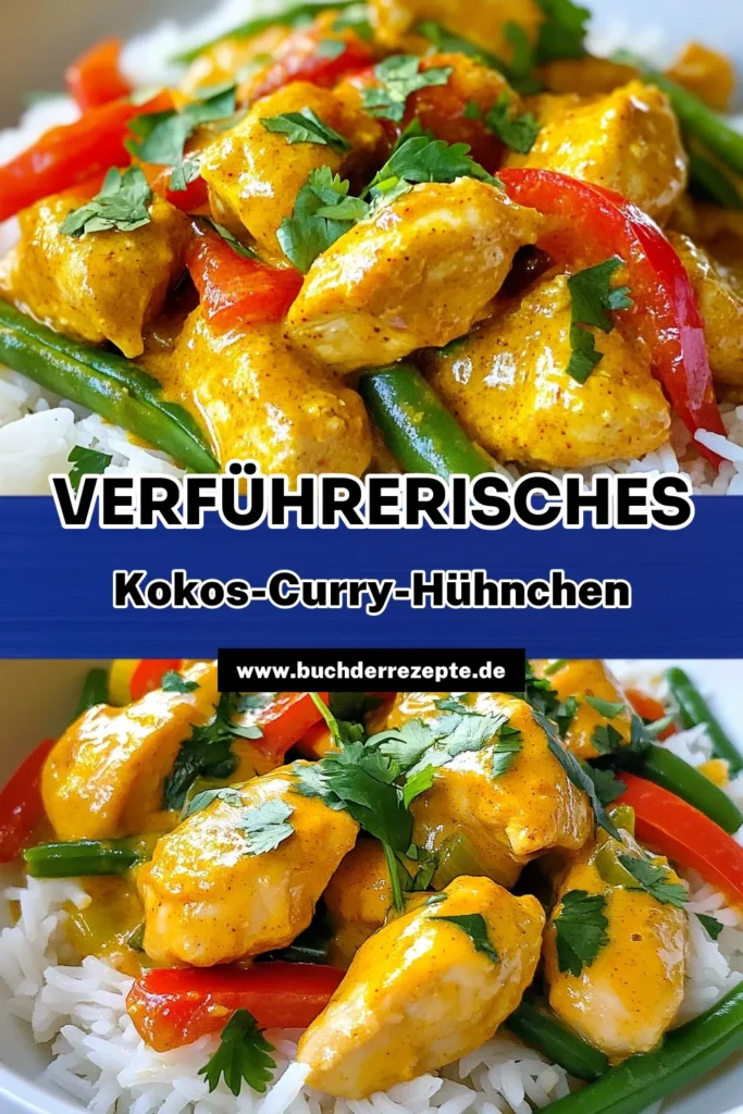 Entdecke unser köstliches Kokosnuss-Curry-Hühnchen Rezept, das einfach zuzubereiten ist und perfekte Aromen aus asiatischem Hühnchen Gericht präsentiert. Dieses gesunde Hühnchen-Curry mit Kokosmilch ist ideal für ein schnelles Abendessen und wird deine Familie begeistern. Probiere es noch heute aus und lass dich von dem Geschmack entführen! Speichere das Rezept für später! #KokosnussCurry #Hühnergericht #einfachesCurry #gesundesEssen