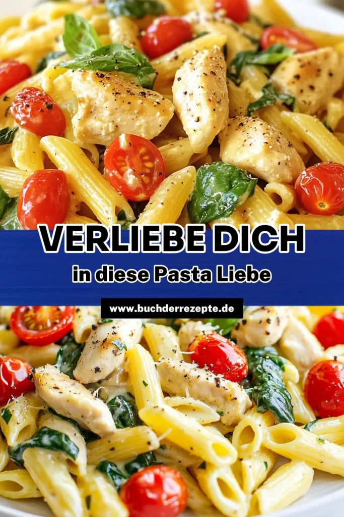 Entdecke das Rezept für One Pot Hähnchen Pasta – ein köstliches Marry Me Chicken Rezept, das deine Familie begeistern wird! Mit einfachen Zutaten und italienischen Gewürzen in der Küche zauberst du schnelle und cremige Hähnchen Pasta. Ideal für ein gemütliches Abendessen. Lass dich inspirieren und speichere dieses einfache Pasta Gericht für deinen nächsten Kochabend! #HähnchenPasta #EinfacheRezeptideen #PastaLovers #CremigeGerichte
