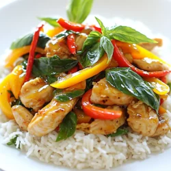 Für dieses Gericht benötigst du: - 450 g Hähnchenbrust ohne Knochen, dünn aufgeschnitten - 2 Esslöffel Pflanzenöl - 4 Knoblauchzehen, fein gehackt - 2-3 thailändische Vogelaugenschoten, fein gehackt - 1/2 Tasse Paprika, in Streifen geschnitten - 1 Tasse frische Thai-Basilikumblätter - 2 Esslöffel Sojasauce - 1 Esslöffel Fischsauce - 1 Esslöffel Austernsauce - 1 Teelöffel Zucker - Gekochter Jasminreis, zum Servieren Diese Zutaten sind der Schlüssel zu einem schnellen und schmackhaften Gericht. Achte darauf, frische und hochwertige Produkte zu verwenden, um den besten Geschmack zu erzielen. Die Verwendung von frischen Kräutern ist wichtig. Thai-Basilikum hat einen süßlichen Geschmack und passt perfekt zu diesem Gericht. Zusätzlich kannst du folgende Gewürze hinzufügen: - Kaffir-Limettenblätter - Zitronengras - Galgant Diese Gewürze bringen mehr Tiefe in deinen Geschmack und machen das Gericht authentischer. Frische Zutaten machen einen großen Unterschied. Achte beim Einkauf auf die folgenden Punkte: - Wähle Hähnchenbrust, die rosa und fest ist. - Achte darauf, dass die Paprika knackig und glänzend sind. - Kaufe frische Thai-Basilikumblätter, die grün und duftend sind. Frisches Gemüse und Kräuter sorgen dafür, dass dein würziges Thai-Basilikum-Hühnchen lebendig und schmackhaft wird. Zuerst nimm eine große Pfanne oder einen Wok. Erhitze zwei Esslöffel Pflanzenöl bei mittelhoher Hitze. Wenn das Öl heiß ist, füge vier fein gehackte Knoblauchzehen und zwei bis drei fein gehackte Vogelaugenschoten hinzu. Brate sie etwa 30 Sekunden lang. Achte darauf, dass sie nicht anbrennen. Der Duft wird den Raum füllen und dir das Wasser im Mund zusammenlaufen lassen. Jetzt kommt die Hähnchenbrust ins Spiel. Verwende 450 Gramm dünn aufgeschnittenes Hähnchenfleisch. Gib es in die Pfanne und brate es etwa 3-4 Minuten lang. Rühre während des Bratens um, bis das Hähnchen nicht mehr rosa ist. Es sollte zart und saftig bleiben. Nun ist es Zeit für das Gemüse. Füge eine halbe Tasse Paprika, in Streifen geschnitten, hinzu. Brate die Paprika für zwei Minuten mit. Sie sollten leicht zart, aber noch knackig sein. Jetzt gieße zwei Esslöffel Sojasauce, einen Esslöffel Fischsauce und einen Esslöffel Austernsauce in die Pfanne. Streue einen Teelöffel Zucker darüber. Rühre alles gut um, damit sich die Aromen 1-2 Minuten lang vermischen. Zum Schluss nimm die Pfanne vom Herd und hebe eine Tasse frische Thai-Basilikumblätter vorsichtig unter. Die Restwärme lässt das Basilikum welken. Dein Gericht ist jetzt bereit zu glänzen! Um das beste Ergebnis zu erzielen, achte auf die Hitze. Erhitze das Öl gut, bevor du die Zutaten hinzufügst. So entfalten sich die Aromen schnell. Schneide das Hähnchen in dünne Scheiben. Dünnere Stücke garen schneller und gleichmäßiger. Rühre während des Kochens häufig um, damit nichts anbrennt. Die Schärfe kannst du leicht anpassen. Verwende weniger oder mehr Vogelaugenschoten, je nach deinem Geschmack. Wenn du es milder magst, lass die Schoten ganz weg. Du kannst auch milde Paprikaschoten verwenden, um die Schärfe zu reduzieren. Für mehr Hitze, füge zusätzliche Chilis oder eine Prise Cayennepfeffer hinzu. Präsentiere das Gericht in einer flachen Schüssel. Dekoriere es großzügig mit frischem Thai-Basilikum. Limettenschnitze an die Seite legen. So kann jeder seinen eigenen Spritzer hinzufügen. Dünn geschnittene rote Chilis sind eine tolle Garnitur für einen zusätzlichen Kick. So sieht das Gericht nicht nur gut aus, sondern schmeckt auch fantastisch! {{image_4}} Wenn du kein Fleisch isst, kannst du das Hühnchen leicht ersetzen. Verwende Tofu oder Tempeh. Schneide sie in kleine Stücke und brate sie in Öl an. Tofu nimmt gut die Aromen auf. Du kannst auch Gemüse wie Zucchini oder Auberginen verwenden. Gemüse gibt dem Gericht Frische und eine neue Textur. Falls du Hähnchenbrust nicht magst, gibt es viele Optionen. Putenbrust ist eine gute Wahl. Sie hat einen ähnlichen Geschmack und ist leicht. Du kannst auch Schweinefleisch verwenden, das wird sehr zart. Fisch wie Lachs passt ebenfalls gut. Er hat einen eigenen Geschmack und ist reich an Nährstoffen. Jasminreis ist die klassische Beilage. Er ist leicht und fluffig. Du kannst auch gebratene Nudeln oder Quinoa probieren. Beide sind lecker und geben mehr Fülle. Für einen frischen Kick kannst du einen Salat dazu servieren. Ein Gurkensalat mit Limette passt perfekt. So ergänzt du die Schärfe des Gerichts. Bewahre Reste in einem luftdichten Behälter auf. Lass das Gericht zuerst auf Raumtemperatur abkühlen. So bleibt der Geschmack frisch. Du kannst das Hühnchen bis zu drei Tage im Kühlschrank lagern. Achte darauf, die Basilikumblätter erst beim Aufwärmen hinzuzufügen. Erhitze das Hühnchen in einer Pfanne bei mittlerer Hitze. Füge einen Schuss Wasser oder Brühe hinzu, um das Gericht saftig zu halten. Rühre regelmäßig um, bis es gleichmäßig warm ist. Du kannst auch die Mikrowelle benutzen. Decke das Gericht mit einem feuchten Küchentuch ab, um das Austrocknen zu verhindern. Im Kühlschrank hält sich das Gericht bis zu drei Tage. Wenn du es länger aufbewahren möchtest, friere es ein. In einem gefriergeeigneten Behälter bleibt es bis zu drei Monate frisch. Achte darauf, das Gericht gut abzudecken. So verhinderst du Gefrierbrand und erhältst den vollen Geschmack. Würziges Thai-Basilikum-Hühnchen kann sehr scharf sein. Die Schärfe kommt von den thailändischen Vogelaugenschoten. Du kannst die Menge der Chilis anpassen. Weniger Chilis machen das Gericht milder. Wenn du mehr Schärfe magst, füge mehr hinzu. So kannst du es nach deinem Geschmack gestalten. Ja, du kannst einige Zutaten ersetzen. Anstelle von Hähnchenbrust kannst du Tofu oder Rindfleisch verwenden. Für die Sojasauce kannst du auch Tamari nutzen. Anstatt Thai-Basilikum kannst du auch normalen Basilikum nehmen. Diese Anpassungen verändern den Geschmack, bleiben aber lecker. Die Zubereitung dauert nur 15 Minuten. Die Zutaten vorbereiten brauchst du etwa 5 Minuten. Das Kochen selbst dauert dann 10 Minuten. So hast du schnell ein köstliches Gericht auf dem Tisch. Ideal für ein schnelles Abendessen! Würziges Thai-Basilikum-Hühnchen ist ein tolles Gericht, das viele Aromen vereint. Wir haben die Hauptzutaten, die Zubereitung und nützliche Tipps behandelt. Veränderungen sind leicht möglich, um es vegetarisch zu machen. Reste sind einfach zu lagern und aufzuwärmen. Denke daran, deine Schärfe anzupassen. Mit diesen Ideen wird dein Gericht zu etwas Besonderem. Probiere es aus und genieße die Vielfalt!