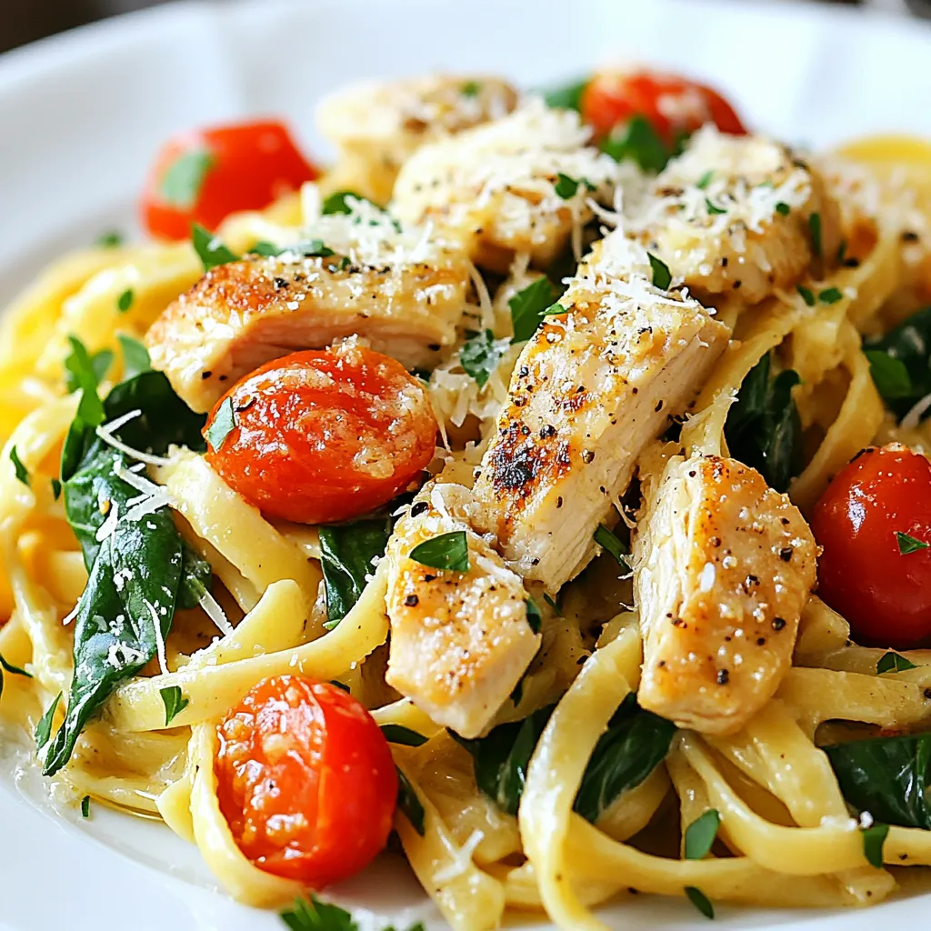 Um deine Knoblauch-Butter-Hühnchen-Pasta zuzubereiten, brauchst du folgende Zutaten: - 225 g Linguine oder Spaghetti - 2 Hähnchenbrustfilets, in Streifen geschnitten - 4 Esslöffel ungesalzene Butter - 4 Knoblauchzehen, fein gehackt - 1 Teelöffel rote Pfefferflocken (nach Geschmack anpassen) - 150 g Kirschtomaten, halbiert - 150 g Babyspinat - 50 g frisch geriebener Parmesan - Salz und Pfeffer nach Geschmack - Frische Petersilie, gehackt (zum Garnieren) Diese Zutaten machen das Gericht einfach und lecker. Die Linguine oder Spaghetti sind die perfekte Basis. Das Hähnchen bringt Protein, und der Knoblauch sorgt für Geschmack. Die Gewürze sind wichtig. Die roten Pfefferflocken geben der Pasta eine leichte Schärfe. Parmesan macht das Gericht cremig und herzhaft. Du kannst auch mehr Pfefferflocken hinzufügen, wenn du es schärfer magst. Salz und Pfeffer sind einfach Grundgewürze, die immer notwendig sind, um den Geschmack zu verbessern. Die frische Petersilie ist ein tolles Garniermittel. Sie bringt Farbe und Frische. Du kannst auch zusätzlich Parmesan darüber streuen. Das sieht gut aus und schmeckt noch besser. Wenn du magst, füge ein paar geröstete Pinienkerne hinzu. Sie geben einen tollen Crunch. {{ingredient_image_2}} Beginne mit einem großen Topf. Fülle ihn mit gesalzenem Wasser und bringe es zum Kochen. Gib 225 g Linguine oder Spaghetti hinein. Koche die Pasta nach den Anweisungen auf der Verpackung, bis sie al dente ist. Hebe 125 ml des Nudelwassers auf, bevor du die Pasta abgießt. Stelle die Pasta beiseite, während du die anderen Schritte machst. Nimm eine große Pfanne und erhitze 2 Esslöffel ungesalzene Butter bei mittlerer Hitze. Schneide 2 Hähnchenbrustfilets in Streifen und würze sie mit Salz und Pfeffer. Füge die Hähnchenstreifen in die Pfanne hinzu. Brate das Hühnchen etwa 5-7 Minuten lang. Rühre gelegentlich um, bis das Hühnchen goldbraun und durchgegart ist. Nimm das Hühnchen aus der Pfanne und lege es beiseite. In die gleiche Pfanne kommen die restlichen 2 Esslöffel Butter. Lass sie schmelzen, und füge dann 4 fein gehackte Knoblauchzehen und 1 Teelöffel rote Pfefferflocken hinzu. Sauté alles für 1-2 Minuten. Achte darauf, dass der Knoblauch nicht verbrennt, da er sonst bitter schmeckt. Jetzt gib die 150 g halbierten Kirschtomaten in die Pfanne. Koche sie etwa 3 Minuten lang, bis sie weich werden. Füge dann 150 g Babyspinat hinzu und koche, bis er zusammengefallen ist. Gib das gebratene Hühnchen zurück in die Pfanne. Füge die abgetropfte Pasta hinzu und vermenge alles gut. Wenn die Sauce zu dick ist, füge das aufbewahrte Nudelwasser nach Bedarf hinzu. Rühre 50 g frisch geriebenen Parmesan ein, bis alles gut kombiniert ist. Verteile die Pasta auf Schalen. Garniere sie mit frischer, gehackter Petersilie. Streue zusätzlich Parmesan darüber, wenn du magst. Schmecke die Pasta ab und genieße! Um die perfekte Pasta zu kochen, beginne mit viel Wasser. Verwende einen großen Topf und füge genug Salz hinzu, damit es wie das Meer schmeckt. Die richtige Menge Pasta ist wichtig. Für 225 g Linguine oder Spaghetti brauchst du mindestens 3 Liter Wasser. Koche die Pasta, bis sie al dente ist. Das bedeutet, sie sollte noch einen leichten Biss haben. Behalte etwas Nudelwasser, bevor du die Pasta abgießt. Das Hähnchen muss heiß angebraten werden. Erhitze die Pfanne zuerst, bevor du die Butter hinzufügst. Wenn die Butter schäumt, ist die Pfanne bereit. Würze die Hähnchenstreifen gut mit Salz und Pfeffer. Brate sie goldbraun, etwa 5-7 Minuten. Wenn das Hühnchen nicht zu früh gewendet wird, erhält es eine schöne Kruste. Nimm das Hähnchen rechtzeitig aus der Pfanne, um es saftig zu halten. Das aufbewahrte Nudelwasser ist ein Geheimtipp! Es enthält Stärke, die die Sauce dick macht. Wenn die Sauce zu dick ist, füge etwas Nudelwasser hinzu. Das Wasser hilft auch, die Pasta zu verbinden. Es sorgt dafür, dass die Sauce an der Pasta haftet. Dies ist besonders wichtig, um den vollen Geschmack zu genießen. Nutze es also weise! Pro Tipps Perfekte Pasta-Konsistenz: Achte darauf, die Pasta al dente zu kochen, damit sie beim Mischen mit der Sauce nicht zu weich wird. Butter richtig schmelzen: Schmelze die Butter bei mittlerer Hitze, um zu verhindern, dass sie verbrennt und bitter wird. Würze anpassen: Variiere die Menge an roten Pfefferflocken je nach deinem persönlichen Schärfewunsch. Frische Kräuter verwenden: Frische Petersilie verleiht dem Gericht nicht nur einen schönen Farbkontrast, sondern auch ein frisches Aroma. {{image_4}} Für eine vegetarische Version der Knoblauch-Butter-Hühnchen-Pasta, tausche das Hühnchen gegen Tofu. Nimm festen Tofu und schneide ihn in Würfel. Brate ihn in der Pfanne goldbraun an. Du kannst auch mehr Gemüse wie Brokkoli oder Paprika hinzufügen. Diese geben zusätzlich Farbe und Nährstoffe. Wenn du eine glutenfreie Option suchst, verwende glutenfreie Pasta. Viele Marken bieten köstliche Alternativen aus Reis oder Linsen an. Achte darauf, die Kochzeit entsprechend anzupassen. Diese Pasta kann genauso gut die Aromen der Knoblauch-Butter-Sauce aufnehmen. Pilze und Zucchini passen wunderbar in dieses Gericht. Brate sie einfach zusammen mit dem Hühnchen an. Die Pilze geben einen herzhaften Geschmack, während die Zucchini Frische bringt. Du kannst auch andere Gemüsesorten, wie Erbsen oder Karotten, hinzufügen, um mehr Vielfalt zu schaffen. Bewahre die Knoblauch-Butter-Hühnchen-Pasta in einem luftdichten Behälter auf. Lass die Pasta zuerst abkühlen. So bleibt die Pasta frisch. Im Kühlschrank hält sie sich etwa 3 bis 4 Tage. Achte darauf, die Pasta gut abzudecken. So vermeidest du, dass sie austrocknet. Du kannst die Pasta auch einfrieren. Teile sie in Portionen auf. Verwende gefriergeeignete Behälter oder Beutel. So bleibt die Pasta bis zu 3 Monate haltbar. Zum Auftauen stelle die gefrorene Pasta einfach über Nacht in den Kühlschrank. Du kannst sie auch direkt in der Mikrowelle oder auf dem Herd aufwärmen. Um die Pasta wieder lecker zu machen, füge etwas Wasser oder Brühe hinzu. Erhitze sie langsam in einer Pfanne. Rühre die Pasta regelmäßig um, damit sie gleichmäßig warm wird. Du kannst auch einen kleinen Löffel Butter hinzufügen. So bleibt der Geschmack frisch und die Pasta saftig. Um die Sauce cremiger zu machen, füge mehr Butter oder Sahne hinzu. Beide machen die Sauce reichhaltiger. Du kannst auch etwas Frischkäse einrühren. Das macht alles schön cremig. Achte darauf, die Hitze niedrig zu halten, damit nichts anbrennt. Als Beilage passt ein frischer grüner Salat gut dazu. Ein einfacher Rucola-Salat mit Zitronen-Dressing ist perfekt. Auch geröstetes Gemüse wie Zucchini oder Paprika harmoniert gut mit der Pasta. Wenn du Brot magst, serviere Knoblauchbrot dazu. Es passt wunderbar zu der Knoblauch-Butter-Sauce. Übrig gebliebene Pasta bleibt im Kühlschrank etwa 3 bis 5 Tage frisch. Stelle sicher, dass du sie in einem luftdichten Behälter aufbewahrst. Wenn du die Pasta länger aufbewahren möchtest, kannst du sie einfrieren. In einem geeigneten Behälter hält sie bis zu 3 Monate. Diese Anleitung gab dir die besten Zutaten und Schritte für Knoblauch-Butter-Hühnchen-Pasta. Du hast Tipps für perfekte Pasta und Hähnchen gelernt. Variationen zeigen dir, wie du das Rezept anpassen kannst. Auch die Lagerung und häufige Fragen sind wichtig für den Genuss. Kochen macht Spaß und mit diesem Rezept gelingen dir tolle Ergebnisse. Experimentiere und finde deine Lieblingsversion. Viel Freude beim Ausprobieren!