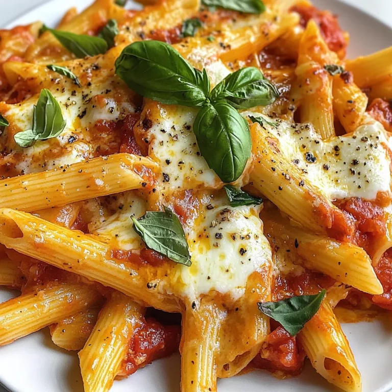 Für ein leckeres Gericht braucht man folgende Hauptzutaten: - 300g Penne-Nudeln - 400g dosierte, zerkleinerte Tomaten - 200g Mozzarella-Käse, gewürfelt - 50g geriebener Parmesan-Käse - 2 Esslöffel Olivenöl - 1 Knoblauchzehe, fein gehackt Diese Zutaten bilden die Basis für Pasta alla Sorrentina. Die Penne-Nudeln sind perfekt, um die Sauce gut aufzunehmen. Zerkleinerte Tomaten geben einen tollen Geschmack und die Käsesorten machen das Gericht cremig und herzhaft. Um den Geschmack zu verfeinern, verwende ich folgende Gewürze und Kräuter: - 1 Teelöffel getrockneter Oregano - Salz und Pfeffer nach Geschmack Oregano bringt einen typischen italienischen Geschmack in das Gericht. Salz und Pfeffer sind wichtig, um die Aromen zu betonen und das Ganze abzurunden. Zur Dekoration und für zusätzlichen Geschmack empfehle ich: - Frische Basilikumblätter Basilikum hat einen frischen, aromatischen Geschmack. Es sieht auch schön aus, wenn man es über die Pasta streut. Diese Garnitur macht das Gericht nicht nur leckerer, sondern auch ansprechender. {{ingredient_image_2}} Kochen Sie zuerst die Penne-Nudeln. Füllen Sie einen großen Topf mit Wasser und bringen Sie es zum Kochen. Fügen Sie Salz hinzu, um den Geschmack zu verbessern. Geben Sie die Nudeln in das kochende Wasser. Kochen Sie sie gemäß der Anleitung auf der Verpackung, bis sie al dente sind. Das bedeutet, sie sollten noch einen leichten Biss haben. Gießen Sie sie dann in ein Sieb ab und lassen Sie sie beiseite. Jetzt kommt die Sauce. Nehmen Sie eine große Pfanne und erhitzen Sie das Olivenöl bei mittlerer Hitze. Fügen Sie die fein gehackte Knoblauchzehe hinzu und braten Sie sie an. Rühren Sie ständig um, damit der Knoblauch nicht verbrennt. Nach etwa einer Minute sollten Sie den leckeren Duft des Knoblauchs riechen. Gießen Sie die zerkleinerten Tomaten in die Pfanne. Fügen Sie getrockneten Oregano sowie Salz und Pfeffer hinzu. Lassen Sie die Sauce zehn Minuten köcheln. Sie sollte leicht eindicken und aromatisch sein. Jetzt kombinieren wir die Pasta und die Sauce. Nehmen Sie die gekochten Penne-Nudeln und geben Sie sie in die Pfanne mit der Sauce. Vermengen Sie alles gut. Die Nudeln sollten gleichmäßig mit der Sauce bedeckt sein. Nehmen Sie die Pfanne dann vom Herd. Fügen Sie die gewürfelte Mozzarella hinzu. Rühren Sie alles vorsichtig um. Der Käse schmilzt durch die Wärme der Pasta. Heizen Sie Ihren Ofen auf 180°C vor. Geben Sie die Pastamischung in eine Auflaufform. Streuen Sie den geriebenen Parmesan gleichmäßig darüber. Backen Sie die Mischung im Ofen für 15 bis 20 Minuten. Der Käse sollte blubbern und goldbraun sein. Nehmen Sie die Form aus dem Ofen und lassen Sie sie einige Minuten abkühlen. Garnieren Sie das Gericht mit frischen Basilikumblättern vor dem Servieren. Um perfekte Al Dente-Nudeln zu kochen, nutzen Sie viel Wasser. Fügen Sie ausreichend Salz hinzu. Kochen Sie die Penne-Nudeln nach den Anweisungen auf der Verpackung. Testen Sie die Nudeln ein paar Minuten vor dem Ende der Kochzeit. Sie sollten weich, aber noch bissfest sein. Wenn sie fertig sind, gießen Sie sie ab, aber spülen Sie sie nicht. So bleibt die Stärke haften, was die Sauce besser bindet. Um zu verhindern, dass der Käse anbrennt, verwenden Sie eine gleichmäßige Hitze. Stellen Sie den Ofen auf 180°C ein. Streuen Sie den geriebenen Parmesan gleichmäßig über die Pasta. Achten Sie darauf, dass der Käse nicht zu nah an der Oberhitze ist. Wenn er anfängt, zu bräunen, decken Sie die Form mit Alufolie ab. Variieren Sie die Gewürze, um den Geschmack zu verbessern. Fügen Sie frischen Oregano oder Basilikum hinzu. Zwiebeln können auch eine tolle Ergänzung sein. Für etwas Schärfe probieren Sie rote Paprikaflocken. Experimentieren Sie nach Ihrem Geschmack. So wird Pasta alla Sorrentina noch interessanter. Pro Tipps Perfekte Pasta: Um die Pasta al dente zu kochen, folgen Sie den Anweisungen auf der Verpackung und probieren Sie sie ein bis zwei Minuten vor dem Ende der empfohlenen Kochzeit. Frische Kräuter: Für zusätzlichen Geschmack fügen Sie frische Kräuter wie Basilikum oder Oregano kurz vor dem Servieren hinzu. Käse schmelzen: Um eine cremigere Konsistenz zu erhalten, lassen Sie die Mozzarella-Würfel kurz in der warmen Pasta ruhen, bevor Sie sie vermengen. Backzeit anpassen: Beobachten Sie die Auflaufform während des Backens, um sicherzustellen, dass der Käse nicht verbrennt. Jeder Ofen kann unterschiedlich sein. {{image_4}} Pasta alla Sorrentina ist einfach vegetarisch zu machen. Verwenden Sie nur die Zutaten aus dem Rezept, aber ersetzen Sie den Käse. Fügen Sie mehr Gemüse hinzu, wie Zucchini oder Paprika. Diese machen das Gericht bunten und nahrhaft. Für einen mediterranen Twist können Sie Oliven oder Kapern hinzufügen. Diese Zutaten bringen einen salzigen Geschmack in die Sauce. Auch frische Tomaten oder Spinat passen gut. Diese Zutaten machen das Gericht frischer und aufregender. Wenn Sie keinen Mozzarella haben, probieren Sie Feta oder Ricotta. Diese Käse bieten eine andere Textur und Geschmack. Für Parmesan können Sie Pecorino verwenden. Dieser hat einen stärkeren Geschmack und passt gut zu den Tomaten. Wenn du Reste von Pasta alla Sorrentina hast, bewahre sie in einem luftdichten Behälter auf. So bleiben sie frisch. Stelle sicher, dass die Pasta vollständig abgekühlt ist, bevor du sie in den Kühlschrank stellst. So vermeidest du Kondenswasser, das die Pasta matschig macht. Du kannst die Reste bis zu drei Tage im Kühlschrank lagern. Um Pasta alla Sorrentina einzufrieren, lege sie in einen gefrierfesten Behälter. Du kannst die Pasta auch portionsweise in Frischhaltefolie wickeln. Achte darauf, die Luft so gut wie möglich herauszudrücken. So bleibt die Qualität besser erhalten. Die Pasta kann bis zu drei Monate im Gefrierfach bleiben. Wenn du sie später essen möchtest, tau sie über Nacht im Kühlschrank auf. Um die Reste aufzuwärmen, gibt es ein paar einfache Methoden. Du kannst die Pasta in der Mikrowelle erhitzen. Gib etwas Wasser hinzu, damit sie nicht austrocknet. Alternativ kannst du die Pasta in einer Pfanne auf dem Herd erhitzen. Füge dort auch einen Schuss Olivenöl oder etwas Wasser hinzu. So bleibt die Pasta saftig. Erhitze sie langsam, bis sie durchwärmt ist. Pasta alla Sorrentina stammt aus der Stadt Sorrent in Italien. Diese Region ist bekannt für ihre frischen Tomaten und den leckeren Käse. Das Gericht vereint diese Zutaten in einer herzhaften Pasta. Ja, du kannst Pasta alla Sorrentina im Voraus machen. Koche die Nudeln und bereite die Sauce. Mische beides und lege es in eine Auflaufform. Du kannst das Gericht bis zu einem Tag im Kühlschrank aufbewahren. Backe es dann vor dem Servieren. Um Pasta alla Sorrentina glutenfrei zu machen, wähle glutenfreie Penne-Nudeln. Diese sind in vielen Geschäften erhältlich. Alle anderen Zutaten sind von Natur aus glutenfrei. So kannst du das Gericht genießen, ohne Gluten zu konsumieren. Pasta alla Sorrentina ist ein einfaches, aber köstliches Gericht. Wir haben die Hauptzutaten und Gewürze besprochen. Ich gab dir eine leicht verständliche Anleitung zum Kochen, Backen und Servieren. Praktische Tipps helfen dir, perfekte Nudeln zu kochen und Käse zu vermeiden, der anbrennt. Du kannst auch Variationen ausprobieren, um neue Geschmäcker zu entdecken. Denke daran, Reste richtig zu lagern und eventuell auch zu frieren. So bleibt der Genuss länger erhalten. Jetzt bist du bereit, Pasta alla Sorrentina zu machen!
