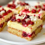 Für die Cranberry Bliss Bars brauchst du einige einfache Zutaten: - 1 Tasse Weizenmehl - 1/2 Teelöffel Backpulver - 1/4 Teelöffel Natron - 1/4 Teelöffel Salz - 1/2 Tasse ungesalzene Butter, weich - 3/4 Tasse brauner Zucker, fest gepackt - 1/4 Tasse Kristallzucker - 2 große Eier - 1 Teelöffel Vanilleextrakt - 1/2 Tasse getrocknete Cranberries, grob gehackt - 1/2 Tasse weiße Schokoladenstückchen - 1/4 Tasse gehackte Pekannüsse (optional) Diese Zutaten sind wichtig für den Geschmack und die Textur. Achte darauf, die Butter weich zu machen, damit sie sich gut mit den Zuckern vermischt. Für das leckere Frosting benötigst du: - 113 g Frischkäse, weich - 1/4 Tasse ungesalzene Butter, weich - 1 Tasse Puderzucker - 1 Esslöffel Orangensaft - 1/4 Teelöffel Vanilleextrakt Das Frosting verleiht den Bars eine cremige Schicht, die perfekt zu den fruchtigen Cranberries passt. Du kannst die Bars nach deinem Geschmack anpassen. Hier sind einige Optionen: - Füge 1/4 Tasse gehackte Nüsse hinzu für mehr Crunch. - Nutze andere Trockenfrüchte wie Aprikosen oder Äpfel. - Experimentiere mit verschiedenen Schokoladensorten. Diese Variationen geben deinen Bars einen persönlichen Touch. Probiere sie aus und finde deine Lieblingskombination! Zu Beginn heizen Sie den Ofen auf 175°C vor. Dies ist wichtig, um die Bars gleichmäßig zu backen. Nehmen Sie eine 20x20 cm große Backform und legen Sie sie mit Backpapier aus. Lassen Sie das Papier über den Rand hängen. So können Sie die Riegel später einfach herausnehmen. Jetzt kommen die trockenen Zutaten. Mischen Sie in einer Schüssel das Weizenmehl, Backpulver, Natron und Salz. Stellen Sie diese Mischung beiseite. In einer großen Rührschüssel schlagen Sie die weiche Butter mit braunem Zucker und Kristallzucker cremig. Das dauert etwa 2-3 Minuten. Fügen Sie die Eier nacheinander hinzu. Rühren Sie gut nach jeder Zugabe. Geben Sie dann den Vanilleextrakt dazu. Jetzt mischen Sie die trockenen Zutaten nach und nach mit der feuchten Mischung. Rühren Sie nur so lange, bis alles gerade vermischt ist. Fügen Sie die gehackten getrockneten Cranberries, weißen Schokoladenstückchen und Pekannüsse hinzu. Mischen Sie vorsichtig, bis sie gleichmäßig verteilt sind. Geben Sie den Teig gleichmäßig in die Backform. Backen Sie die Riegel 20-25 Minuten lang. Ein Zahnstocher sollte sauber herauskommen, wenn die Riegel fertig sind. Nehmen Sie die Form aus dem Ofen und lassen Sie sie 10 Minuten abkühlen. Heben Sie dann die Riegel mit dem Backpapier heraus und lassen Sie sie auf einem Kuchengitter vollständig abkühlen. Beim Backen der Cranberry Bliss Bars gibt es einige häufige Fehler. Ein häufiger Fehler ist, den Teig zu lange zu mischen. Mischen Sie nur, bis alles gerade verbunden ist. Zu viel Mischen kann die Bars zäh machen. Ein anderer Fehler ist, den Ofen nicht rechtzeitig vorzuheizen. Ein kalter Ofen kann die Backzeit verlängern und die Konsistenz beeinträchtigen. Stellen Sie sicher, dass Sie den Ofen auf 175°C vorheizen, bevor Sie den Teig hineinlegen. Um das Frosting perfekt zu machen, sollten die Zutaten weich sein. Lassen Sie den Frischkäse und die Butter auf Raumtemperatur kommen. Schlagen Sie diese zusammen, bis sie cremig sind. Fügen Sie den Puderzucker langsam hinzu. So vermeiden Sie Klumpen. Der Orangensaft bringt Frische. Rühren Sie ihn gut ein, aber übermixen Sie nicht. Ein glattes Frosting sieht nicht nur besser aus, sondern schmeckt auch toll. Die Präsentation macht einen großen Unterschied. Schneiden Sie die Bars in gleichmäßige Stücke. Servieren Sie sie auf einem schönen Teller. Um sie festlich zu gestalten, legen Sie frische Orangenscheiben dazu. Dekorieren Sie mit zusätzlichen getrockneten Cranberries und weißen Schokoladenspänen. Das gibt einen tollen Kontrast und sieht sehr einladend aus. Ein hübsches Design macht jede Feier schöner! {{image_4}} Cranberry Bliss Bars sind lecker, aber du kannst sie noch besser machen. Eine tolle Idee ist, Nüsse hinzuzufügen. Pekannüsse passen perfekt. Sie geben den Bars einen schönen Crunch. Du kannst die Nüsse grob hacken und einfach in den Teig mischen. Das gibt mehr Textur und Geschmack. Wenn du Nüsse magst, probiere es aus! Für vegane und glutenfreie Cranberry Bliss Bars gibt es einfache Anpassungen. Ersetze das Weizenmehl durch Mandel- oder Kokosmehl. Nutze auch pflanzliche Butter anstelle von normaler Butter. Verwende Leinsamen oder Chia-Samen, um die Eier zu ersetzen. So hast du leckere Bars, die für jeden geeignet sind. Diese Anpassungen machen die Bars ebenso köstlich. Du kannst die Cranberry Bliss Bars auch kreativ abwandeln. Füge zum Beispiel Zimt oder Muskatnuss hinzu. Das gibt den Bars einen warmen, würzigen Geschmack. Auch eine Prise Meersalz macht die Süße intensiver. Wenn du Schokolade liebst, probiere dunkle Schokoladenstückchen. So hast du eine neue, spannende Variante. Sei mutig und experimentiere mit verschiedenen Zutaten! Um die Cranberry Bliss Bars frisch zu halten, lege sie in einen luftdichten Behälter. Achte darauf, die Riegel mit Backpapier zu trennen, damit sie nicht zusammenkleben. Lagere sie an einem kühlen und trockenen Ort. So bleiben sie weich und lecker. Wenn du die Riegel richtig lagerst, bleiben sie bis zu einer Woche frisch. Du kannst sie auch im Kühlschrank aufbewahren. Dort sind sie bis zu zwei Wochen haltbar. Achte darauf, sie gut abzudecken, damit sie nicht austrocknen. Das Einfrieren der Riegel ist eine tolle Option. Schneide sie in Stücke und lege sie in einen gefrierfesten Beutel. Du kannst sie bis zu drei Monate einfrieren. Wenn du bereit bist, sie zu essen, lasse sie einfach bei Raumtemperatur auftauen. So schmecken sie fast wie frisch gebacken. Die Zubereitung der Cranberry Bliss Bars dauert etwa 15 Minuten. Das Backen benötigt 20 bis 25 Minuten. Nach dem Backen lassen Sie die Bars 10 Minuten in der Form abkühlen. Dann kühlen sie auf einem Gitter vollständig ab. Insgesamt sind Sie in einer Stunde fertig. Ja, Sie können das Frosting weglassen. Die Bars schmecken auch ohne Frosting sehr gut. Sie sind dann einfacher und leichter. Wenn Sie nur die Bars möchten, genießen Sie sie pur oder mit einem Hauch Puderzucker. Getrocknete Cranberries finden Sie in den meisten Supermärkten. Suchen Sie in der Backabteilung oder in der Nähe von Trockenfrüchten. Auch Bioläden oder Online-Shops bieten sie an. Achten Sie auf Qualität, um den besten Geschmack zu erhalten. Cranberry Bliss Bars sind einfach zu machen und toll im Geschmack. Wir haben die Hauptzutaten besprochen, das Frosting und einige kreative Variationen. Ich habe Tipps gegeben, um Fehler zu vermeiden und die perfekte Konsistenz zu erreichen. Die Lagerung und Haltbarkeit der Riegel sind ebenfalls wichtig. Egal, ob du mit Nüssen oder veganen Optionen experimentierst, diese Riegel bringen Freude. Probiere sie aus und teile sie mit Freunden. Du wirst begeistert sein von deinem Ergebnis.