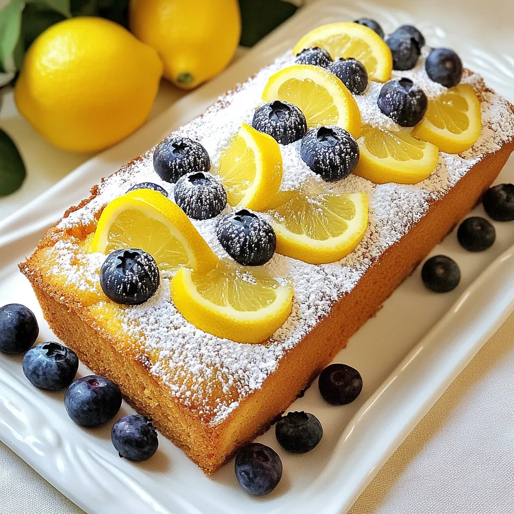 Für meinen Lemon Blueberry Loaf Cake brauche ich diese Zutaten: - 1 ½ Tassen Weizenmehl - 1 Teelöffel Backpulver - ½ Teelöffel Natron - ¼ Teelöffel Salz - ¾ Tasse granulierten Zucker - ½ Tasse ungesalzene Butter, weich - 2 große Eier - 2 Esslöffel Zitronenschale - 1 Esslöffel Zitronensaft - ½ Tasse griechischer Joghurt - 1 Tasse frische Blaubeeren (plus extra zum Dekorieren) - 1 Teelöffel Vanilleextrakt - 1 Esslöffel Puderzucker (zum Bestäuben) Jede Zutat spielt eine wichtige Rolle. Die Zitronenschale und der Zitronensaft geben dem Kuchen einen frischen Geschmack. Frische Blaubeeren bringen Süße und Saftigkeit. Butter macht den Kuchen weich und lecker. Der griechische Joghurt sorgt für eine feuchte Textur. Zusammen schaffen sie einen perfekten Mix aus süß und sauer. - Mehl: Wählen Sie frisches, qualitativ hochwertiges Weizenmehl. Es macht den Kuchen leicht und locker. - Blaubeeren: Nutzen Sie frische, reife Blaubeeren. Sie sind saftig und bringen Farbe in den Laib. - Butter: Verwenden Sie ungesalzene Butter. Sie gibt Kontrolle über den Salzgehalt. - Zitronen: Frische Zitronen sind am besten. Sie haben mehr Geschmack als die abgepackte Variante. - Joghurt: Achten Sie auf griechischen Joghurt. Er macht den Kuchen cremig und lecker. Mit diesen Zutaten wird Ihr Lemon Blueberry Loaf Cake sicher köstlich! {{ingredient_image_2}} Beginne mit dem Heizen des Ofens auf 175°C. Fette eine Kastenform von 23x13 cm ein und lege den Boden mit Backpapier aus. Das macht das Herausnehmen des Kuchens leicht. In einer Schüssel vermische das Weizenmehl, Backpulver, Natron und Salz gut. Dies gibt deinem Kuchen Struktur. Stelle die Mischung beiseite. In einer großen Schüssel schlägst du die weiche Butter mit dem Zucker. Mache das für etwa 3-4 Minuten, bis die Mischung leicht und locker ist. Füge dann die Eier nach und nach hinzu. Stelle sicher, dass jedes Ei gut vermischt ist, bevor du das nächste hinzufügst. Jetzt ist es Zeit für den frischen Geschmack! Rühre die Zitronenschale, den Zitronensaft und den Vanilleextrakt unter. Mische die trockenen Zutaten mit der feuchten Mischung. Beginne und ende mit der Mehlmischung. Mische alles vorsichtig, bis es gerade so kombiniert ist. Füge die frischen Blaubeeren hinzu. Sei vorsichtig, dass du sie nicht zerdrückst. Gieße den Teig in die vorbereitete Kastenform. Glätte die Oberfläche und streue einige extra Blaubeeren darauf. Backe den Kuchen für 50-60 Minuten. Prüfe mit einem Zahnstocher, ob er fertig ist. Wenn der Zahnstocher sauber herauskommt, ist dein Kuchen fertig. Lass den Laib etwa 10 Minuten in der Form abkühlen. Danach lege ihn auf ein Kuchengitter, um vollständig abzukühlen. Vor dem Servieren bestäube ihn mit Puderzucker. Beim Backen kann einiges schiefgehen. Ein häufiger Fehler ist, die Zutaten nicht richtig abzumessen. Verwende immer Messbecher für Genauigkeit. Ein weiterer Fehler ist das Übermixen des Teigs. Mische die Zutaten nur, bis sie zusammenkommen. Wenn du zu viel rührst, wird der Kuchen hart. Um den Kuchen saftig zu halten, benutze frische Zutaten. Das ist sehr wichtig. Griechischer Joghurt sorgt für Feuchtigkeit und einen tollen Geschmack. Achte darauf, die Blaubeeren vorsichtig unterzuheben. So zerdrückst du sie nicht und der Kuchen bleibt saftig. Heize deinen Ofen gut vor. Bei 175°C (350°F) ist der Kuchen perfekt. Überprüfe nach 50 Minuten die Backzeit mit einem Zahnstocher. Wenn er sauber herauskommt, ist der Kuchen fertig. Lass ihn nach dem Backen kurz in der Form abkühlen. So bleibt er stabil und bricht nicht. Pro Tips Frische Blaubeeren verwenden: Verwenden Sie frische statt gefrorene Blaubeeren, um die beste Textur und den besten Geschmack zu erzielen. Zitronenschale richtig abreiben: Achten Sie darauf, nur das Gelbe der Zitronenschale abzureiben, da das Weiße bitter schmecken kann. Teig nicht übermixen: Heben Sie die Zutaten nur so lange zusammen, bis sie gerade kombiniert sind, um einen zarten Laib zu erhalten. Laib richtig abkühlen lassen: Lassen Sie den Laib vollständig auf einem Kuchengitter abkühlen, um Feuchtigkeit zu vermeiden und die Kruste knusprig zu halten. {{image_4}} Bei meinem Lemon Blueberry Loaf Cake gibt es viele Wege, ihn zu variieren. Du kannst Nüsse wie Mandeln oder Walnüsse hinzufügen. Diese geben einen tollen Crunch. Auch etwas Zimt kann eine schöne Note bringen. Wenn du es gerne schokoladig magst, füge Schokoladenstückchen hinzu. Dadurch wird der Kuchen noch schmackhafter und interessanter. Manchmal möchte man den Kuchen weniger süß. Du kannst den Zucker um ein Viertel reduzieren. Dies gibt dem Kuchen einen frischen Geschmack. Alternativ kannst du Honig oder Ahornsirup benutzen. Diese Süßungsmittel haben eine eigene Note, die den Geschmack ändert. Achte darauf, die Flüssigkeit etwas zu reduzieren, wenn du diese Optionen wählst. Wenn du Blaubeeren nicht magst, probiere andere Früchte. Himbeeren oder Erdbeeren passen gut zu Zitrone. Du kannst auch getrocknete Früchte wie Cranberries verwenden. Diese geben dem Kuchen eine neue Dimension. Denke daran, die Frucht gut zu schneiden oder zu zerdrücken, damit sie gut verteilt ist. So wird jeder Bissen lecker. Bewahren Sie den Lemon Blueberry Loaf Cake an einem kühlen, trockenen Ort auf. Ein luftdichter Behälter hilft, die Frische zu bewahren. Stellen Sie sicher, dass der Kuchen vollständig abgekühlt ist, bevor Sie ihn lagern. So bleibt die Textur angenehm und weich. Der Laib bleibt bei richtiger Lagerung etwa 3 bis 5 Tage frisch. Nach 5 Tagen kann der Kuchen trockener werden. Wenn Sie den Kuchen länger aufbewahren wollen, ist das Einfrieren eine gute Option. Achten Sie darauf, den Kuchen in Scheiben zu schneiden, um die Portionierung zu erleichtern. Um den Kuchen einzufrieren, wickeln Sie ihn fest in Frischhaltefolie ein. Verwenden Sie dann eine Gefrierbeutel oder einen gefrierfesten Behälter. So schützen Sie den Kuchen vor Frostschäden. Der Kuchen bleibt bis zu 3 Monate im Gefrierfach haltbar. Zum Auftauen legen Sie ihn einfach in den Kühlschrank oder bei Raumtemperatur. Um den Kuchen glutenfrei zu machen, nutzen Sie glutenfreies Mehl. Achten Sie darauf, eine Mischung zu wählen, die für das Backen geeignet ist. Es gibt viele Marken auf dem Markt. Oft enthalten sie auch Zutaten wie Xanthan, um die Konsistenz zu verbessern. Testen Sie das Mehl in kleinen Mengen, um die besten Ergebnisse zu erzielen. Ja, Sie können gefrorene Blaubeeren verwenden! Achten Sie darauf, sie nicht vorher aufzutauen. Das verhindert, dass der Teig zu feucht wird. Fügen Sie die gefrorenen Blaubeeren direkt in den Teig. Sie geben dem Kuchen trotzdem einen frischen Geschmack und eine schöne Farbe. Falls Sie keinen griechischen Joghurt haben, gibt es einige gute Alternativen. Sie können normalen Joghurt verwenden, aber achten Sie darauf, die Menge etwas zu reduzieren. Auch saure Sahne funktioniert gut. Für eine milchfreie Option nehmen Sie Kokosjoghurt oder Mandeljoghurt. Diese ersetzen den Joghurt und halten den Kuchen feucht. Zusammenfassend haben wir die wichtigsten Zutaten und Schritte für einen leckeren Kuchen besprochen. Du hast erfahren, wie du hochwertige Zutaten wählst und häufige Fehler vermeidest. Die verschiedenen Variationen bieten spannende Möglichkeiten, deinen Kuchen anzupassen. Denke auch an die optimalen Lagerbedingungen, damit dein Kuchen länger frisch bleibt. Ich hoffe, diese Tipps helfen dir, in der Küche erfolgreich zu sein. Probiere die Rezepte aus und genieße jeden Bissen!