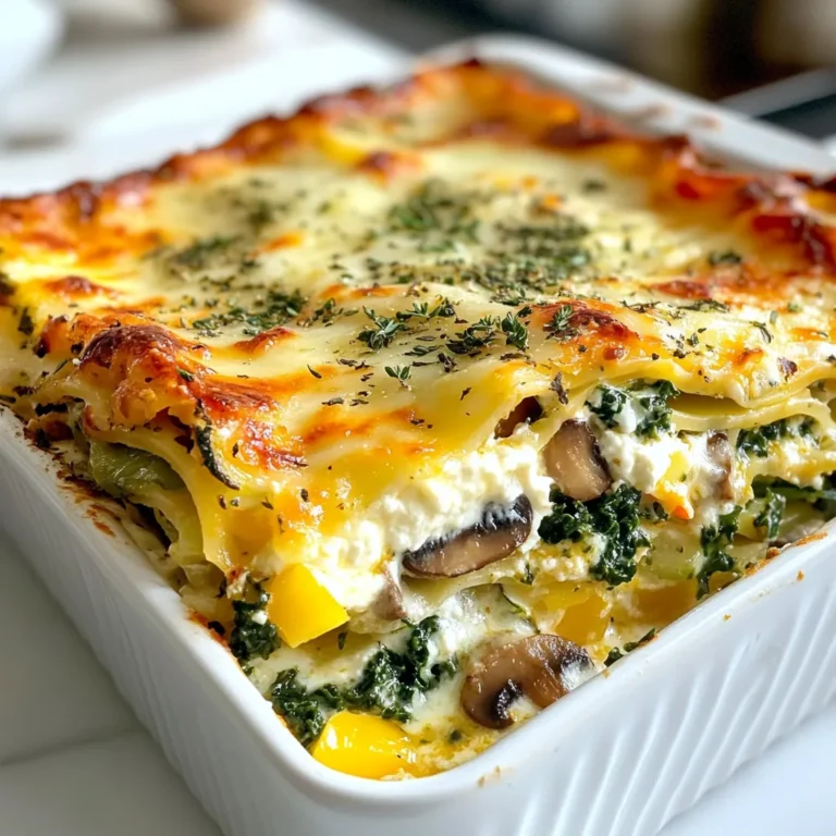 Für die Loaded Veggie White Lasagna brauchst du folgende Hauptzutaten: - 9 Lasagneplatten (No-Boil oder normale) - 2 Tassen Ricotta-Käse - 1 ½ Tassen geriebener Mozzarella-Käse - 1 Tasse geriebener Parmesan-Käse - 2 Esslöffel Olivenöl - 2 fein gehackte Knoblauchzehen - 1 mittelgroße Zucchini, in Scheiben - 1 rote Paprika, gewürfelt - 1 Tasse grob gehackter Babyspinat - 1 Tasse in Scheiben geschnittene Champignons - 2 Tassen gehackter Grünkohl Diese Zutaten sorgen für viel Geschmack und Nährstoffe. Sie machen die Lasagne bunt und gesund. Verpasse deiner Lasagne das richtige Aroma mit: - 1 Teelöffel getrockneter Oregano - 1 Teelöffel getrockneter Basilikum - Salz und Pfeffer nach Geschmack Diese Gewürze bringen die Aromen der frischen Zutaten zur Geltung. Sie sind wichtig für den vollen Geschmack. Wenn du eine hausgemachte Weißsoße machen möchtest, brauchst du: - 3 Esslöffel Butter - 3 Esslöffel Mehl - 3 Tassen Milch - Salz und Pfeffer nach Geschmack Diese Soße macht die Lasagne cremig und köstlich. Sie ist einfach zuzubereiten und schmeckt frisch. {{ingredient_image_2}} Zuerst erhitzt du das Olivenöl in einer großen Pfanne. Füge den gehackten Knoblauch hinzu und brate ihn eine Minute lang. Der Knoblauch sollte duften, aber nicht bräunen. Jetzt gibst du die Zucchini, die rote Paprika, die Champignons und den Grünkohl dazu. Brate das Gemüse fünf bis sieben Minuten, bis es zart ist. Dann rührst du den Babyspinat unter und kochst ihn kurz, bis er verwelkt. Würze die Mischung mit Oregano, Basilikum, Salz und Pfeffer. Nimm die Pfanne vom Herd und stelle sie beiseite. Wenn du eine hausgemachte Weißsoße machen möchtest, beginnst du mit drei Esslöffeln Butter in einem Topf. Lass die Butter schmelzen und füge dann drei Esslöffel Mehl hinzu. Rühre das Mehl ein bis zwei Minuten lang. Jetzt gibst du langsam drei Tassen Milch hinzu und schlägst konstant, bis die Soße eindickt. Vergiss nicht, sie mit Salz und Pfeffer zu würzen. Wenn du eine fertige Soße verwendest, überspringe diesen Schritt. Heize den Ofen auf 190°C vor. Verteilt eine dünne Schicht Weißsoße auf dem Boden einer großen Auflaufform. Lege dann drei Lasagneplatten darauf. Darauf kommt die Hälfte des Ricotta-Käses, gefolgt von der Hälfte der Gemüsemischung. Streue ein Drittel des geriebenen Mozzarella- und Parmesan-Käses darüber. Decke die Schicht mit einer weiteren Schicht Weißsoße ab. Wiederhole diesen Prozess mit den nächsten drei Lasagneplatten, dem restlichen Ricotta, der verbleibenden Gemüsemischung und dem Käse. Beende die Schichtung mit den letzten drei Lasagneplatten und der restlichen Weißsoße. Streue den restlichen Mozzarella und Parmesan obendrauf. Decke die Auflaufform mit Aluminiumfolie ab und backe die Lasagne 25 Minuten lang. Nach dieser Zeit nimmst du die Folie ab und backst sie für weitere 15 bis 20 Minuten. Achte darauf, dass die Oberseite goldbraun und sprudelnd ist. Lass die Lasagne nach dem Backen etwa zehn Minuten ruhen, bevor du sie anschneidest. So kann sie sich setzen und die Schichten bleiben schön zusammen. Die perfekte Lasagne braucht Zeit und Planung. Achte darauf, die Gemüse gut vorzubereiten. Du kannst Zucchini, Paprika und Spinat nach deinem Geschmack wählen. Verwende frische Zutaten für den besten Geschmack. Die Schichten müssen gleichmäßig sein. So wird jede Portion köstlich und ansprechend. Du kannst diese Lasagne leicht anpassen. Probiere andere Gemüsesorten wie Auberginen oder Brokkoli aus. Auch verschiedene Käsesorten bringen neuen Geschmack. Wenn du scharfe Aromen magst, füge etwas Chili hinzu. Für eine cremigere Konsistenz kannst du mehr Ricotta verwenden. Lass deiner Kreativität freien Lauf. Hast du Reste? Keine Sorge! Du kannst die Lasagne einfach aufwärmen. Sie schmeckt auch am nächsten Tag gut. Füge frische Kräuter hinzu, um den Geschmack aufzufrischen. Du kannst die Reste auch in kleine Portionen schneiden und einfrieren. So hast du immer eine schnelle Mahlzeit bereit. Profi-Tipps Frisches Gemüse wählen: Verwende frisches, saisonales Gemüse für den besten Geschmack und die beste Textur in deiner Lasagne. Lasagneplatten einweichen: Wenn du normale Lasagneplatten verwendest, weiche sie vorher in heißem Wasser ein, um sicherzustellen, dass sie gut garen. Käsevariationen ausprobieren: Experimentiere mit verschiedenen Käsesorten wie Feta oder Gouda, um der Lasagne eine interessante Geschmacksnote zu verleihen. Ruhen lassen: Lass die Lasagne nach dem Backen mindestens 10 Minuten ruhen, damit sich die Schichten setzen und sie beim Servieren nicht auseinanderfällt. {{image_4}} Wenn du die Lasagne vegan machen möchtest, ersetze die Käsesorten. Verwende stattdessen pflanzlichen Ricotta aus Nüssen oder Tofu. Du kannst auch veganen Mozzarella und Parmesan finden. Achte darauf, eine vegane Weißsoße zu verwenden. Du kannst sie aus Pflanzenmilch und einem Verdickungsmittel wie Maisstärke machen. Für eine glutenfreie Lasagne wähle glutenfreie Lasagneplatten. Diese gibt es in vielen Supermärkten. Du kannst auch Zucchini oder Auberginen in Scheiben schneiden und sie anstelle der Platten verwenden. Achte darauf, dass die Weißsoße glutenfrei ist. Nutze glutenfreies Mehl für die Soße, wenn du sie selbst machst. Du kannst die Gemüsesorten nach deinem Geschmack ändern. Probier Brokkoli, Blumenkohl oder Karotten. Sie geben der Lasagne neue Aromen. Auch Süßkartoffeln sind eine leckere Option. Mixe verschiedene Sorten, um eine bunte Lasagne zu bekommen. Das macht das Gericht nicht nur schmackhaft, sondern auch gesund. Um die Reste der Loaded Veggie White Lasagna aufzubewahren, lass die Lasagne zuerst abkühlen. Schneide sie dann in Portionen. Lege die Stücke in einen luftdichten Behälter. So bleiben sie frisch und lecker. Du kannst die Reste bis zu fünf Tage im Kühlschrank aufbewahren. Achte darauf, diese gut abzudecken. So bleibt die Lasagne saftig. Für das Einfrieren eignet sich die Lasagne hervorragend. Du kannst die Lasagne entweder ganz oder in Portionen einfrieren. Wickel sie fest in Frischhaltefolie ein und lege sie in einen Gefrierbehälter. Achte darauf, das Datum darauf zu schreiben. Gefrorene Lasagne bleibt bis zu drei Monate frisch. Zum Auftauen kannst du sie einfach über Nacht im Kühlschrank lassen. Um die Lasagne aufzuwärmen, heize den Ofen auf 180 °C vor. Lege die Portionen in eine Auflaufform und decke sie mit Aluminiumfolie ab. So bleibt sie schön feucht. Erwärme die Lasagne 20 bis 25 Minuten lang. Wenn du es eilig hast, kannst du sie auch in der Mikrowelle aufwärmen. Stelle die Mikrowelle auf mittlere Leistung und erwärme die Portionen für etwa 5 bis 7 Minuten. Achte darauf, zwischendurch umzurühren. Ja, du kannst andere Käsesorten verwenden. Gouda, Havarti oder Feta sind gute Alternativen. Sie geben der Lasagne einen neuen Geschmack. Experimentiere mit verschiedenen Käsesorten, um deine perfekte Mischung zu finden. Die Lasagne hält sich bis zu fünf Tage im Kühlschrank. Stelle sicher, dass du sie gut abdeckst. So bleibt die Frische erhalten. Vor dem Servieren kannst du sie leicht aufwärmen. Ja, du kannst die Lasagne im Voraus machen. Schichte die Zutaten und decke sie ab. Lass sie im Kühlschrank für bis zu zwei Tage. Du kannst sie auch einfrieren und später backen. So hast du immer eine leckere Mahlzeit bereit. In diesem Artikel haben wir die Hauptzutaten und Zubereitung der Loaded Veggie White Lasagna besprochen. Wir haben die Schritte von der Gemüsevorbereitung bis zur Backzeit erklärt. Tipps zur perfekten Lasagne, Anpassungsmöglichkeiten und Lagerung sind auch wichtig. Egal, ob Sie vegane oder glutenfreie Varianten probieren, es gibt viele Wege, das Rezept anzupassen. Denken Sie daran, Reste gut zu lagern oder einzufrieren. Viel Spaß beim Kochen und Genießen Ihrer Lasagne!